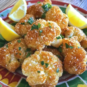 - Cauliflower florets - Flour mixture - Panko breadcrumbs - Seasonings To make fried cauliflower, start with fresh cauliflower florets. Choose a medium head for the best size. The flour mixture adds a nice base. Combine all-purpose flour, garlic powder, onion powder, paprika, turmeric, salt, and pepper for flavor. Panko breadcrumbs add crunch. This blend ensures a crispy coating when fried. - Eggs - Lemon zest - Vegetable oil - Garnishes Eggs help the breading stick. They create a nice layer on the florets. Adding lemon zest gives a fresh taste. Vegetable oil is essential for frying. It needs to be hot enough to cook the cauliflower evenly. For garnishes, fresh parsley adds color and flavor. Lemon wedges make the dish bright and zesty. - Calories per serving - Macronutrients breakdown - Potential health benefits Each serving has about 200 calories. Fried cauliflower is a good source of fiber. It can support a healthy diet. The vitamins in cauliflower boost your immune system. It’s a tasty way to enjoy veggies while keeping things fun. Start by rinsing the cauliflower florets under cold water. This step cleans them well. After rinsing, dry each floret with a clean towel. Drying is key for a crunchy texture. Next, set up three bowls for the breading process. One bowl holds the flour mix, another has the egg wash, and the last contains panko breadcrumbs. In the first bowl, mix flour, garlic powder, onion powder, paprika, turmeric, salt, and pepper. This blend adds great flavor. In the second bowl, whisk the eggs and lemon zest until smooth. Now, for each cauliflower floret, follow these steps: First, coat it in the flour mixture and shake off extra flour. Then, dip it into the egg wash. Finally, roll it in the panko breadcrumbs. Press lightly to help the crumbs stick well. Heat vegetable oil in a large skillet over medium heat. You want the oil to shimmer, which means it's hot enough. Carefully add the breaded florets in batches. Don't overcrowd the pan, or they won’t fry evenly. Fry them for about 3-4 minutes on each side. Look for a golden brown color and a crispy texture. Once done, use a slotted spoon to transfer them to a paper towel-lined plate. This helps drain excess oil. For the full recipe, you can refer to the complete instructions provided above. To get that perfect crunch, you must dry the cauliflower well. Water makes the batter soggy. Rinse the florets, then pat them dry with a towel. This simple step helps ensure each bite remains crisp. Next, keep an eye on the oil temperature. If the oil is too cool, the cauliflower will soak up oil and become greasy. Aim for a hot temperature, around 350°F (175°C). This helps the batter become golden and crispy. Want to kick up the flavor? Try adding spices like cayenne pepper or smoked paprika. They bring a new taste to your fried cauliflower. You can also switch up the breadcrumbs. Use seasoned breadcrumbs or crushed cornflakes for a fun twist. Each option adds its own flavor and crunch. When it comes to serving, think about what pairs well. A tangy dip like ranch or garlic aioli works great. You can even serve it with a side of spicy hot sauce for those who love heat. For a beautiful presentation, plate the cauliflower on a bright dish. Add chopped parsley on top for a pop of color. Arrange lemon wedges around the edge to invite fresh zest. This not only looks good but also adds a bright taste when squeezed over the crispy bites. For the full recipe, check out the Crispy Garlic-Lemon Fried Cauliflower. {{image_2}} You can easily make fried cauliflower fit many diets. For a gluten-free version, swap the all-purpose flour with a gluten-free blend. Use gluten-free panko breadcrumbs, too. This way, you keep the crunch without the gluten. If you're looking for vegan substitutes, skip the eggs entirely. Instead, try a mix of ground flaxseed and water. Use one tablespoon of flaxseed with three tablespoons of water. Let it sit for five minutes to thicken. This mix works well to coat the cauliflower before breading. You can spice up your fried cauliflower for a kick. Add cayenne pepper or chili powder to the flour mix for spicy fried cauliflower. This adds heat without overpowering the flavor. For a cheesy variation, sprinkle some grated cheese into the panko mix. Parmesan or cheddar works great. This gives a rich and savory taste that pairs well with the crispy texture. If you want to cut down on oil, try air frying. Coat the cauliflower as usual, then place it in the air fryer. Set it to 375°F for about 12-15 minutes. Shake the basket halfway through for even crispiness. For a baking option, preheat your oven to 425°F. Arrange the breaded florets on a lined baking sheet. Bake for 20-25 minutes, flipping halfway through. This method keeps it healthy while still delivering flavor. For the full recipe, check out the Crispy Garlic-Lemon Fried Cauliflower. To keep your fried cauliflower fresh, store it in an airtight container. Place it in the fridge. It will stay good for about three days. Make sure it cools down before sealing the container. If you want to keep it longer, consider freezing it. Just wrap each piece in plastic wrap and then put it in a freezer bag. This way, it can last for up to three months. When you want to enjoy your leftover fried cauliflower, reheating is key. The oven is the best choice for keeping it crispy. Preheat your oven to 350°F (175°C). Place the cauliflower on a baking sheet and heat for about 10 minutes. This helps regain that nice crunch. The microwave can work too, but it tends to make it soggy. If you use the microwave, heat in short bursts and check often. Fried cauliflower usually lasts about three days in the fridge. If you freeze it, it can last up to three months. Always check for signs of spoilage before eating. If it has an off smell or looks discolored, it's best to toss it out. Always trust your senses! Enjoy your crispy garlic-lemon fried cauliflower from the [Full Recipe]! Yes, you can use frozen cauliflower. Cooking from frozen is quick and easy. Frozen cauliflower can be cooked without thawing. However, fresh cauliflower has a better texture. Frozen florets may become softer when fried. For best results, use fresh cauliflower. This keeps it crunchy. Fried cauliflower tastes great with many dips. Here are some popular options: - Ranch dressing - Garlic aioli - Spicy sriracha mayonnaise - Classic hummus - Tzatziki sauce Each dip adds a unique flavor. Try them all to find your favorite! To add heat, you can spice up your batter. Mix in cayenne pepper or chili powder. You can also toss the fried cauliflower in hot sauce after frying. For a different kick, try adding diced jalapeños to the flour mix. Adjust the spice level to your taste! If you want the full recipe, check out the Crispy Garlic-Lemon Fried Cauliflower. Fried cauliflower is simple yet delicious. We covered the key ingredients, from florets to seasonings. I shared step-by-step instructions to bread and fry cauliflower perfectly. We also explored tips for crispiness and flavor enhancements. Dietary variations help you enjoy this dish your way. Proper storage ensures leftovers stay good, and I answered common questions about preparation and pairing. Now you know how to make tasty fried cauliflower at home. Enjoy experimenting with flavors!