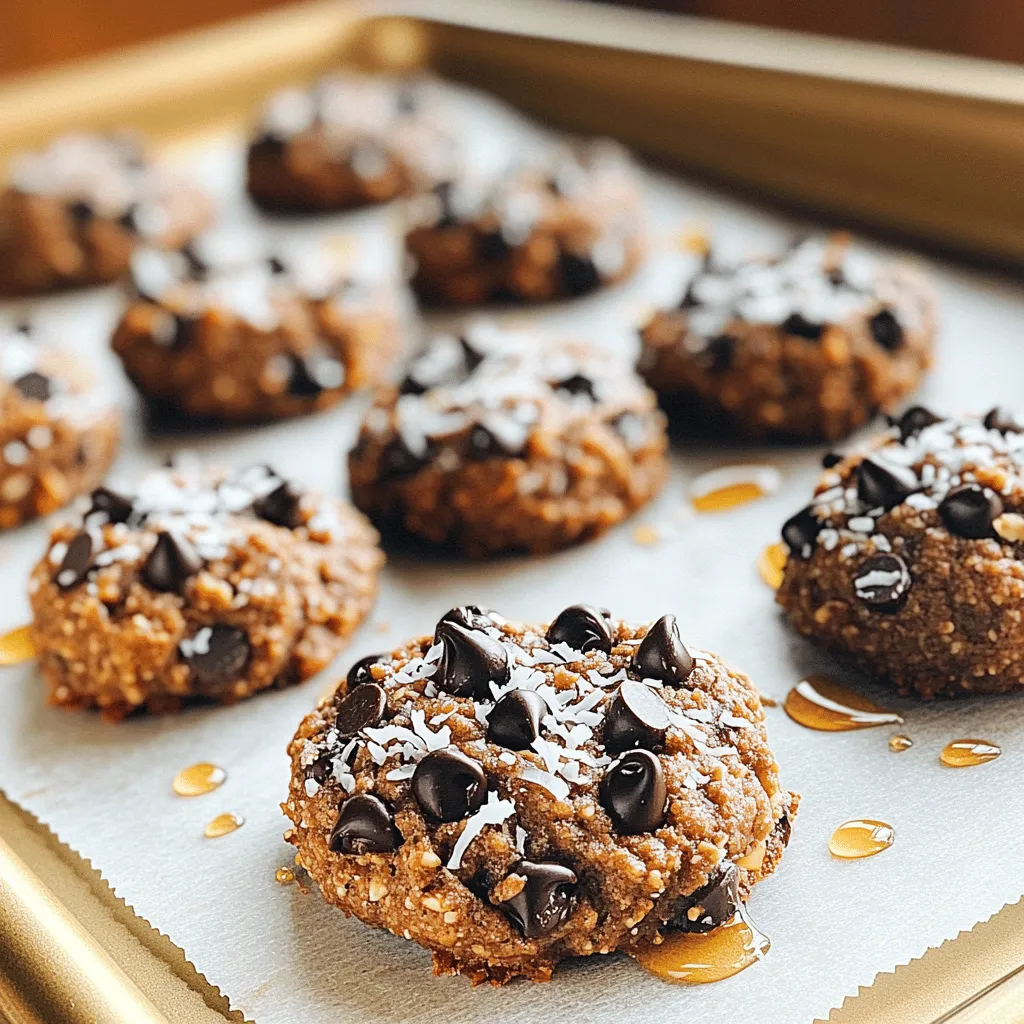 To make No Bake Almond Butter Cookies, gather these simple ingredients: - 1 cup almond butter - 1/2 cup rolled oats - 1/3 cup honey or maple syrup - 1/4 cup shredded coconut (unsweetened) - 1/4 cup dark chocolate chips (dairy-free if desired) - 1 teaspoon vanilla extract - 1/2 teaspoon sea salt When measuring ingredients, use dry measuring cups for solids like oats and almond butter. For liquids, use a liquid measuring cup. Here’s a quick guide: - 1 cup = 8 fluid ounces - 1/2 cup = 4 fluid ounces - 1/3 cup = about 2.67 fluid ounces - 1/4 cup = 2 fluid ounces - 1 teaspoon = 5 milliliters - 1/2 teaspoon = 2.5 milliliters If you want to change things up, here are some great swaps: - Swap almond butter for peanut butter or sunflower seed butter for a nut-free option. - Use any sweetener you prefer, like agave syrup or date syrup, instead of honey or maple syrup. - You can replace rolled oats with quick oats for a different texture. - For added crunch, add chopped nuts or seeds. - If you want, use dried fruits like raisins instead of chocolate chips. This recipe is flexible and fun! You can make it your own while still enjoying all the great flavors. For the full recipe, check the link above. To start, gather all your ingredients. You need almond butter, rolled oats, honey or maple syrup, shredded coconut, dark chocolate chips, vanilla extract, and sea salt. This recipe is quick and easy, taking only about 15 minutes to prepare. You will also need a large mixing bowl and a baking sheet lined with parchment paper. 1. First, take the large mixing bowl. Add 1 cup of almond butter, 1/3 cup of honey or maple syrup, 1 teaspoon of vanilla extract, and 1/2 teaspoon of sea salt. 2. Mix these ingredients well until they are smooth and creamy. This creates the base for your cookies. 3. Next, add 1/2 cup of rolled oats and 1/4 cup of shredded coconut to the bowl. Stir them in carefully until they blend evenly into the mixture. 4. Now, fold in 1/4 cup of dark chocolate chips. Ensure they are well-distributed throughout the batter. 1. Take your lined baking sheet and scoop about 1 tablespoon of the mixture. 2. Roll it into a ball, then flatten it slightly to make a cookie shape. 3. Repeat this process until all the dough is used. 4. Place the cookies on the parchment-lined sheet and refrigerate them for at least 30 minutes. This helps them set and firm up. 5. After they are firm, take them out and enjoy! Store any extras in an airtight container in the fridge for up to one week. Start with smooth almond butter. The creamier it is, the easier it mixes. Use a large bowl to give yourself room to stir. Combine almond butter, honey or maple syrup, vanilla, and salt first. Mix until the blend is smooth. This step is key for a good cookie. To get the right texture, add rolled oats and coconut slowly. Stir gently but thoroughly to mix. You want a thick, sticky dough. It should hold together well but not be too dry or crumbly. If it feels too dry, add a touch more almond butter. Avoid using chunky almond butter. It can make mixing hard and ruin the texture. Don’t skip chilling the cookies. This step helps them set properly. Lastly, be careful with the chocolate chips. If you stir too hard, they might break apart. Enjoy your cookies! For the full recipe, check out the details above. {{image_2}} You can mix in different flavors. Try adding chopped nuts, like walnuts or pecans. Seeds like chia or flax can bring a nice crunch too. If you want more sweetness, add dried fruit. Raisins or cranberries work well. They add chewiness and flavor. You can easily make these cookies fit your diet. For a gluten-free option, use certified gluten-free oats. If you want them vegan, swap honey for maple syrup. This keeps the flavor rich without using any animal products. Get creative with toppings to make your cookies pop! Try drizzling melted dark chocolate over the top. You can also sprinkle extra coconut or nuts on the cookies. This adds texture and makes them look fancy. For a fun twist, add a pinch of sea salt on top before serving. For full details on making these delicious treats, check the Full Recipe. To keep your no bake almond butter cookies fresh, store them in an airtight container. Use wax paper between layers to prevent sticking. This method keeps them safe and tasty. I suggest placing the container in the fridge. This helps maintain their firm texture. These cookies last about one week in the fridge. After that, they may lose their taste and texture. If you want to keep them longer, consider freezing them. They are best enjoyed fresh, but they can still be tasty after a week. To freeze the cookies, first, let them cool completely. Then, place them in a single layer on a baking sheet. Once frozen solid, transfer them to a freezer-safe bag or container. They can last up to three months in the freezer. When you want to enjoy them, just take out a few. Let them thaw in the fridge or at room temperature. This way, you can always have a treat ready. For the full recipe, check out the earlier section. Yes, you can use other nut butters. Peanut butter, cashew butter, or sunflower seed butter all work well. Each type adds its own flavor. If you choose peanut butter, expect a stronger taste. Cashew butter will give a milder flavor. Sunflower seed butter is great for nut-free diets. Just keep the same amount as almond butter in the recipe. If you lack honey or maple syrup, use agave syrup or brown rice syrup instead. Both options add sweetness and stickiness. You can also try mashed bananas or applesauce. These swaps may change the taste slightly but will keep the cookies moist. To make these cookies healthier, consider these tips: - Use natural sweeteners like stevia or monk fruit. - Add flaxseed or chia seeds for extra fiber. - Substitute some of the oats with crushed nuts or seeds. - Use dark chocolate with a higher cocoa content for less sugar. These changes will boost nutrition without losing flavor. You learned about the key ingredients for cookie making and how to mix them. I shared tips to help you avoid common mistakes. You also discovered fun variations to try and how to store your cookies. In conclusion, with these steps and insights, you can create delicious cookies at home. Enjoy your baking journey and have fun experimenting with flavors!