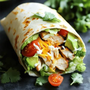 - 2 boneless, skinless chicken breasts - 1 cup cooked brown rice - 1 cup black beans, drained and rinsed - 1 cup corn kernels (fresh or frozen) - 1 tablespoon chipotle seasoning - 1/2 cup ranch dressing - 4 large burrito-sized flour tortillas - Fresh cilantro for garnish - Sliced avocado - Shredded lettuce and diced tomatoes When making your Chipotle Ranch Grilled Chicken Burrito, use fresh and high-quality ingredients. The chicken breasts serve as the star of the show. They soak in the chipotle seasoning, bringing a smoky flavor. Next, cooked brown rice adds a hearty base. It makes the burrito filling and satisfying. Black beans are rich in protein and fiber. They blend well with the rice and corn for extra texture. You can choose fresh corn or frozen corn kernels. Both options taste great. They add a sweet crunch to the mix. For the dressing, ranch gives a creamy finish. The chipotle seasoning adds a nice kick. Together, they create a rich flavor you won’t forget. Grab large burrito-sized tortillas to wrap everything up. These will hold all the tasty ingredients without tearing. Feel free to add optional garnishes. Fresh cilantro adds a bright flavor. Avocado brings creaminess, while lettuce and tomatoes add freshness. For the full recipe, check it out. You will love creating this delicious burrito! - Combine olive oil, chipotle seasoning, salt, and pepper in a bowl. - Coat the chicken breasts well with the mixture. - Let the chicken marinate for 20 minutes. This helps the flavors soak in. - Preheat your grill or grill pan to medium-high heat. - Grill the chicken for 6-7 minutes on each side. - Make sure the chicken is fully cooked. The inside should reach 165°F (74°C). - While the chicken grills, mix cooked brown rice, black beans, and corn in a large bowl. - Lay out the tortillas on a clean surface. - Spoon the rice and bean mixture into the center of each tortilla. - Top with sliced grilled chicken, avocado, shredded lettuce, diced tomatoes, cheese, and ranch dressing. - Roll and fold the burritos securely to keep the filling inside. For full details on the cooking process, check the Full Recipe. To get juicy chicken, use a meat thermometer. Cook until the internal temperature hits 165°F (74°C). After grilling, let your chicken rest for five minutes. This step keeps the juices inside and makes each bite tender. Your burrito can be unique! Swap the chicken for tofu or beef. You can also try different toppings. Add grilled peppers, onions, or even spicy salsa. There are many sauces to explore. Ranch dressing is great, but chipotle mayo also adds a nice kick. For a crunchy burrito, toast it! Heat a skillet over medium heat. Place the burrito seam side down. Toast for 2-3 minutes on each side until golden brown. You can serve your burrito with chips and salsa on the side. This adds flavor and fun to your meal. For the full recipe, check the earlier sections. Enjoy your cooking adventure! {{image_2}} You can easily make a vegetarian burrito. Just switch the chicken for grilled vegetables or a bean mix. Bell peppers, zucchini, and mushrooms work great. You can also use a mix of black beans and pinto beans for a hearty filling. To keep it plant-based, use a vegan ranch dressing. It adds creaminess without dairy. This version tastes just as good and is packed with flavor. If you love heat, try a spicy twist on your burrito. Add sliced jalapeños or your favorite hot sauce. Both boost the spice level nicely. For even more kick, incorporate spicy black beans. These beans add a smoky flavor that pairs well with the chipotle seasoning. You will feel the heat but still enjoy the taste. For a low-carb option, swap the tortillas for lettuce wraps. Romaine or butter lettuce works best. It gives you a fresh crunch. You can also use cauliflower rice instead of brown rice. This makes the burrito lighter while keeping it filling. Enjoy a delicious meal without the extra carbs! Store any leftovers in an airtight container in the fridge. They will stay fresh for up to 3 days. This helps keep the flavors intact. You can enjoy your tasty burritos later without losing quality. If you want to keep your burritos longer, freeze them. First, cool them fully. Then, wrap each burrito tightly in plastic wrap. Place them in a freezer-safe bag. This will help avoid freezer burn. When you're ready to eat, just reheat them in the oven or microwave. For crispy burritos, use an air fryer. Set it to 350°F and heat for about 5-7 minutes. If you need a quick meal, use the microwave. Heat for about 1-2 minutes or until warm. Both methods work well, so choose what fits your time! To add heat, you can try a few tips. First, add diced jalapeños inside the burrito. They bring a nice crunch and spice. You can also mix some hot sauce with the ranch dressing for a kick. Another option is to use spicy chipotle seasoning instead of regular. If you want more flavor, try pepper jack cheese instead of cheddar. Yes, you can! Whole wheat tortillas add a nutty taste. Corn tortillas are gluten-free and have a nice texture. If you want something lighter, try using lettuce wraps instead. Each type of tortilla gives a different flavor and feel to the burrito. Making this burrito ahead is easy. Cook the chicken and rice in advance. Store them in separate containers in the fridge. When ready to eat, just warm them up. Then, assemble your burrito with fresh ingredients like lettuce and tomatoes. This keeps everything crisp and tasty. Many sides go great with this burrito! Try tortilla chips with salsa for crunch. A side of guacamole adds creaminess. You could also serve a fresh salad with lime vinaigrette. For drinks, try a cold soda or a refreshing iced tea. These sides will balance the flavors of your burrito perfectly. In this article, we explored how to make delicious Chipotle Ranch Grilled Chicken Burritos. We covered the ingredients, grilling instructions, and tips for customizing your burrito. Whether you prefer a vegetarian version or want to spice things up, options are available. Remember, storing your burritos correctly helps maintain their taste. Enjoy experimenting with flavors and sides. Making this meal at home brings joy and satisfaction. Give it a try; you won’t regret it!