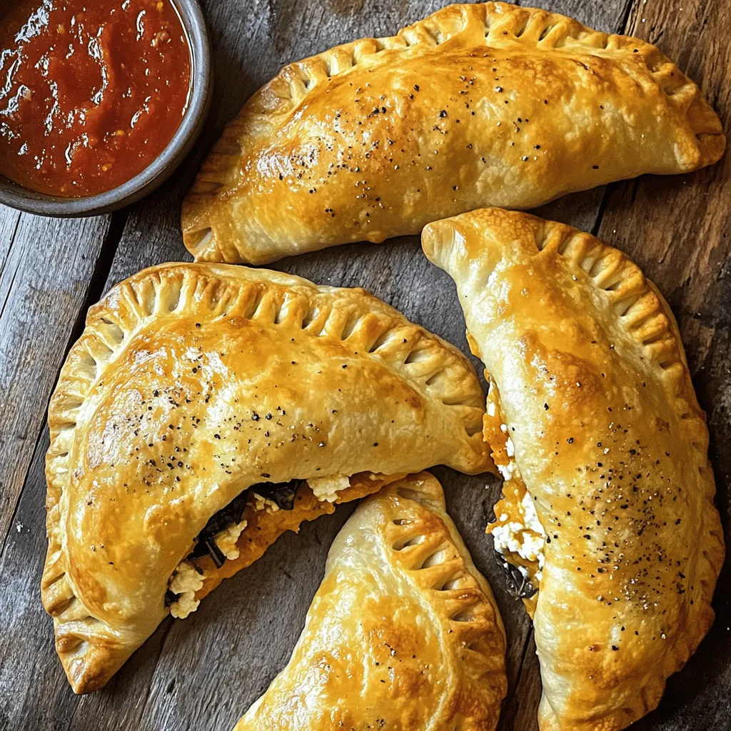To make tasty air fryer calzones, you need a few key ingredients: - 2 cups all-purpose flour - 1 packet (2 ¼ teaspoons) instant yeast - ½ teaspoon salt - 1 teaspoon sugar - ¾ cup warm water (about 110°F) - 1 tablespoon olive oil - 1 cup ricotta cheese - 1 cup shredded mozzarella cheese - ½ cup cooked Italian sausage, crumbled - ½ cup spinach, chopped - ½ teaspoon garlic powder - ½ teaspoon dried oregano - Salt and pepper to taste - Marinara sauce for dipping These ingredients work together to create a soft dough and a cheesy filling. The instant yeast helps the dough rise. The ricotta and mozzarella provide creaminess, while the sausage and spinach add flavor. You can mix and match fillings to suit your taste. Here are some options: - Pepperoni slices - Mushrooms, diced - Bell peppers, chopped - Fresh basil leaves - Feta cheese - Different herbs and spices Feel free to get creative! You can also make vegetarian calzones by skipping the meat and loading up on veggies. Choosing the best ingredients makes a big difference. Here are my tips: - Flour: Look for high-protein all-purpose flour for a chewier crust. - Cheese: Use fresh cheeses for better flavor and texture. - Meat: If using sausage, check for high-quality, minimally processed options. - Vegetables: Choose fresh, vibrant vegetables for the best taste. - Olive Oil: Use extra virgin olive oil for its rich taste and health benefits. High-quality ingredients lead to better results. Always pay attention to the freshness and source of your food. Enjoy making your air fryer calzones! For the complete recipe, check the Full Recipe. To make the dough, start with a large bowl. Add 2 cups of all-purpose flour, 2 ¼ teaspoons of instant yeast, ½ teaspoon of salt, and 1 teaspoon of sugar. Mix these dry ingredients well. Now, slowly pour in ¾ cup of warm water and 1 tablespoon of olive oil. Stir until a soft dough forms. Knead the dough on a floured surface for about 5 to 7 minutes until it feels smooth. Next, place the dough in a greased bowl. Cover it with a cloth and let it rise in a warm spot for 30 minutes. This step helps the dough become fluffy. While the dough rises, let's make the filling. In a bowl, combine 1 cup of ricotta cheese and 1 cup of shredded mozzarella cheese. Then, add ½ cup of cooked Italian sausage, crumbled, and ½ cup of chopped spinach. For flavor, mix in ½ teaspoon of garlic powder, ½ teaspoon of dried oregano, and salt and pepper to taste. Stir until everything blends together. This filling is rich and tasty, perfect for your calzones. After the dough has risen, punch it down and divide it into four equal pieces. Roll each piece into a circle about 6 to 7 inches wide. Place a spoonful of the filling on one half of each circle. Leave space at the edges so you can seal them well. Fold the dough over the filling and pinch the edges to close. You can crimp the edges with a fork if you like. Preheat your air fryer to 375°F. Lightly brush each calzone with olive oil and place them in the air fryer basket without touching. Cook them for 12 to 15 minutes until they turn golden brown and crispy. You might need to cook them in batches. Once done, let them cool a bit and serve with marinara sauce for dipping. Enjoy your homemade calzones! For the full recipe, check the section above. To get that perfect crispy crust, start with the right dough. Use all-purpose flour for the best texture. Knead the dough well. This helps it develop gluten. Gluten creates a chewy, sturdy crust. After rolling out the dough, let it rest. This makes it easier to shape. Brush the calzones with olive oil before cooking. The oil helps the calzones brown nicely in the air fryer. Set your air fryer to 375°F for the best results. Cook the calzones for 12 to 15 minutes. Keep an eye on them as they cook. Every air fryer is different. If your calzones don't look golden brown after 12 minutes, add a few more minutes. Don't overcrowd the basket. This ensures they cook evenly and crisp up nicely. One mistake is using too much filling. It can leak out while cooking. Make sure to leave space at the edges when filling. Another mistake is not sealing the edges well. If they aren't sealed, the filling can escape. Lastly, avoid skipping the preheating step. An air fryer needs to be hot before adding food. Follow these tips, and you’ll make delicious calzones! For the complete recipe, check out the full recipe section. {{image_2}} You can easily change your calzones to fit your taste. For a vegetarian option, skip the meat. Use veggies like mushrooms, bell peppers, or zucchini instead. You can mix these with ricotta and mozzarella for a creamy filling. If you want meat, try pepperoni, ham, or chicken. Each choice brings a new flavor and texture. Cheese is key to a great calzone. You can use mozzarella as your base, but don't stop there. Try adding provolone or gouda for a smoky touch. For more tang, add feta or goat cheese. Mixing different cheeses gives your calzones a special flavor blend. Feel free to experiment and find your favorite combo. If you need a gluten-free option, use almond flour or a gluten-free mix. These flours can create a tasty dough, too. If you're low-carb, try using a cauliflower crust. It may take extra time, but the results are worth it. These alternatives let anyone enjoy delicious calzones. Check out the Full Recipe for tips on making these variations. To keep your leftover calzones fresh, store them in an airtight container. Let the calzones cool completely before sealing them. This helps prevent moisture buildup, which can make them soggy. You can keep them in the fridge for up to three days. If you want to keep them longer, consider freezing them. Reheating calzones in the air fryer is quick and easy. Preheat your air fryer to 350°F. Place the calzones in the basket, leaving space between them. Heat for about 5-7 minutes. Check to ensure they are heated through and crispy. This method keeps them tasty and restores their crunch. Freezing calzones is a smart way to save time. First, let them cool completely. Wrap each calzone tightly in plastic wrap, then in aluminum foil. This prevents freezer burn. You can keep them in the freezer for up to three months. When ready to eat, thaw in the fridge overnight, then reheat in the air fryer. For the full recipe, check the details above. You air fry calzones for about 12-15 minutes. The exact time can vary by air fryer. Check them often to avoid burning. You want them golden brown and crispy. Yes, you can use store-bought dough for air fryer calzones. This option saves time and effort. Just roll it out and fill it like you would with homemade dough. It makes the process quick and easy. You can dip calzones in many tasty options. Try ranch dressing for a creamy twist. Garlic butter gives a nice flavor too. Hot sauce adds heat, while pesto offers a fresh taste. Explore different dips to find your favorite! For the full recipe, check the earlier section. You learned how to make great air fryer calzones. We covered the best ingredients and how to pick them. I shared step-by-step instructions to prepare and cook calzones. You got tips to make crispy crusts and avoid common mistakes. We also explored tasty variations and smart storage methods for leftovers. Now, you can create your own versions at home. With these tips, you’ll impress family and friends. Enjoy your cooking journey!