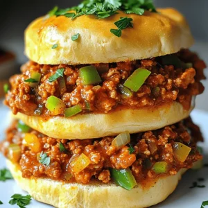 To make Cajun Chicken Sloppy Joes, you will need: - 1 lb ground chicken - 1 small onion, diced - 1 green bell pepper, diced - 2 cloves garlic, minced - 1 tablespoon Cajun seasoning - 1 tablespoon Worcestershire sauce - 1 can (8 oz) tomato sauce - 1 tablespoon brown sugar - Salt and pepper to taste - 4 hamburger buns - Fresh parsley, chopped (for garnish) These ingredients work together to create a dish full of flavor. When choosing fresh ingredients, focus on a few key points: - Chicken: Look for bright pink and moist ground chicken. Avoid any that appears grey or dry. - Vegetables: Choose firm onions and bell peppers. They should feel heavy and have no soft spots. - Garlic: Pick bulbs that are firm and have no sprouting. Fresh garlic has a strong smell and should not be dry. - Parsley: Select vibrant green parsley. It should be fresh and not wilted or yellowed. Fresh ingredients lead to a more tasty meal. If you have dietary needs, you can make some changes: - Ground Chicken: Use ground turkey or lean beef for a different taste. - Worcestershire Sauce: Swap with soy sauce for a gluten-free option. - Tomato Sauce: Try using diced tomatoes or marinara for a chunkier texture. - Buns: Choose lettuce wraps for a low-carb version or gluten-free buns for gluten sensitivity. These swaps help everyone enjoy this dish. For the full recipe, check the detailed instructions. Start by heating a large skillet over medium heat. Add 1 pound of ground chicken. Cook it until it turns brown, which should take about 5-7 minutes. Use a spatula to break the chicken into small pieces. This helps it cook evenly. Next, add in the diced onion, green bell pepper, and minced garlic. Stir these in and cook them until they soften, which takes about 3-4 minutes. This mix adds great flavor to the dish. Then, sprinkle in 1 tablespoon of Cajun seasoning and 1 tablespoon of Worcestershire sauce. Mix well to coat all the chicken and veggies. The seasoning gives your dish that Cajun kick. Now, pour in 1 can of tomato sauce and add 1 tablespoon of brown sugar. Stir everything together, then season with salt and pepper to taste. Let this mixture simmer for about 10 minutes. Stir occasionally until it thickens slightly. While your chicken mixture cooks, you can prepare your buns. Take 4 hamburger buns and toast them. You can use a separate skillet or your oven. Toasting them gives a nice crunch and warmth. To toast in a skillet, just place the buns cut side down for a few minutes until golden brown. If using the oven, broil them for about 1-2 minutes. Keep an eye on them to prevent burning. Once the chicken mixture is ready, it’s time to assemble! Grab your toasted hamburger buns. Spoon the delicious chicken mixture generously onto each bun. Make it look nice by garnishing with chopped fresh parsley. The green color adds freshness and makes your dish pop. Now you're ready to serve! Enjoy these tasty Cajun Chicken Sloppy Joes with your favorite sides. For the full recipe, check the details above. You can make this dish a day early. Just follow the full recipe and let it cool. Store it in a sealed container in the fridge. When you are ready to eat, reheat it on the stove over low heat. Stir often to warm it evenly. You can also use a microwave if you prefer. Just heat it for a minute, then stir and heat again if needed. Want to boost the taste? You can add more spices. A dash of hot sauce gives it a kick. You might also try diced tomatoes for some freshness. Or, mix in some corn for a sweet taste. Adding a spoonful of cream cheese can make it creamy and rich. Each of these will add a fun twist to your Cajun Chicken Sloppy Joes. Think about what to serve with your sloppy joes. A fresh salad pairs well and adds crunch. Sweet potato fries give a nice balance to the meal. You could also try coleslaw for a creamy touch. If you want something simple, chips are great too. They add a nice crunch alongside your flavorful dish. {{image_2}} If you love heat, add more spice to your Cajun Chicken Sloppy Joes. Try using a spicier Cajun seasoning or add diced jalapeños. You can also mix in some hot sauce for extra kick. This will give your dish a fiery twist that spice lovers will adore. You can easily make a vegetarian version of this dish. Use plant-based ground meat, like lentils or chickpeas. These options offer great texture and flavor. Season them with the same Cajun spices. This way, everyone can enjoy a tasty meal, no matter their diet. For gluten-free options, swap regular buns for gluten-free ones. You can also serve the chicken mix over lettuce wraps or cauliflower rice. This keeps the flavors intact while lowering carbs. Feel free to get creative with your toppings to keep it fun and fresh. This recipe allows for plenty of twists, so check out the Full Recipe for more ideas! To keep your Cajun Chicken Sloppy Joes fresh, store them in an airtight container. This method helps prevent drying out. Let the dish cool to room temperature before sealing it. You can keep it in the fridge for up to three days. If you have leftover buns, store them separately to avoid sogginess. Freezing is a great option for longer storage. Place the cooled chicken mixture in a freezer-safe container. Make sure it is tightly sealed to avoid freezer burn. You can freeze it for up to three months. When you're ready to eat, thaw it overnight in the fridge. This keeps the flavors fresh and vibrant. When it's time to reheat, use the stovetop for the best results. Place the chicken mixture in a skillet over low heat. Stir it often to heat evenly and prevent sticking. If it seems dry, add a splash of water or broth. For buns, you can toast them lightly in the oven. This method restores their crunch and enhances your meal. For the complete recipe, refer to the Full Recipe section. Cajun Chicken Sloppy Joes pair well with many sides. Try serving them with: - Crispy potato fries - Coleslaw for crunch - A fresh garden salad - Sweet corn on the cob These sides enhance the meal and balance the rich flavors. You can also serve pickles or chips for a fun crunch. To spice up your Cajun Chicken Sloppy Joes, add more Cajun seasoning. You can also try these tips: - Mix in diced jalapeños for heat - Add a splash of hot sauce - Use spicy mustard in the sauce Adjust the spice to your taste. Start with a little and add more as you go. This way, you can find your perfect kick! Yes, you can make Cajun Chicken Sloppy Joes ahead of time. Here’s how: - Cook the chicken mixture and let it cool. - Store it in an airtight container in the fridge for up to three days. - Reheat it on the stove or microwave before serving. Making it in advance saves time on busy nights. Just toast your buns right before serving for that fresh touch. For the complete recipe, check the Full Recipe section. In this blog post, you learned how to create delicious Cajun Chicken Sloppy Joes. We covered ingredients, cooking steps, and tips to enhance the dish. You can choose fresh items or make substitutions for diets. We explored fun variations, like spicy options or vegetarian choices. Remember to store leftovers properly and use reheating methods for the best taste. Armed with this knowledge, you can impress friends and family with your cooking. Enjoy your Cajun Chicken Sloppy Joes, and don’t hesitate to get creative!