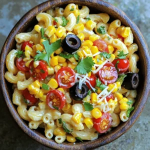 - 2 cups elbow macaroni - 1 cup cherry tomatoes, halved - 1 cup corn (fresh, frozen, or canned) - 1/2 cup red bell pepper, diced - 1/2 cup red onion, finely chopped For a great Mexican Macaroni Salad, start with these main ingredients. The elbow macaroni gives a nice base. Cherry tomatoes add sweetness and color. Corn brings a pop of texture. Red bell pepper gives crunch, and red onion adds a sharp flavor. - 1/2 cup black olives, sliced - 1 cup shredded cheese (cheddar or Mexican blend) - 1/4 cup fresh cilantro, chopped You can add optional ingredients for more flavor. Black olives give a briny taste. Cheese adds creaminess and richness. Fresh cilantro offers a burst of herbal flavor that brightens the dish. - 1/2 cup mayonnaise - 1 tablespoon lime juice - 1 tablespoon taco seasoning - Salt and pepper to taste The dressing is key to this salad. Mayonnaise gives a creamy base. Lime juice adds a tangy kick. Taco seasoning brings a mix of spices that tie everything together. Don’t forget to add salt and pepper to balance the flavors. Check out the [Full Recipe] for step-by-step guidance on making this colorful dish. First, boil the elbow macaroni in salted water. Cook it until it is al dente. This usually takes about 7 to 9 minutes. Drain the macaroni and rinse it under cold water. Rinsing stops the cooking and cools it down. Next, you will combine all the main ingredients in a large bowl. Add the cooked macaroni, cherry tomatoes, corn, red bell pepper, red onion, and black olives. Don’t forget the shredded cheese! Make sure everything is evenly mixed. This helps all the flavors blend together. In a separate small bowl, whisk together mayonnaise, lime juice, and taco seasoning. Add salt and pepper to taste. This dressing gives the salad a zesty kick. Once smooth, pour the dressing over the salad mixture. Toss gently to coat all the ingredients. This step is key for flavor. For an extra touch, fold in chopped cilantro for a fresh pop. For the full recipe, check out the instructions above. To make your Mexican macaroni salad even better, try adding diced avocado. The avocado gives a creamy texture that pairs well with the other ingredients. I also suggest using fresh lime juice instead of bottled. It adds a zesty kick that brightens the whole dish. Getting the perfect al dente pasta is key. Cook the elbow macaroni in salted water until it has a slight bite. This makes the salad more enjoyable. When cutting your veggies, keep them in small, even pieces. This helps mix them well with the pasta and dressing. Garnishing your salad can make it look even more appealing. Try adding extra cilantro or a sprinkle of cheese on top. You can also pair your salad with proteins like grilled chicken or shrimp. This makes it a hearty meal that everyone will love. For the full recipe, check out the section above! {{image_2}} To make this dish suitable for vegetarians or vegans, you can swap out the mayonnaise. Use vegan mayo for a creamy base without animal products. You can also add chickpeas to boost the protein content. Chickpeas add a nice texture and flavor. They also help make the salad more filling. Do you like spice? Consider adding jalapeños to your salad. You can chop them up and mix them in for a kick. If you want more heat, try using hot sauce. A few dashes can really amp up the flavor. For a cheesy twist, look for spicy cheese blends. These can add both heat and creaminess to your dish. Using local vegetables can give your salad a fresh twist. Think about adding seasonal produce from your area. Fresh corn or bell peppers from a nearby market can enhance the taste. You might also explore regional cheeses or spices. Different flavors can take your salad to a whole new level. To keep your Mexican macaroni salad fresh, store any leftovers in an airtight container. This helps prevent the salad from absorbing other flavors in the fridge. I recommend eating the salad within 3 to 5 days for the best taste and quality. Always check for any signs of spoilage before serving. You can freeze this salad, but be careful to keep the texture. First, place the salad in a freezer-safe container. Leave some space at the top, as it will expand when frozen. Avoid freezing for more than 2 months, as the quality will start to decline. When you are ready to eat the salad, thaw it in the fridge overnight. To refresh it, mix in a bit of fresh mayonnaise and lime juice. Taste the salad and adjust seasoning if needed. This helps bring back the bright flavors after storage. For the full recipe, you can check the recipe section above. You can store Mexican macaroni salad in the fridge for about 3 to 5 days. Make sure to keep it in an airtight container. If you see any signs of spoilage, like a sour smell or mold, throw it away. Yes, you can make this salad a day in advance. This allows the flavors to blend nicely. Just cover it well and keep it in the fridge. When you're ready to serve, give it a quick stir. If it seems dry, add a little more dressing. If you want a mayo alternative, you have a few tasty options: - Greek yogurt for creaminess - Sour cream for a tangy kick - Avocado for a smooth texture - Hummus for a unique flavor Each option will change the taste a bit but still keeps your salad delicious. For the full recipe, check out the complete details. Mexican macaroni salad is a fun dish to make and enjoy. We covered the key ingredients, from elbow macaroni to tasty dressings. You can mix in optional items like cheese or olives for added flavor. Remember to follow my tips for texture and serving ideas. You can make this dish your own with various twists. With simple storage tips, you can savor it for days. Now, it's time to whip up your own version and impress your friends and family!