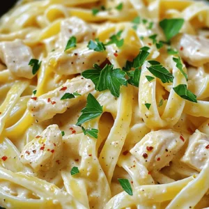 To make Creamy Chicken Garlic Parmesan Pasta, you need simple and fresh ingredients. This dish is rich, tasty, and easy to prepare. With just a few steps, you can have a delicious meal ready for your family or friends. The full recipe brings this all together beautifully. Here’s what you will need: - 8 oz pasta (fettuccine or penne) - 2 tablespoons olive oil - 1 pound chicken breast, diced - 4 cloves garlic, minced - 1 cup heavy cream - 1 cup grated Parmesan cheese - 1 teaspoon Italian seasoning - ½ teaspoon red pepper flakes (optional) - Salt and pepper to taste - Fresh parsley, chopped (for garnish) These ingredients work together to create a creamy and tasty sauce that clings to the pasta. You can easily swap some items if needed: - Use whole wheat pasta for a healthier option. - Swap olive oil for butter for a richer flavor. - Chicken thighs can replace chicken breast for more flavor. - Use low-fat cream or milk for a lighter dish. - If you want a vegan version, try using plant-based chicken and nut milk. These substitutions can help you customize the dish to fit your needs while keeping it delicious. To start, boil a large pot of water. Add salt to the water for flavor. Once the water is boiling, add 8 oz of pasta. You can use fettuccine or penne. Cook the pasta until it is al dente. This usually takes about 8-10 minutes. Stir it occasionally to prevent sticking. After it’s done, drain the pasta and set it aside. This step is key for a great texture. Next, grab a large skillet. Heat 2 tablespoons of olive oil over medium-high heat. Add 1 pound of diced chicken breast to the skillet. Season it with salt and pepper. Cook the chicken for about 7-8 minutes. Look for a nice golden color. The chicken should be cooked all the way through. Once done, remove the chicken and set it aside. This keeps the chicken juicy and flavorful. In the same skillet, add 4 cloves of minced garlic. Sauté the garlic for about 1 minute. You want it to smell amazing but not burn. Then, reduce the heat to medium. Add 1 cup of heavy cream slowly. Stir it well to mix with the garlic. Gradually add 1 cup of grated Parmesan cheese. Keep stirring until it melts into a smooth sauce. Next, add 1 teaspoon of Italian seasoning and ½ teaspoon of red pepper flakes, if you like heat. Let the sauce simmer for a couple of minutes. It should thicken slightly. Finally, return the cooked chicken to the skillet, along with the drained pasta. Toss everything together, coating it well in the creamy sauce. Your dish is now ready to serve hot. For a fresh touch, sprinkle chopped parsley on top. Enjoy this creamy chicken garlic parmesan pasta delight! For the full recipe, check out the previous section. To make great pasta, start with a large pot. Use enough water and add salt. This helps the pasta taste better. Cook the pasta according to the package time until it is al dente. This means it should be firm when you bite it. After cooking, drain the pasta but save a cup of the pasta water. You can use this later to adjust the sauce. The key to a creamy sauce is the heavy cream. Add it slowly to the pan after cooking the garlic. Stir it in well and keep the heat low. This stops the cream from curdling. Add the Parmesan cheese a little bit at a time. Stir until it melts completely. If the sauce is too thick, add some of that reserved pasta water to get the right texture. To boost the flavor, use fresh herbs like parsley. You can also add Italian seasoning to the sauce. For some heat, sprinkle in red pepper flakes. If you want a richer taste, try adding more cheese. Taste your sauce before mixing in the pasta. Adjust salt and pepper to make it just right. This will make your creamy chicken garlic Parmesan pasta a big hit! For the full recipe, check out the detailed instructions above. {{image_2}} You can easily add veggies to this dish. Spinach, broccoli, or bell peppers work great. Just sauté them with the garlic. This adds color and nutrition. You can toss in peas or zucchini for a fresh taste. Aim for about 1-2 cups of veggies. They will blend well with the creamy sauce. If you want to switch up the protein, try shrimp or turkey. Both cook quickly and add delicious flavors. You can also use cooked sausage for a tasty twist. For a leaner option, consider diced tofu or tempeh. Each protein can bring its unique taste to the dish. To make this recipe vegetarian, skip the chicken and use mushrooms instead. They add a nice umami flavor. For a vegan version, replace the heavy cream with coconut milk and use nutritional yeast for a cheesy taste. This way, you can still enjoy the creamy sauce without dairy. Adjust the seasonings to taste, and you’ll have a lovely vegan meal. You can find the full recipe to guide you through these variations and create your perfect dish. After you enjoy your meal, store any leftovers in the fridge. Use an airtight container for best results. Refrigerate within two hours of cooking to keep it fresh. This dish stays good for up to three days. When you want to eat it again, check for any signs of spoilage. If you want to save some for later, freezing is a great option. First, let the pasta cool completely. Then, place it in a freezer-safe container. You can also use freezer bags. Remove as much air as possible before sealing. This dish can last in the freezer for up to three months. When you're ready to enjoy your frozen pasta, thaw it in the fridge overnight. Reheat it gently on the stove over low heat. You may need to add a splash of cream or water to bring back the sauce's creamy texture. Stir it well to ensure even heating. You can also reheat it in the microwave if you're in a hurry. Just cover it to keep it moist. Yes, you can use other types of pasta. Fettuccine and penne work great. You can also try spaghetti, rotini, or even whole wheat pasta. Just cook it according to the package directions. Each type gives a different mouthfeel. Experiment with what you like best! To add spice, use more red pepper flakes. Start with one teaspoon and add to taste. You can also include diced jalapeños or crushed red pepper. If you want a kick, try adding hot sauce while mixing in the chicken. This adds heat and flavor that you will love. You can serve this pasta with garlic bread on the side. A fresh salad with greens and light dressing pairs well too. For a heartier meal, add steamed broccoli or sautéed spinach. These sides balance the creaminess and add nutrition to your plate. Enjoy your meal with family or friends! This guide covers everything you need for Creamy Chicken Garlic Parmesan Pasta. We reviewed key ingredients, provided step-by-step cooking instructions, and shared helpful tips for perfecting your dish. You can also explore variations to suit your tastes. Remember, cooking is about enjoying the process. Don’t hesitate to experiment and make it your own. With these tips, you’ll make a delicious meal everyone loves. Happy cooking!