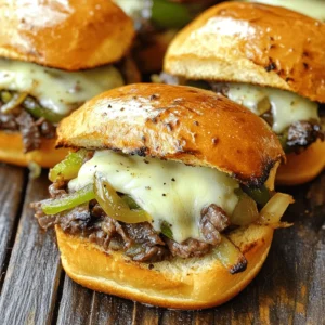 To make these tasty sliders, you need a few key ingredients: - 1 lb ribeye steak, thinly sliced - 1 medium onion, thinly sliced - 1 green bell pepper, thinly sliced - 1 cup provolone cheese, shredded - 12 slider buns The ribeye steak gives the sliders their rich flavor. The onion and bell pepper add sweetness and crunch. Provolone cheese melts beautifully and ties everything together. Using the right seasonings and oils makes a big difference. Here are some to use: - 2 tablespoons olive oil - 2 tablespoons unsalted butter, melted - 1 teaspoon garlic powder - Salt and pepper to taste Olive oil helps cook the steak and veggies. Butter adds a nice finish and flavor. Garlic powder gives a hint of warmth without being overpowering. Salt and pepper enhance the natural tastes in the dish. You can customize these sliders with extra toppings. Here are some ideas: - Hot sauce for serving - Sautéed mushrooms - Fresh herbs like parsley or cilantro Adding hot sauce gives a spicy kick. Sautéed mushrooms can add depth, while fresh herbs brighten the dish. Feel free to mix and match to find your perfect combination! For the full recipe, check out the details above. Start with a large skillet. Heat it over medium-high heat. Add 1 tablespoon of olive oil. Wait until it gets hot. Then, add the thinly sliced ribeye steak. Season it with salt and pepper. Cook for about 3 to 5 minutes. Stir often until the steak is browned. It should still be tender. When done, take it out and set it aside. In the same skillet, add the other tablespoon of olive oil. Now, toss in the thinly sliced onion and bell pepper. Sauté these for about 5 to 7 minutes. You want them soft and caramelized. Stir them occasionally to avoid burning. This step adds a lot of flavor. Preheat your oven to 350°F (175°C). Slice the slider buns in half. Place the bottom halves in a baking dish. Spoon the steak and vegetable mix evenly over the buns. Then, sprinkle the shredded provolone cheese on top. Place the top halves of the buns over the cheese. In a small bowl, mix the melted butter with a sprinkle of garlic powder. Brush this mixture over the top of the sliders. Cover the dish with aluminum foil. Bake for 15 minutes. Then, remove the foil and bake for 5 more minutes. The cheese should melt, and the buns will turn golden. Let them cool slightly, then cut along the sliders. Enjoy these cheesy delights! Check out the Full Recipe for more details. The best way to cook ribeye steak is in a hot skillet. Cast iron works great. It holds heat well and gives a nice crust. Use medium-high heat to keep the steak juicy. Cook it for only a few minutes. You want it browned but still tender. To get that gooey cheese effect, use provolone or mozzarella. Both melt well and taste great. Add the cheese on top of the meat mix in the last few minutes of cooking. This allows it to melt perfectly. If you want extra flavor, mix some garlic powder into the cheese before adding. When slicing steak, use a sharp knife. Cut against the grain for tender bites. For onions and bell peppers, thin slices help them cook evenly. Keep your fingers curled back when cutting. This keeps your hand safe and steady. Practice makes perfect, so don’t rush. Good knife skills make cooking easier and more fun. For a detailed guide on making these tasty sliders, check out the Full Recipe. {{image_2}} You can easily make vegetarian Philly cheesesteak sliders. First, swap the ribeye steak for portobello mushrooms or seitan. Both options give you a hearty and tasty base. Slice the mushrooms thickly to mimic the steak's texture. Next, sauté them with onions and peppers just like the original recipe. While provolone cheese is classic, you can try other cheeses too. Cheddar cheese melts well and adds a sharp taste. For a creamy option, use mozzarella. If you want something unique, try pepper jack for a hint of spice. Each cheese brings its own flavor and fun twist to the sliders. To kick up the heat, add jalapeños or banana peppers into the mix. You can also mix in some hot sauce while cooking the meat and veggies. For a smoky flavor, try chipotle peppers in adobo sauce. These spicy additions will make your sliders stand out and impress your guests. Explore these variations to find your favorite twist on Philly cheesesteak sliders! For the full recipe, check out the details above. To keep your leftover sliders fresh, place them in an airtight container. Make sure they cool down first. Store them in the fridge. They will stay good for 3-4 days. You can also wrap them tightly in plastic wrap. This helps prevent them from drying out. When you’re ready to eat, preheat your oven to 350°F (175°C). Place the sliders on a baking sheet. Cover them with aluminum foil to keep them moist. Heat for about 10-15 minutes. You can also microwave them, but the oven keeps the buns crispy. Just heat for about 1-2 minutes in the microwave. If you want to freeze your sliders, wrap them well in plastic wrap. Then put them in a freezer bag. They will last for up to 2 months. When you’re ready to eat, thaw them in the fridge overnight. Reheat as mentioned above. Enjoy the great taste of Philly cheesesteak sliders, even after freezing! You can find the Full Recipe to make more whenever you want. For Philly cheesesteak sliders, I recommend using soft slider buns. The best choices are Hawaiian rolls or potato buns. They are soft and sweet, which complements the savory filling. You want bread that holds up well but does not overpower the taste. Avoid crusty bread, as it can be hard to bite into. Yes, you can use different meats. While ribeye is classic, you can try flank steak or chicken. Ground beef or turkey can also work. The key is to slice the meat thinly for quick cooking. Each meat brings a different flavor and texture, so feel free to experiment. To make sliders ahead, prepare the meat and veggies in advance. You can store them in the fridge for up to 24 hours. Assemble the sliders just before baking. This keeps the bread fresh and prevents sogginess. You can also bake them and then reheat when ready to serve. For the full recipe, check the main article. You now know how to make tasty Philly cheesesteak sliders. We covered the main ingredients, cooking steps, and handy tips. Don't forget the fun variations you can try. Whether you like spicy or vegetarian options, there's something for everyone. Remember, proper storage keeps these sliders fresh. Enjoy making and sharing this meal with family and friends. This recipe brings joy to any gathering. You have all the tools to impress your guests with these tasty sliders!