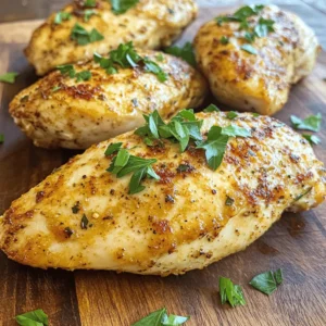 - 4 boneless, skinless chicken breasts - 2 tablespoons olive oil - 1 teaspoon garlic powder - 1 teaspoon onion powder - 1 teaspoon smoked paprika - 1 teaspoon Italian seasoning - Salt and black pepper to taste - 1/2 teaspoon cayenne pepper (optional, for spice) - Fresh parsley, chopped (for garnish) Using these simple ingredients, you can make juicy and crispy chicken breasts in your air fryer. I love using fresh chicken breasts because they cook evenly and soak up flavors well. The olive oil helps to keep the chicken moist while the spices add a great taste. Garlic powder and onion powder bring a savory depth. Smoked paprika adds a unique flavor and a nice color. Italian seasoning gives a hint of herbs, and cayenne pepper can spice things up if you like heat. Garnish with fresh parsley for a pop of color and a fresh taste. This blend of flavors makes the chicken not just a meal but an experience. You can find the full recipe for this dish in the complete article. To start, gather all your ingredients. You need 4 boneless, skinless chicken breasts, olive oil, and spices. You will use garlic powder, onion powder, smoked paprika, Italian seasoning, salt, pepper, and optional cayenne. This spice mix will add great flavor to your chicken. Make sure your chicken breasts are dry. Pat them with paper towels. This step is key for crispy skin. - Preheat air fryer Set your air fryer to 380°F (190°C). Preheat it for about 5 minutes. This helps the chicken cook evenly. - Spice mixing and chicken preparation In a small bowl, mix your spices. Combine garlic powder, onion powder, smoked paprika, Italian seasoning, salt, and pepper. If you like heat, add cayenne pepper. Next, drizzle 2 tablespoons of olive oil over your chicken breasts. Rub the oil in well to coat them. Then, sprinkle your spice mix over the chicken. Make sure to cover both sides. - Cooking and resting Place the chicken in the air fryer basket in a single layer. Avoid overlapping for even cooking. Air fry the chicken breasts for 12-15 minutes. Flip them halfway to ensure they cook well. Check the internal temperature with a meat thermometer. It should reach 165°F (74°C). The outside should look golden and crispy. Once cooked, take the chicken out of the air fryer. Let it rest for 5 minutes. This will help keep the juices inside. Finally, sprinkle some fresh parsley on top for a nice finish. You can find the full recipe for these crispy air fryer chicken breasts in the earlier section. Enjoy your meal! To get that perfect crispy texture, start by drying the chicken. Pat each chicken breast with paper towels. This step removes any moisture. Moisture prevents crispiness. Next, use oil wisely. Drizzle olive oil over the chicken. Rub it in well. This helps the spices stick and creates a golden crust. Do not drown the chicken in oil. A little goes a long way. Marinades can take your chicken to the next level. Try using lemon juice, soy sauce, or yogurt. Soak the chicken for at least 30 minutes to soak up those flavors. You can also mix in spices for more taste. Experiment with flavors like Cajun or lemon pepper. This adds a new twist to your chicken. For a smoky flavor, consider adding smoked paprika. For the full recipe, check out the Crispy Air Fryer Chicken Breasts. {{image_2}} You can change up the flavor of your air fryer chicken breasts by using different spices. For a Cajun twist, add cayenne, paprika, garlic, and onion powders. This blend gives a bold kick. If you prefer something lighter, try lemon pepper seasoning. It adds a fresh, zesty taste that brightens up the chicken. You can mix several spices to create your own blend. Consider adding some cumin for warmth or chili powder for extra heat. This way, you can match the dish to your mood. The options are endless, so feel free to experiment! Marinades can make your chicken even juicier and more flavorful. One great option is yogurt. It tenderizes the meat and adds a nice tang. You can mix yogurt with lemon juice and your favorite spices. Let the chicken soak for at least one hour before cooking. Buttermilk is another excellent choice. It works the same way as yogurt. The acid in buttermilk breaks down the meat fibers. This creates a tender, juicy chicken breast. Vinegar-based marinades are also popular. Mix vinegar with herbs and spices for a tasty soak. Apple cider vinegar adds sweetness, while balsamic vinegar gives a rich flavor. Soak the chicken for at least 30 minutes to get the best results. For all these marinades, remember to pat the chicken dry before air frying. This helps achieve that crispy exterior you want. Check out the Full Recipe for more details on cooking these delicious chicken breasts! After you cook the chicken, cool it down first. Let it sit for about 10-15 minutes. This helps the juices settle inside. Then, store the chicken in an airtight container. Make sure to put it in the fridge. It can last for up to 3 days. If you want to enjoy it later, just reheat it gently in the air fryer. This keeps it crispy and juicy. For long-term storage, you can freeze cooked chicken breasts. Wrap each piece in plastic wrap. Then put them in a freezer bag. This helps prevent freezer burn. You can store them for up to 3 months. When you want to eat them, thaw the chicken in the fridge overnight. Reheat in the air fryer for best results. This way, you keep the crispy texture and juicy flavor from the full recipe. How do I prevent chicken from drying out? To keep chicken juicy, pat it dry before cooking. Use olive oil to coat it. This helps lock in moisture. Cooking at the right temperature is key. Check the internal temp often. Aim for 165°F (74°C) for perfect chicken. What internal temperature should chicken reach? Chicken should reach at least 165°F (74°C). This ensures it is safe to eat. Use a meat thermometer for accuracy. Insert it into the thickest part of the breast. You want golden color outside and juicy inside. Can I use frozen chicken breasts in an air fryer? Yes, you can air fry frozen chicken breasts! Just increase the cooking time. Cook them for about 20-25 minutes. Remember to check the internal temperature. It still needs to reach 165°F (74°C). Can I prepare this recipe ahead of time? You can prep the chicken earlier in the day. Season it and store it in the fridge. This will boost the flavor. Just make sure to cook it fresh when ready to eat. How to customize the flavors? You can change the spices to match your taste. Try lemon pepper or Cajun seasoning. You can also add fresh herbs. Mix things up and make it your own. I love to experiment with different flavors! Check the Full Recipe for more ideas. You now have a simple guide to making tasty air-fried chicken. We covered the key ingredients, cooking steps, and helpful tips for crispiness. You can also explore fun seasoning changes and smart storage ideas. My final thought? Don’t be afraid to try new flavors and techniques. This dish is all about making it your own. Enjoy your delicious meal, and happy cooking!