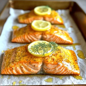 - Salmon fillets - Olive oil - Dijon mustard - Honey - Garlic - Smoked paprika - Lemon slices - Fresh dill or parsley When I make my perfectly baked salmon, I keep it simple yet flavorful. Here’s what you need. First, grab four salmon fillets, each about six ounces. These fillets should be fresh and firm to the touch. They will cook beautifully in the oven. Next up, you’ll need two tablespoons of olive oil. This oil keeps the salmon moist and adds a rich flavor. For an extra kick, use two tablespoons of Dijon mustard. It gives that tangy taste that pairs well with the fish. Then, add one tablespoon of honey to balance the mustard's sharpness. This sweet touch makes a huge difference. You can’t forget about garlic! Two cloves, minced, will add a nice depth. A teaspoon of smoked paprika rounds out the flavors. It brings a warm, smoky vibe to the dish. Don’t forget salt and pepper. Use them to taste for that perfect seasoning. For garnishes, slice up one lemon. The citrus will brighten the dish and add a fresh aroma. Finally, pick fresh dill or parsley. These herbs add a pop of color and flavor. If you want the full recipe, it's all there for you! First, preheat your oven to 375°F (190°C). This step is key for even cooking. Next, prepare the marinade. In a small bowl, mix together: - 2 tablespoons olive oil - 2 tablespoons Dijon mustard - 1 tablespoon honey - 2 cloves garlic, minced - 1 teaspoon smoked paprika - Salt and pepper to taste Whisk these ingredients until smooth. This blend adds flavor and moisture to the salmon. Now, take a baking sheet and line it with parchment paper. This makes cleanup easy. Place the salmon fillets skin-side down on the sheet. Arrange them with space in between. This helps them cook evenly. Brush the mustard glaze generously over the top of each fillet. Make sure each piece gets a good coat. Then, arrange thin slices of lemon over the salmon. This adds a bright, fresh taste. Bake the salmon for 15 to 18 minutes. The fish is done when it flakes easily with a fork. If you prefer it more cooked, leave it in a minute longer. This recipe makes salmon not only simple but also flavorful. Enjoy your perfectly baked salmon! For a detailed recipe, check the Full Recipe. To get that perfect texture, keep your oven temperature steady at 375°F (190°C). This heat cooks the salmon evenly. A hot oven helps the fish cook through without drying out. After baking, let the salmon rest for a few minutes. This resting period allows the juices to settle. Salmon stays moist and flaky when you do this. Marinating your salmon can add lots of flavor. You can try a mix of soy sauce, garlic, and ginger for a twist. Even a simple blend of olive oil and lemon juice can work wonders. Using fresh herbs and spices is key. Dill and parsley pair well with salmon. You can also try rosemary or thyme for a different taste. A sprinkle of smoked paprika adds a nice kick too. When serving salmon, think about great side dishes. Roasted vegetables or a fresh salad go well with it. Quinoa or brown rice also make nice complements. For sauces, consider a lemon butter sauce. Tartar sauce is another classic choice. A simple yogurt sauce with herbs is fresh and tasty too. {{image_2}} You can try a citrus herb blend for a fresh taste. Mix lemon juice, zest, and herbs like thyme or basil. This blend brightens the salmon's flavor. Spicy glaze options can give your dish a kick. Mix sriracha with honey for a sweet and spicy glaze. Brush it on just before baking for a tasty finish. Grilling offers a smoky flavor and beautiful grill marks. Preheat your grill and cook the salmon skin-side down. This method keeps the fish moist. Foil-wrapped salmon is another great choice. Wrap the fillets in foil with herbs and lemon. This traps steam and flavors, making the fish tender and juicy. For low-sodium options, use herbs and spices instead of salt. Garlic, lemon, and pepper add great flavor without the sodium. If you want a substitute for salmon, try trout or tilapia. These fish have a similar texture and cook in the same way. Using these tips will help you create perfectly baked salmon that fits your taste and dietary needs. Check out the Full Recipe for more details! To store leftover salmon, first let it cool. Wrap it tightly in plastic wrap or foil. Place it in an airtight container. This keeps it fresh and safe. For refrigeration, your salmon will last for about 3 days. If you want to keep it longer, freezing is a great option. To freeze, wrap the salmon tightly in freezer-safe wrap. You can also use a freezer bag. It helps to remove as much air as possible. This prevents freezer burn. When you are ready to eat your leftover salmon, reheating it right is key. To use the oven, preheat it to 350°F (175°C). Place the salmon on a baking sheet. Cover it with foil to keep moisture in. Heat for about 10-15 minutes. Check it often to avoid overcooking. If you prefer the microwave, use a microwave-safe plate. Place a damp paper towel over the salmon. Heat in short bursts of 30 seconds. Check after each burst to avoid drying out. In the fridge, your leftover salmon lasts for about 3 days. Make sure to check for any off smells or changes in color. If you freeze your salmon, it can last for up to 3 months. For best quality, eat it within this time. After that, it may lose flavor and texture. For detailed cooking instructions, check the Full Recipe. You should bake salmon for about 15 to 18 minutes. The time can change based on the thickness of the fillet. A 1-inch thick piece usually takes 15 minutes. If it's thicker, you might need a few more minutes. Always check that it flakes easily with a fork. This shows it is cooked well. Salmon should reach an internal temperature of 145°F (63°C). You can check this with a food thermometer. This temperature ensures the fish is safe to eat and still moist. Cooking it to this point keeps the salmon tender and flaky. Yes, you can use frozen salmon! Just remember to thaw it first for best results. You can put it in the fridge overnight or run it under cold water. Cooking from frozen can lead to uneven baking. Thawing gives you a more delicious meal. Several sauces go great with salmon. Here are some tasty options: - Lemon butter sauce - Honey mustard sauce - Teriyaki glaze - Tartar sauce - Chimichurri sauce These sauces add flavor and enhance the taste of the salmon. You can mix and match to find your favorite! For more ideas, check the Full Recipe. In this blog post, we covered how to prepare a tasty salmon dish. We explored key ingredients, from salmon fillets to herbs. I shared detailed steps to prep, bake, and serve. You learned tips for perfect texture and flavor. We also discussed storage info and variations to try. Cooking salmon can be simple and fun. With the right ingredients and steps, you can wow anyone. Enjoy your meal!