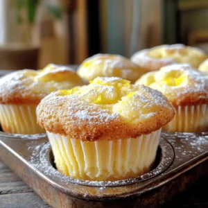 To make the perfect lemon cream cheese muffins, you need fresh and simple ingredients. These muffins are soft and full of flavor. Here’s what you need: - 1 cup all-purpose flour - 1/2 cup sugar - 1/2 teaspoon baking powder - 1/4 teaspoon baking soda - 1/4 teaspoon salt - 1/4 cup unsalted butter, softened - 1/2 cup cream cheese, softened - 1 large egg - 1/4 cup milk - Zest of 1 large lemon - 2 tablespoons fresh lemon juice - 1/2 teaspoon vanilla extract - Optional: Powdered sugar for dusting Each ingredient plays a role. The flour gives structure. The sugar adds sweetness. The baking powder and soda help the muffins rise. Butter and cream cheese make them rich and moist. The egg binds everything together while milk keeps them tender. Lemon zest and juice provide fresh, zingy flavor. Lastly, vanilla extract rounds out the taste. Using quality ingredients is key. Fresh lemons will give you the best zest and juice. Make sure your cream cheese and butter are at room temperature. This helps them mix well for a smooth batter. Check the Full Recipe for more details on the process. Enjoy baking these delightful muffins! Start by preheating your oven to 350°F (175°C). This step is key for even baking. While the oven heats, line your muffin tin with paper liners or grease it lightly. This helps the muffins come out easily once baked. In a large bowl, whisk together the dry ingredients. Use 1 cup of all-purpose flour, 1/2 cup of sugar, 1/2 teaspoon of baking powder, 1/4 teaspoon of baking soda, and 1/4 teaspoon of salt. Make sure these ingredients mix well. This mix will give your muffins the right rise and texture. In another bowl, beat together the softened butter and cream cheese. Use 1/4 cup of unsalted butter and 1/2 cup of cream cheese, both softened. Mix until creamy and smooth. Then, add 1 large egg, 1/4 cup of milk, the zest of 1 large lemon, 2 tablespoons of fresh lemon juice, and 1/2 teaspoon of vanilla extract. Stir until just combined. This mixture adds flavor and moisture to your muffins. Gradually add the dry mix to the wet mix. Stir gently until just combined. Don’t overmix; it’s okay if a few lumps remain. This keeps your muffins soft and fluffy. Divide the batter evenly among the muffin cups. Fill them about two-thirds full. Bake in your preheated oven for 18-20 minutes. Check for doneness by inserting a toothpick into the center. If it comes out clean, your muffins are ready. Let the muffins cool in the pan for about 5 minutes. Then, transfer them to a wire rack to cool completely. For a special touch, dust the tops with powdered sugar. Enjoy these lemon cream cheese muffins fresh for breakfast or as a snack. For the full recipe, check out the detailed instructions above. To keep your lemon cream cheese muffins moist, focus on your ingredients. Use fresh cream cheese and unsalted butter. They add rich flavor and moisture. Also, don't skip the lemon juice; it brightens the muffins. Make sure to mix your wet ingredients until just combined. This helps keep the muffins light and fluffy. Overmixing can lead to dense muffins. When you combine wet and dry ingredients, mix gently. Stir until you see no dry flour, but leave some lumps. This will help your muffins rise nicely. Remember, less is more when it comes to mixing. To check if your muffins are done, use a toothpick. Insert it into the center of a muffin. If it comes out clean, your muffins are ready. If not, give them a few more minutes. The tops should be golden brown. This means they are baked perfectly. For the full recipe, follow the steps carefully to ensure your muffins turn out delicious every time. {{image_2}} You can easily add blueberries to your lemon cream cheese muffins. Blueberries bring a sweet burst of flavor. Just fold in one cup of fresh or frozen blueberries into the batter. If you want, try raspberries or diced strawberries too. These fruits pair well with lemon. They add color and extra nutrients. If you need a gluten-free option, swap the all-purpose flour. Use a gluten-free flour blend instead. Make sure it has xanthan gum for better texture. Follow the same steps in the recipe. The muffins will still be soft and tasty. Always check the labels to ensure your ingredients are gluten-free. You can change the sweetness of the muffins. If you prefer less sugar, reduce the sugar to 1/3 cup. You can also use honey or maple syrup. If you like them sweeter, add a bit more sugar. Taste the batter before baking. This way, you get the flavor just right. For the full recipe, remember to check the details and enjoy the fun of baking! To keep your lemon cream cheese muffins fresh, store them in an airtight container. Place them at room temperature for up to two days. If you want to keep them longer, the fridge is a good option. Just make sure to wrap them tightly to avoid drying out. You can freeze these muffins for up to three months. First, let them cool completely. Then, wrap each muffin in plastic wrap and place them in a freezer bag. This keeps them fresh. When you're ready to eat, just take out what you need. Reheating is simple. If your muffins are at room temperature, pop them in the microwave for about 10-15 seconds. For frozen muffins, let them thaw in the fridge overnight. Then, heat them in the microwave or oven. This helps to bring back their soft texture. Enjoy your lemon cream cheese muffins warm! For the full recipe, check the previous sections. To help your muffins rise, use fresh baking powder and baking soda. These leavening agents create air bubbles when they activate. Also, avoid overmixing your batter. When you mix too much, the muffins can become dense. Lastly, fill the muffin cups about two-thirds full. This gives them room to rise without overflowing. Yes, you can. Cream cheese gives a soft texture and rich flavor. If you want to try something new, use mascarpone or ricotta cheese. Both will add creaminess, but the taste will change slightly. Each cheese will bring its unique texture and flavor to your muffins. If you don't have lemon juice, use vinegar or lime juice. Both add acidity and brightness. You can also use lemon extract for flavor, but reduce the amount. It is much stronger. For a different twist, try orange juice. The muffins will have a sweeter flavor and a nice citrus note. These muffins stay fresh for about three days at room temperature. Keep them in an airtight container. If you want them to last longer, freeze them. They can stay good for up to three months in the freezer. To enjoy, just heat them in the microwave for a few seconds. For the full recipe, check out the section above. In this blog post, I shared a simple muffin recipe. I covered ingredients, baking steps, and tips to keep your muffins moist. You learned how to customize your muffins with fruits or gluten-free options. Proper storage methods ensure your treats stay fresh longer. Follow these steps for delicious muffins every time. Baking can be fun and easy. Enjoy your muffins and share them with friends!
