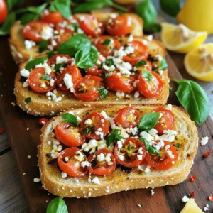 For a great tomato toast, you'll need: - 4 slices of artisan bread (like sourdough or ciabatta) - 2 cups cherry tomatoes, halved - 1 clove garlic, minced - 1/4 cup fresh basil leaves, chopped - 2 tablespoons olive oil - 1 tablespoon balsamic vinegar - Salt and pepper to taste To add extra flavor, consider these options: - 1/4 cup crumbled feta cheese - A pinch of red pepper flakes Adding feta gives a creamy taste. Red pepper flakes can spice things up. Feel free to mix and match! The right bread makes a big difference. Here are my favorites: - Sourdough: It has a nice tangy flavor. - Ciabatta: This bread is airy and crispy. - Whole grain: It adds a nutty taste and is healthy. Choose any of these breads for a tasty base. The crusty texture holds the toppings well. To make the tomato mixture, start by grabbing a mixing bowl. Add 2 cups of halved cherry tomatoes. Next, add 1 clove of minced garlic and 1/4 cup of chopped fresh basil. Pour in 2 tablespoons of olive oil and 1 tablespoon of balsamic vinegar. Sprinkle salt and pepper to taste. Mix gently until the tomatoes are well coated. Let this sit for 15-20 minutes. This time helps the flavors blend nicely. While your tomato mixture sits, it’s time to toast the bread. Preheat your toaster or grill. Use 4 slices of artisan bread, like sourdough or ciabatta. Place the bread in the toaster or on the grill. Toast them until they turn golden brown and crispy. This step is key for a great crunch that holds the topping well. Now for the fun part! Take your toasted bread and place it on a serving platter. Spoon a generous amount of your marinated tomato mixture onto each slice. If you want, sprinkle 1/4 cup of crumbled feta cheese on top for extra flavor. For a little kick, add a pinch of red pepper flakes. Serve these toasts warm and enjoy the burst of fresh flavors. This recipe is a true delight! For the complete instructions, check out the Full Recipe. When making tomato toast, avoid over-toasting the bread. Bread should be golden, not burnt. Also, don’t skip the marinating step. This helps the flavors blend well. Use fresh tomatoes for the best taste. Old tomatoes can make your toast soggy. Lastly, don’t forget to season. A pinch of salt and pepper makes a great difference. To make your tomato toast pop, try adding some extra flavors. Fresh mozzarella pairs well with tomatoes and basil. A drizzle of pesto adds a fresh taste too. For a spicy kick, try jalapeños or crushed red pepper. You can also use a spread like hummus or avocado. These add creaminess and depth to your dish. Presentation matters when serving tomato toast. Arrange the toasts on a rustic wooden board. This gives a warm and inviting look. Garnish with fresh basil leaves for color. Add lemon wedges on the side for brightness. You could also sprinkle some extra feta cheese on top. These details make your dish stand out and look appealing. For the full recipe, check back to ensure all steps are followed. {{image_2}} To make avocado tomato toast, start with ripe avocados. Mash them in a bowl and add lemon juice. This keeps the avocado fresh and bright. Spread the mashed avocado over toasted bread. Then, top it with the marinated tomato mix. The creamy avocado blends well with the juicy tomatoes. This variation adds healthy fats to your meal. Bruschetta style is a classic. Begin with your artisan bread, cut into thick slices. Toast them until they are golden and crisp. For the topping, mix diced tomatoes, minced garlic, and chopped basil. Add a little olive oil and balsamic vinegar. Spoon this mixture over the toasted bread. Serve it warm. The crunch of the bread pairs perfectly with the fresh topping. For a Mediterranean twist, use a mix of flavors. Start with your base of toasted bread. Then, add the tomato mix, but don’t stop there! Sprinkle with crumbled feta cheese and sliced olives. You can also add capers for extra zing. Drizzle a bit of olive oil on top. This style brings a taste of the Mediterranean to your table. It’s a meal full of flavor and fun. For the full recipe, check out the Tomato Toast Extravaganza 🥖 section. Each variation is simple and delightful. Feel free to mix and match these ideas to create your perfect tomato toast! If you have leftover tomato toast, store it carefully. Place the slices in an airtight container. Keep them in the fridge for up to two days. Note that the bread may lose its crispness. You can store the tomato mixture separately for better taste. To keep your ingredients fresh, follow these tips. Store cherry tomatoes at room temperature. This helps them stay sweet and tasty. Keep basil in a glass of water, like fresh flowers. Seal olive oil tightly and store it away from heat. Use fresh bread within a few days for the best flavor. When ready to enjoy leftover toast, reheat it for the best taste. Preheat your oven to 350°F. Place the toast on a baking sheet for 5-7 minutes. This will make it warm and a bit crispy again. You can also microwave it, but this may make the bread soft. Enjoy your tomato toast delight! For the complete steps, check the Full Recipe. For tomato toast, cherry tomatoes work best. They are sweet and juicy. You can also use heirloom tomatoes for a richer flavor. Look for ripe tomatoes that have a nice color. They will add a fresh taste to your dish. You can prepare the tomato mixture ahead of time. Just keep it in the fridge for up to two hours. However, toast the bread just before serving. This keeps the toast crispy and delicious. If you prepare it too early, the bread may get soggy. To make tomato toast gluten-free, choose gluten-free bread. Many brands offer good options now. You can also try using rice cakes or corn tortillas. These alternatives work well and taste great with the tomato topping. You can find the full recipe for Tomato Toast Extravaganza in this article. It includes all the steps you need to create this tasty dish. Enjoy making this simple and flavorful meal! In this blog post, I shared how to make the perfect tomato toast. I covered main and optional ingredients, plus the best bread types. You learned step-by-step how to prepare the tomato mixture, toast the bread, and assemble your dish. I also shared tips to avoid common mistakes and make it unique. Don't forget to try out different variations and proper storage methods. Tomato toast is easy, fun, and delicious. Enjoy experimenting with flavors and let your creativity shine!