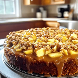To start your Apple Crisp Coffee Cake, you need some key ingredients. Here’s what you’ll need: - 2 cups all-purpose flour - 1 ½ cups granulated sugar - ½ cup unsalted butter, softened - 1 cup buttermilk - 2 large eggs These ingredients form the base of your cake. The flour gives it structure, while the sugar adds sweetness. The butter keeps it moist, and buttermilk gives it a lovely tang. Eggs help bind everything together. Now, let’s add some flavor. Here are the extras that make this cake special: - 1 teaspoon vanilla extract - 1 tablespoon ground cinnamon - 2 cups peeled and diced apples (such as Granny Smith or Honeycrisp) - ½ cup rolled oats Vanilla adds warmth, and cinnamon brings a cozy spice. Diced apples provide juicy bites, and oats add a crunch. This mix creates a delightful flavor profile. Finally, you need some baking essentials. These are the ingredients that help your cake rise and taste just right: - 1 teaspoon baking powder - ½ teaspoon baking soda - ½ teaspoon salt Baking powder and baking soda are your leavening agents. They help the cake rise. Salt enhances all the flavors, making them pop. When you combine all these ingredients, you create a wonderful and tasty Apple Crisp Coffee Cake. Check out the Full Recipe for all the steps to make this cozy treat! 1. Preheat your oven to 350°F (175°C). Grease a 9x13 inch baking dish. This helps the cake not stick. 2. In a large bowl, cream together ½ cup softened butter and 1 cup of sugar. Mix until it is light and fluffy. This adds air and makes the cake soft. 3. Add 2 large eggs, one at a time. Mix well after each egg. Stir in 1 teaspoon of vanilla extract for flavor. 1. In another bowl, combine 2 cups of all-purpose flour, 1 tablespoon baking powder, ½ teaspoon baking soda, and ½ teaspoon salt. Whisk them together well. 2. Gradually add the dry mix to the wet mix. Alternate with 1 cup of buttermilk. Start and end with the flour. Mix until just combined to avoid tough cake. 1. Gently fold in 2 cups of peeled and diced apples. These add sweetness and moisture. 2. In a small bowl, mix ½ cup of sugar, 1 teaspoon of ground cinnamon, and ½ cup of rolled oats. This will be your topping. 1. Pour the batter into the prepared dish. Spread it out evenly. 2. Sprinkle the topping over the batter. Bake for 40-45 minutes. Check for doneness by inserting a toothpick in the center. It should come out clean. Make sure to check out the Full Recipe for more details! Choosing the Right Apples Use firm apples for this cake. Granny Smith and Honeycrisp are my favorites. They add a nice tartness that balances the sweetness. Slice and dice them evenly to ensure they cook well in the cake. This way, you get bites of juicy apple in every slice. Avoiding Overmixing the Batter Mix the batter just until the flour disappears. Overmixing can make the cake tough. Gently fold in the apples, ensuring they are spread evenly. This keeps the texture light and fluffy, which is what you want in a coffee cake. Adding Nuts or Spices For extra crunch, add walnuts or pecans. They pair well with the apples. You can also sprinkle in some nutmeg or ginger for warmth. These spices elevate the flavor and make each bite special. Serving Suggestions Serve the cake warm with a scoop of vanilla ice cream. A drizzle of caramel sauce adds richness. If you prefer, top it with whipped cream or a dusting of powdered sugar. Each option makes the cake even more delightful. How to Test for Doneness Insert a toothpick into the center of the cake. If it comes out clean, the cake is ready. If there is batter on the toothpick, bake for a few more minutes. This simple test ensures you have a perfectly baked cake. How to Cool the Cake Properly Let the cake cool in the pan for about 15 minutes. This helps it set and makes it easier to slice. After that, transfer it to a wire rack to cool completely. Proper cooling keeps the cake from becoming soggy. For the complete recipe, check out the Full Recipe. {{image_2}} You can add fun twists to your Apple Crisp Coffee Cake. One tasty option is the cinnamon swirl. To make this, mix cinnamon and sugar into the batter before you pour it into the dish. Swirl it gently with a knife. This adds a lovely flavor and look. Another option is to add caramel or cream cheese. Drizzle caramel over the top before serving. For cream cheese, mix it with sugar and spread it on top after baking. Both choices give your cake a rich taste. If you need gluten-free options, swap the all-purpose flour with a gluten-free blend. Make sure to check the blend for good binding. You can also use almond flour or coconut flour for a unique touch. For vegan adaptations, replace eggs with flaxseed meal or applesauce. Use almond milk in place of buttermilk. Use vegan butter or coconut oil to keep the texture nice. You can serve your cake warm or cold. Warm cake offers a cozy feeling, especially in winter. Cold cake is great for summer picnics. Both ways taste amazing! Pair your Apple Crisp Coffee Cake with ice cream or coffee. A scoop of vanilla ice cream adds creaminess. A hot cup of coffee or tea brings out the flavors. You can find the full recipe [here](#). To keep your Apple Crisp Coffee Cake fresh, store it in an airtight container. This prevents dry air from hardening the cake. If you do not have a container, wrap the cake tightly in plastic wrap. This helps keep the moisture in and keeps flavors strong. Make sure to store it at room temperature for the best taste. If you want to save some for later, freezing is a great option. You can freeze the coffee cake once it cools down completely. Wrap slices in plastic wrap and then place them in a freezer-safe bag. This helps avoid freezer burn. To thaw, simply take a slice out and let it sit at room temperature for about an hour. For a warm treat, you can heat it in the microwave for a few seconds. When stored well, your Apple Crisp Coffee Cake lasts about 3 to 4 days in the fridge. After this time, it might start to lose its flavor and texture. Signs that your cake has spoiled include a dry or hard texture, or an off smell. If you notice any mold, discard it immediately. Enjoy your cake while it’s fresh for the best taste! For the full recipe, check out the [Full Recipe]. What type of apples work best for Apple Crisp Coffee Cake? I recommend using Granny Smith or Honeycrisp apples. These apples hold their shape well and add a nice tartness. You can mix different types for more flavor. Can I use a different type of milk instead of buttermilk? Yes, you can use regular milk or a non-dairy milk. If you use regular milk, add a splash of vinegar or lemon juice. This helps mimic the tangy taste of buttermilk. How do I know when the cake is done baking? Check with a toothpick. Insert it into the center of the cake. If it comes out clean, your cake is ready. The top should be golden brown, too. Can I make this ahead of time? Absolutely! You can prepare the batter a day before. Just store it in the fridge. Bake it fresh when you’re ready to serve. What can I use instead of eggs in this recipe? You can use unsweetened applesauce or mashed banana. About ¼ cup of either works well as a substitute for one egg. How to make homemade buttermilk? To make homemade buttermilk, mix 1 cup of milk with 1 tablespoon of vinegar or lemon juice. Let it sit for about 5 minutes. This quick mix works great in any recipe! You’ve learned how to make a delicious Apple Crisp Coffee Cake. We covered the key ingredients, preparation steps, and clever tips to enhance flavor and texture. Variations can suit many diets and tastes. Proper storage keeps your cake fresh longer. With these insights, you can create an amazing treat for yourself or friends. Enjoy your baking journey and share your results!