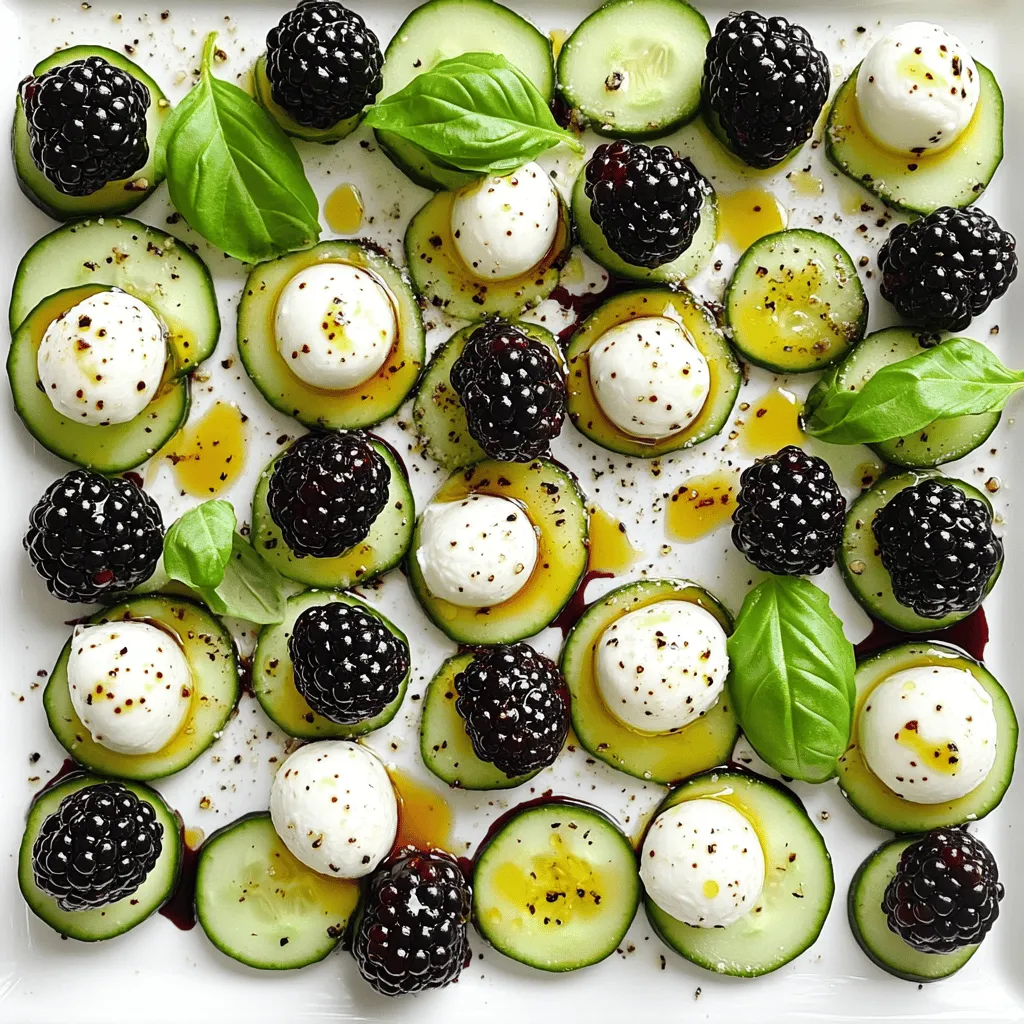 Blackberry-Cucumber Caprese Bites Refreshing Snack Idea