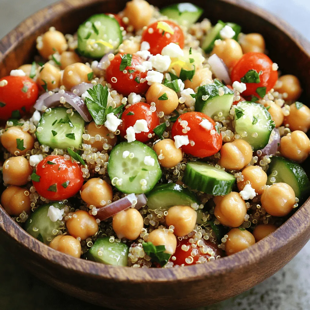 For quick and easy summer meals, you need simple items. Here’s what to gather for a delicious dish: - 1 cup quinoa, rinsed - 2 cups vegetable broth - 1 can (15 oz) chickpeas, drained and rinsed - 1 cup cherry tomatoes, halved - 1 cucumber, diced - 1/4 red onion, finely chopped - 1/4 cup parsley, chopped - 1/4 cup feta cheese, crumbled (optional) - Juice of 2 lemons - 3 tablespoons olive oil - 1 teaspoon cumin - Salt and pepper to taste These ingredients come together quickly. You can whip up a fresh meal in no time. Using fresh ingredients makes a big difference. Look for seasonal produce to brighten your dish. When you choose ripe, local veggies, you get more flavor. Fresh herbs also add a punch. They take your meal from good to great. For instance, parsley gives a nice finish to the quinoa salad. Don’t be afraid to change things up! You can add extra items to suit your taste. Here are some fun options: - Grilled chicken for added protein - Avocado for creaminess - Nuts for crunch These add-ins let you personalize your meal. Mix and match to find what you love. Want to try something unique? Consider adding spicy ingredients for a kick! Explore the [Full Recipe] for more ideas and inspiration. To make Zesty Quinoa and Chickpea Salad, follow these steps closely: 1. Cook the Quinoa: In a medium pot, mix 1 cup of rinsed quinoa with 2 cups of vegetable broth. Bring to a boil. Then, turn the heat down low, cover, and let it simmer for 15 minutes. The quinoa will be fluffy and the broth should be gone. 2. Make the Dressing: In a small bowl, whisk together the juice of 2 lemons, 3 tablespoons of olive oil, 1 teaspoon of cumin, salt, and pepper. 3. Combine Ingredients: In a big bowl, mix the cooked quinoa, 1 can of drained chickpeas, 1 cup of halved cherry tomatoes, 1 diced cucumber, 1/4 chopped red onion, and 1/4 cup of chopped parsley. 4. Dress the Salad: Pour the dressing over the salad. Gently toss everything together. 5. Serve: If you like, sprinkle 1/4 cup of crumbled feta cheese on top before serving. This dish is fresh, tasty, and perfect for summer. You can find the full recipe above. For other summer meals, keep it simple. Here are quick steps for each: - Grilled Peach and Arugula Salad: Grill peach halves until they show marks. Toss arugula with grilled peaches and drizzle with a mix of honey, balsamic vinegar, and olive oil. - Creamy Avocado and Lime Pasta: Cook pasta, then blend ripe avocados, garlic, lime juice, and basil. Mix with pasta and enjoy. - Spicy Cucumber and Mango Salsa: Dice cucumber, mango, red bell pepper, and red onion. Combine with lime juice and cilantro. Let it sit to enhance flavors. To achieve the best texture and flavor in your summer meals: - Choose Fresh Ingredients: Always use fresh, seasonal produce. This makes a big difference in taste. - Don’t Overcook: Be careful not to overcook vegetables. They should stay crisp and vibrant. - Tweak the Seasoning: Taste your dishes as you cook. Adjust salt, pepper, and spices to suit your palate. - Let Flavors Blend: Allow salads and salsas to rest for a few minutes after mixing. This helps the flavors come together. These tips can help elevate your summer meals, making them more delightful. Enjoy your cooking journey! To make summer cooking easy, I focus on quick methods. Grilling adds great flavor. It also cooks meals fast. Roasting vegetables brings out their natural sweetness. Steaming keeps them bright and crisp. These techniques work well with fresh ingredients. Adding herbs and spices can change a dish. Fresh herbs like basil or cilantro bring brightness. A splash of citrus, like lemon or lime, adds zest. Consider using flavored oils, such as garlic or chili oil, for extra depth. Don't forget to season with salt and pepper to taste. Meal prep can save time during the week. Cook grains like quinoa or rice in advance. Chop veggies and store them in the fridge. Make dressings ahead, too. You can mix them right before serving. This way, you can quickly assemble meals without stress. For a refreshing dish, try the Zesty Quinoa and Chickpea Salad [Full Recipe]. {{image_2}} You can easily adjust the ingredients to fit many diets. If you want a vegan option, swap the feta cheese in the Zesty Quinoa and Chickpea Salad for avocado. This keeps it creamy and adds healthy fats. For a gluten-free meal, use quinoa or rice pasta instead of regular pasta in the Creamy Avocado and Lime Pasta. These swaps let you enjoy great meals while staying true to your diet. Adding unique flavors can make classic dishes exciting. In the Grilled Peach and Arugula Salad, try using burrata cheese instead of goat cheese. It adds a rich, creamy texture that pairs well with the grilled peaches. For the Spicy Cucumber and Mango Salsa, toss in some diced pineapple for an extra sweet twist. This fruit addition brings a new level of freshness to the salsa. You can swap traditional ingredients for healthier options. For example, use whole wheat pasta in the Creamy Avocado and Lime Pasta. This adds fiber and helps you feel full longer. Instead of using regular olive oil, try extra virgin olive oil for a richer flavor in any salad dressing. It also provides more healthy fats. Making these simple changes can boost the health factor of your meals without losing taste. Storing leftovers correctly keeps your meals fresh and safe. First, let the food cool down to room temperature. This step helps avoid condensation in your storage containers. I like to use airtight containers to keep moisture in and air out. Label each container with the date, so you know when to eat it. Most summer meals stay good for three to four days in the fridge. To keep summer meals fresh, store them in the fridge right after cooking. Avoid leaving food out for more than two hours. If you plan to eat a meal later, separate it into smaller portions. This method cools the food faster and helps it stay fresh longer. Use fresh herbs or citrus zest before serving to brighten up flavors. Freezing is a great way to save meals for future use. Choose meals that freeze well, like soups or stews. Cool the food completely before putting it in freezer bags. Squeeze out as much air as possible to prevent freezer burn. Label the bags with the meal name and date. Most meals last up to three months in the freezer. When you're ready to eat, thaw in the fridge overnight before reheating. For a great summer meal, try the Zesty Quinoa and Chickpea Salad. This dish is not only fresh but also easy to store. Enjoy every bite! [Full Recipe] You can easily make these meals vegan by swapping out animal products. For instance, in the Zesty Quinoa and Chickpea Salad, leave out the feta cheese. Use a vegan cheese alternative or just skip it. For the Creamy Avocado and Lime Pasta, you can omit the Parmesan cheese or switch to a plant-based version. When using meat, replace it with tofu, tempeh, or legumes. Incorporate more vegetables to keep the dish hearty and satisfying. Always check sauces for hidden animal products like fish sauce or dairy. Side dishes can add variety to your meal. Here are some simple options: - Garlic bread pairs well with pasta dishes. - A light green salad complements any main dish. - Grilled veggies are great alongside any protein. - Roasted potatoes or sweet potatoes offer a nice contrast in texture. - Fresh fruit salads provide a sweet finish. These sides are quick to prepare and will enhance your dining experience. Yes, you can prepare these meals ahead of time. Many of these dishes taste even better after sitting for a while, as flavors meld together. - Zesty Quinoa and Chickpea Salad can be made a day in advance. Store it in the fridge, and add dressing just before serving. - Grilled Peach and Arugula Salad can have the peaches grilled ahead of time. Toss together right before serving for freshness. - Creamy Avocado and Lime Pasta is best made fresh, but you can prepare the sauce ahead. Just mix it with hot pasta when you are ready to serve. Being organized helps you enjoy your summer meals more. In this post, we covered tasty ingredients for your summer meals. You learned how to choose fresh items, follow simple steps, and customize recipes. I also shared key tips for cooking and storing food. Remember, you can mix and match ingredients to fit your taste and dietary needs. With these skills, you can enjoy fresh, fun meals all summer long. Now, get cooking and enjoy wholesome flavors!