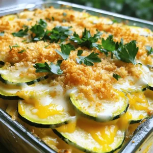 To make easy scalloped zucchini, you need: - 4 medium zucchinis, thinly sliced - 1 cup sharp cheddar cheese, shredded - 1/2 cup Parmesan cheese, grated - 1 cup heavy cream - 2 cloves garlic, minced - 1 teaspoon dried thyme - 1 teaspoon onion powder - Salt and pepper to taste - 1/2 cup bread crumbs (preferably panko) - 2 tablespoons olive oil - Fresh parsley for garnish These ingredients make the dish creamy and cheesy. The zucchinis add a nice texture. If you want to change the cheese, try these options: - Use mozzarella for a milder taste. - Swap cheddar with gouda for a smoky flavor. - Try vegan cheese for a dairy-free option. These swaps can still give you a tasty dish. Using fresh herbs can enhance the flavor. Fresh thyme adds brightness. However, dried herbs are a great option too. They provide a strong taste. If you have fresh herbs, use about three times more than dried. This will keep the flavor balanced. Feel free to experiment with herbs. Basil, oregano, or even dill can make this dish your own. For the full recipe, check out the complete guide. Start by washing the zucchini well. Then, slice them thinly. Thin slices cook evenly and soak up the flavors better. In a large skillet, heat olive oil over medium heat. Add the minced garlic and cook for about one minute. This step makes the kitchen smell great! Next, add the zucchini slices to the skillet. Sprinkle on dried thyme, onion powder, salt, and pepper. Sauté for about 5 to 7 minutes. You want the zucchini to soften but not lose all its crunch. In a separate bowl, combine the heavy cream, half of the sharp cheddar cheese, and half of the grated Parmesan cheese. Mix it well. This creamy blend will give your dish a rich taste. Season it with a pinch of salt and pepper to enhance the flavor. Keep this mixture aside while you layer the dish. Take a greased baking dish and layer half of the sautéed zucchini on the bottom. Pour half of the cream and cheese mixture over the zucchini. Spread it evenly. Repeat this process with the remaining zucchini and cream mixture. Once you finish layering, sprinkle the rest of the cheddar and Parmesan cheese on top. For a nice crunch, add the bread crumbs. Bake the dish in the preheated oven at 375°F for 25 to 30 minutes. Look for a golden and bubbly top. After baking, let it cool for a few minutes. Garnish with fresh parsley before serving for a pop of color. Enjoy your Easy Scalloped Zucchini! For the complete recipe, check out the Full Recipe section. To get the best texture in your scalloped zucchini, slice the zucchinis thin. Aim for about 1/8 inch thick. Thin slices cook evenly and blend well with the creamy sauce. Sauté them just enough to soften but not too much. This way, they keep a nice bite after baking. Layering the zucchini properly also helps. Start with a layer of zucchini, then the cream mixture, and repeat. This builds a great texture throughout the dish. When you sauté zucchini, use medium heat. This cooks them slowly and keeps them juicy. If the heat is too high, the zucchinis can burn. Always add a bit of salt while cooking. This helps draw out moisture and enhances flavor. Stir them gently, so they cook evenly. Never overcrowd the pan. If you add too many at once, they will steam instead of sauté. One common mistake is cutting the zucchini too thick. This makes them chewy and hard to eat. Another mistake is not seasoning the zucchinis while cooking. Without enough salt and pepper, the flavor falls flat. Avoid baking without letting the dish cool a bit first. If you cut into it right away, the layers may fall apart. For more tips, check out the Full Recipe. {{image_2}} You can add protein to your scalloped zucchini. Chicken, turkey, or even shrimp work well. Just cook the protein first. Chop it into small pieces and mix it in with the zucchini. This adds flavor and makes the dish heartier. You can also use cooked bacon for a smoky touch. Zucchini is great, but you can mix in other veggies too. Try adding thinly sliced mushrooms or bell peppers. These add color and extra taste. You can even use yellow squash for a twist. Just remember to adjust the cooking time if your veggies are thicker. Want a gluten-free dish? Skip the bread crumbs. Instead, try crushed nuts or seeds. They give a nice crunch without gluten. You can also use gluten-free panko if you want that classic topping. Just check the label to ensure it's gluten-free. For the full recipe, be sure to check out the Cheesy Scalloped Zucchini Delight. This dish is easy to modify for your taste. To keep your scalloped zucchini fresh, let it cool first. Place it in an airtight container. You can store it in the fridge for up to three days. If you want to keep it longer, freezing is a great option. If you want to freeze scalloped zucchini, you must cool it completely. Use a freezer-safe container or a zip-top bag. Try to remove as much air as you can to prevent freezer burn. It will last for about two months in the freezer. To reheat, you can use the oven or the microwave. For the oven, preheat to 350°F (175°C). Place the zucchini in a baking dish and cover it with foil. Heat for about 20 minutes or until warm. If using a microwave, heat in short bursts, stirring in between. Enjoy your tasty dish just like the first time! For the full recipe, check out the complete instructions. You can prepare scalloped zucchini a day ahead. Start by slicing your zucchinis and cooking them as directed. Layer the ingredients in your baking dish but do not bake yet. Cover it tightly with plastic wrap and store it in the fridge. When you're ready to serve, just pop it in the oven. This saves time and lets the flavors meld together. Yes, you can use many types of cheese. If you like a milder flavor, try mozzarella. For a stronger taste, go with Gruyère or gouda. Mix and match cheeses to find your favorite blend. Just remember to keep the total amount the same as in the recipe. Scalloped zucchini pairs well with several dishes. You can serve it as a side with grilled meats like chicken or steak. It also goes great with a fresh salad for a light meal. For a vegetarian option, serve it alongside quinoa or rice. The creamy texture complements many flavors. In this post, we explored how to make scalloped zucchini. We discussed key ingredients, including measurements and cheese substitutes. I shared step-by-step instructions for preparation, layering, and baking. Tips helped you achieve a perfect texture and avoid mistakes. We also covered tasty variations and storage tips for leftovers. Scalloped zucchini is flexible and easy to enjoy. You can make it ahead or customize it to your taste. Enjoy your cooking journey with this delicious dish!