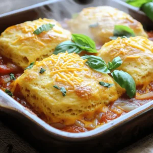- 4 cups ripe tomatoes, chopped - 1 medium onion, diced - 2 cloves garlic, minced - Fresh basil leaves for garnish - 1 teaspoon dried oregano - 1 teaspoon sugar - Salt and pepper to taste - 1 cup all-purpose flour - 1 teaspoon baking powder - ½ teaspoon baking soda - ½ teaspoon salt - 1 stick (½ cup) unsalted butter, chilled and diced - ¾ cup buttermilk - 1 cup shredded sharp cheddar cheese Tomato cobbler shines with fresh, ripe tomatoes. You want tomatoes that are juicy and sweet. Look for ones with a deep color and a slight give when you press them. The onion and garlic bring out the sweet taste of tomatoes. Fresh basil adds a burst of flavor and color. In your pantry, dried oregano adds a nice herbal note. Sugar balances the acidity of the tomatoes, creating a rich taste. All-purpose flour, baking powder, and baking soda work together to give you a fluffy topping. The butter makes it rich and flaky. Buttermilk adds moisture and tang. Finally, sharp cheddar cheese gives a bold flavor. For the full recipe, follow the steps that guide you through this delicious dish. Each ingredient plays a key role in creating a delightful experience. Start by heating a large skillet over medium heat. Add 4 cups of chopped ripe tomatoes, 1 medium diced onion, and 2 minced garlic cloves. Cook this mixture for about 10-15 minutes. Stir often until the tomatoes soften and their juices flow. This step builds a rich flavor base. Next, season the mixture. Add 1 teaspoon of dried oregano, 1 teaspoon of sugar, and salt and pepper to taste. The sugar balances the acidity of the tomatoes. Mix well and remove from heat. Set it aside while you prepare the biscuit topping. In a mixing bowl, whisk together the dry ingredients. Combine 1 cup of all-purpose flour, 1 teaspoon of baking powder, ½ teaspoon of baking soda, and ½ teaspoon of salt. Now, add ½ cup of chilled and diced unsalted butter. Use a pastry cutter or your fingers to blend until the mix looks like coarse crumbs. Then, gently stir in ¾ cup of buttermilk. This helps the biscuits rise. Finally, fold in 1 cup of shredded sharp cheddar cheese for extra flavor. Grab a greased baking dish and layer your tomato mixture evenly on the bottom. This forms a delicious base for your cobbler. Now, take spoonfuls of the biscuit batter and drop it over the tomato layer. Leave some gaps for steam to escape during baking. Preheat your oven to 350°F (175°C). Bake the cobbler for 25-30 minutes. Look for a golden brown biscuit topping. Once baked, take it out and let it cool for a few minutes. Enjoy your comforting tomato cobbler! You can find the Full Recipe for more details. To make a great tomato cobbler, start with ripe tomatoes. Look for tomatoes that feel heavy and have a deep color. They should smell sweet and earthy. The best varieties for this dish include: - Heirloom tomatoes - Roma tomatoes - Beefsteak tomatoes These kinds have the rich flavor and juicy texture that makes your cobbler shine. For fluffy biscuits, handle the dough gently. Overmixing can make them dense. Here are some tips: - Use cold butter. It helps create layers. - Mix the dry ingredients first, then add the wet. - Stir until just combined to keep the dough light. When you bake, make sure your oven is at the right temperature. This gives your biscuits a nice rise and golden color. Fresh herbs add a burst of flavor and color to your cobbler. Try these herbs: - Basil - Parsley - Chives For serving, place the cobbler in a nice dish. You can add fresh basil leaves on top for a lovely presentation. It makes the dish look even more appetizing. For the complete recipe, check out the Full Recipe. {{image_2}} You can make your tomato cobbler more filling by adding protein. Try cooked chicken or crispy bacon for a savory twist. Both options blend well with the tomatoes. If you prefer a vegetarian dish, consider adding beans or lentils. They provide good protein and texture. To enhance your dish, think about adding spices and herbs. A pinch of red pepper flakes gives heat, while fresh thyme adds earthiness. You can also explore different vegetables. Zucchini, bell peppers, or corn can add depth and flavor to your cobbler. If you're gluten-free, substitute the all-purpose flour with a gluten-free blend. Look for blends that include rice flour and tapioca starch. For dairy-free needs, use almond milk or soy milk instead of buttermilk. Nutritional yeast can replace cheese, giving a nice flavor without dairy. These options keep the dish friendly for various diets. For the full recipe, be sure to check the earlier section! To store your leftover tomato cobbler, let it cool first. Place the cobbler in an airtight container. This helps keep it fresh. Use glass or plastic containers that seal well. You can also wrap it tightly in plastic wrap. Store it in the fridge for up to four days. If you want to freeze tomato cobbler, let it cool completely. Cut it into portions for easier reheating. Wrap each piece in plastic wrap. Then, place them in a freezer bag. Squeeze out excess air to prevent freezer burn. Tomato cobbler can last in the freezer for up to three months. When you’re ready to enjoy it again, thaw it in the fridge overnight. Reheat it in the oven at 350°F (175°C) until hot. This usually takes about 20-25 minutes. Cover it with foil to avoid over-browning. In the fridge, tomato cobbler lasts about four days. If you see any mold or it smells off, throw it away. Signs it has gone bad include a watery texture or sour smell. Always trust your senses when it comes to food safety. Tomato cobbler is a warm dish that mixes cooked tomatoes with a biscuit topping. It has a rich, savory flavor. The tomatoes soften and create a juicy base. The biscuit layer adds a nice crunch. This dish feels like a hug in a bowl. You can serve it as a main meal or a side dish. Yes, you can use canned tomatoes in your cobbler. Canned tomatoes offer convenience and save time. They are also available year-round. However, fresh tomatoes bring a brighter taste. Fresh tomatoes have a unique texture. If you use canned, look for whole or diced tomatoes with no added sugar. Tomato cobbler pairs well with a green salad. A simple side of steamed veggies also works. You can add grilled chicken or fish for protein. Serve it warm, and enjoy the flavors. A drizzle of olive oil on top adds a nice touch. For a fun twist, try it with crusty bread. Yes, you can prep tomato cobbler ahead of time. Cook the tomato filling and store it in the fridge. You can also prepare the biscuit batter in advance. Just keep it covered until ready to use. Bake it just before serving for the best texture. Freshly baked cobbler tastes best. In this article, we explored making a delicious tomato cobbler. We discussed ripe ingredients and pantry staples, shared step-by-step instructions, and offered useful tips for enjoyable results. Don’t forget to consider fun variations for added protein or dietary needs. Store your leftovers properly to enjoy every bite later. Tomato cobbler is easy to prepare and perfect for sharing. Turn fresh tomatoes into a comforting dish that everyone will love. Your kitchen is now ready for some tasty fun!