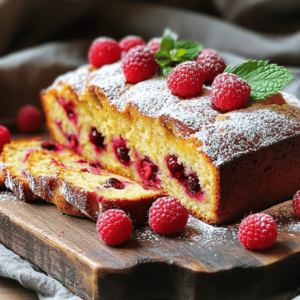 To make Decadent Banana Bread with Raspberry, gather these ingredients: - 3 ripe bananas, mashed - 1 cup fresh raspberries - 1/2 cup unsalted butter, softened - 3/4 cup brown sugar - 1/4 cup granulated sugar - 2 large eggs - 1 teaspoon vanilla extract - 1 teaspoon baking soda - 1/2 teaspoon baking powder - 1/4 teaspoon salt - 1 1/2 cups all-purpose flour - 1/2 cup chopped walnuts (optional) If you need to make swaps, here are some ideas: - Butter: Use coconut oil or applesauce for a lighter option. - Sugar: You can replace brown sugar with coconut sugar for a lower glycemic option. - Eggs: Try flax eggs (1 tablespoon ground flaxseed + 2.5 tablespoons water) per egg for vegan. - Flour: Substitute with whole wheat flour or a gluten-free blend for a different texture. For extra flavor or texture, consider these add-ins: - Chopped nuts: Walnuts or pecans add crunch. - Chocolate chips: Dark or white chocolate makes it more decadent. - Spices: A pinch of cinnamon or nutmeg can enhance the warmth. - Coconut flakes: They add a nice chewiness and tropical flair. Feel free to mix and match these ideas as you create your perfect banana bread. For the full recipe, refer to the main recipe section. First, gather all your ingredients. You need three ripe bananas, fresh raspberries, and softened butter. Measure out the brown sugar, granulated sugar, and eggs. Don’t forget the vanilla extract, baking soda, baking powder, salt, and all-purpose flour. If you want, chop walnuts for added crunch. Make sure your bananas are ripe. They should be brown and soft. This gives the bread a sweet flavor. Wash the raspberries gently to keep them whole. Now, let’s mix the batter. Start by preheating your oven to 350°F (175°C). Grease a 9x5-inch loaf pan or use parchment paper. In a large bowl, mix the softened butter, brown sugar, and granulated sugar. Beat this until it’s creamy. You can use a hand mixer or a whisk. Next, add the mashed bananas to your mix. Beat it until everything is combined well. Add the eggs one at a time, mixing after each. Pour in the vanilla extract and stir until smooth. In another bowl, whisk together the flour, baking soda, baking powder, and salt. Slowly add this dry mix to the wet ingredients. Stir gently until just combined. Be careful not to overmix. Lastly, fold in the raspberries and walnuts, if you’re using them. Pour the batter into your prepared loaf pan. Spread it evenly. Bake it in your preheated oven for 55 to 65 minutes. Check if it’s done by inserting a toothpick into the center. If it comes out clean, your bread is ready. When it’s done, take it out of the oven. Let it cool in the pan for about 10 minutes. After that, transfer it to a wire rack to cool completely. Now, you can enjoy your decadent banana bread with raspberry delight! For the complete recipe, refer to the Full Recipe section. To make your banana bread pop, add a pinch of cinnamon. The warm spice blends well with the sweet bananas. You can also mix in a splash of fresh lemon juice. This brightens the taste and adds a nice zing. If you love nuts, try using pecans instead of walnuts. Pecans give a rich, buttery flavor that pairs great with raspberries. Always use ripe bananas. The riper they are, the sweeter your bread will be. Mash them well, so there are no lumps. This helps the bananas mix in smoothly. Avoid overmixing the batter. It can make the bread tough. Mix until just combined for a soft and moist texture. Use a toothpick to check for doneness. If it comes out clean, your bread is ready. One common mistake is using cold butter. Make sure your butter is soft for easy mixing. Another issue is skipping the baking soda. This is key for the bread to rise well. Don’t forget to grease your pan or use parchment paper. This will help your bread come out easily. Lastly, don’t rush the cooling process. Let it cool in the pan before transferring it to a wire rack. This keeps it from becoming soggy. For the full recipe, check the earlier section. {{image_2}} You can mix things up with other fruits. Try using blueberries or chopped strawberries. Both fruits add a sweet touch. You can also use peaches or apples for a fun twist. The key is to keep the moisture level similar to raspberries. This helps keep your banana bread soft and tasty. If you need a gluten-free version, switch the flour. Use a gluten-free all-purpose blend instead. Make sure it contains a binding agent like xanthan gum. This will help the bread hold together. You may also want to check your baking powder. Some brands contain gluten. You can make this recipe vegan easily. Replace the eggs with flax eggs. Mix one tablespoon of ground flaxseed with three tablespoons of water. Let it sit for five minutes to thicken. For butter, use coconut oil or a vegan butter substitute. Both options will give your bread a rich flavor. For the full recipe, check out the instructions above. Enjoy your baking! To store leftover banana bread, wrap it tightly in plastic wrap. You can also use an airtight container. This helps keep the bread moist and fresh. Store it at room temperature for up to three days. If you want to keep it longer, consider freezing it. Freezing banana bread is easy. First, let the bread cool completely. Then, slice it into pieces. Wrap each slice in plastic wrap. Place the wrapped slices in a freezer bag. Be sure to remove as much air as possible. This can keep your banana bread fresh for about three months. Reheating banana bread brings back its warmth and flavor. You can use an oven or microwave. For the oven, preheat it to 350°F (175°C). Place the slice on a baking sheet and heat for about 10 minutes. If using a microwave, heat a slice for about 15-20 seconds. Enjoy it warm for a delicious treat! You can check if the banana bread is done by inserting a toothpick into the center. If it comes out clean, the bread is ready. It should also look golden brown on top. The edges may pull away slightly from the pan. Yes, you can use frozen raspberries. They add a nice tartness. Just make sure to fold them in gently. This helps prevent them from breaking apart too much. You might need to bake a bit longer, so check for doneness. To ripen bananas quickly, place them in a paper bag. Add an apple or tomato to speed up the process. The ethylene gas from these fruits helps bananas ripen faster. You can also place them in a warm spot in your kitchen. Yes, you can make mini loaves! Just divide the batter into smaller pans. Bake them for about 25 to 30 minutes. Keep an eye on them for doneness. Use the toothpick test to ensure they are cooked through. For the full recipe, check out the Decadent Banana Bread with Raspberry Delight Recipe. You learned the key ingredients and how to mix them for banana bread. We covered substitutes, add-ins, and baking steps. I shared useful tips to avoid common mistakes. You also discovered variations, storage tips, and answers to common questions. Now, you can make delicious banana bread that suits your taste. Enjoy baking and sharing this tasty treat!
