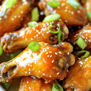 - 2 pounds chicken wings - 1 tablespoon baking powder - Spice mix: - 1 teaspoon salt - 1 teaspoon black pepper - 1 teaspoon garlic powder - 1 teaspoon onion powder - 1 teaspoon smoked paprika - Optional ingredients: - 1 teaspoon cayenne pepper for heat - 1 cup honey - 1/4 cup soy sauce - 2 tablespoons apple cider vinegar - 1 tablespoon fresh ginger, grated - 1 tablespoon sesame oil - Garnishes: - 1 green onion, sliced - Sesame seeds The key to great chicken wings is in the ingredients. First, you need fresh chicken wings. I love using two pounds for a good batch that serves 4 to 6 people. The baking powder helps make the skin crispy. For the spice mix, I use salt, black pepper, garlic powder, onion powder, and smoked paprika. Each spice adds a layer of flavor. If you want a kick, add cayenne pepper. Now, let’s talk about the glaze. This glaze makes the wings sticky and sweet. Start with one cup of honey. The soy sauce adds saltiness. Apple cider vinegar gives it a nice tang. Grated ginger and sesame oil round out the flavor. Don’t forget garnishes! Sliced green onion and sesame seeds add a nice touch. These simple ingredients make your wings shine. For the full recipe, check out the details above. - Preheat your oven to 400°F (200°C). - Line a baking sheet with aluminum foil. - Place a wire rack on top of the baking sheet. - In a large bowl, mix together: - 1 tablespoon baking powder - 1 teaspoon salt - 1 teaspoon black pepper - 1 teaspoon garlic powder - 1 teaspoon onion powder - 1 teaspoon smoked paprika - 1 teaspoon cayenne pepper (optional) - Pat the chicken wings dry with paper towels. This helps them get crispy. - Toss the chicken wings in the spice mixture. Make sure they are well coated. - Arrange the wings in a single layer on the wire rack. - Bake the wings in the oven for 40-45 minutes. Flip them halfway through cooking for even crispiness. - While the wings cook, prepare the glaze. In a small saucepan, combine: - 1 cup honey - 1/4 cup soy sauce - 2 tablespoons apple cider vinegar - 1 tablespoon fresh ginger, grated - 1 tablespoon sesame oil - Heat the glaze over medium heat. Bring it to a gentle simmer and cook for about 5-7 minutes until it thickens. - Once the wings are golden brown, remove them from the oven. - Toss the baked wings in the honey glaze until they are well-coated. - Return them to the oven and bake for an additional 5-7 minutes. This sets the glaze and caramelizes it. - Finally, remove from the oven and garnish with sliced green onion and sesame seeds. Serve and enjoy! This recipe is the key to making the best chicken wings ever. You can find the full recipe above for more details. To get crispy chicken wings, start by drying them well. Patting them dry removes moisture. This step helps the skin crisp up nicely. Next, set your oven to 400°F (200°C). This heat is key for crispiness. Bake the wings for 40-45 minutes. Flip them halfway to ensure they cook evenly. You can add a twist to your wings by trying new spice mixes. A blend of paprika, garlic, and onion powder works well. You might also try adding herbs like thyme or oregano for something fresh. For the glaze, you can mix honey with different sauces. Try adding sriracha for heat or mustard for tang. This gives your wings a new taste each time. Baking is often better than frying for chicken wings. Baking reduces fat and makes cleanup easy. Frying can give a different crisp but adds oil. If you do fry, keep the oil hot for the best results. Use a meat thermometer to check for doneness. Wings should reach an internal temperature of 165°F (75°C). This ensures they are safe to eat. {{image_2}} You can cook chicken wings in many ways. Each method gives a unique taste. - Air fryer method for chicken wings: This method makes wings crispy with less oil. Preheat the air fryer to 400°F (200°C). Place the seasoned wings in the basket in a single layer. Cook for 25-30 minutes, flipping halfway for even cooking. This method is quick and easy. - Grilling chicken wings for smoky flavor: Grilling adds a nice smoky taste. Heat your grill to medium-high. Place the wings on the grill, turning them often for about 20-25 minutes. Use a meat thermometer to check for doneness. The wings should reach 165°F (74°C). There are many ways to spice up your wings. Try these fun flavor ideas. - Spicy buffalo-style chicken wings: For a classic taste, toss the baked wings in a mix of hot sauce and melted butter. Adjust the spice level to your liking. - Asian-inspired soy and ginger wings: Mix soy sauce, honey, and grated ginger for a sweet and savory glaze. Toss the cooked wings in this mix for an exciting twist. The right sauce or dip can elevate your wings. Here are some great options. - Best sauces to pair with chicken wings: Classic choices include buffalo sauce, barbecue sauce, and garlic parmesan sauce. Each adds a unique kick to your wings. - Recommended dips for chicken wings: Ranch dressing and blue cheese dip are popular. They cool down spicy wings nicely. You can also try a sweet chili sauce for a different flavor. Feel free to explore these variations to find your perfect wing experience! For a detailed recipe, check out the Full Recipe. To keep your chicken wings fresh, store them in the fridge. Place them in an airtight container right after they cool. This helps prevent moisture loss and keeps them tasty for later. You can enjoy leftover wings within three days. If you want to heat them again, do it in the oven or air fryer. This keeps them crispy. If you want to save wings for a longer time, freezing is a great option. First, let the wings cool completely. Then, place them in a single layer on a baking sheet. Freeze them for about two hours until they are solid. Once frozen, transfer the wings to a freezer-safe bag. Be sure to press out all the air. They will stay good for up to three months. When you are ready to eat, take them out and reheat. For the best results, bake them at 400°F (200°C) for 20-25 minutes. This will ensure they are hot and crispy again. Enjoy your Best Chicken Wings Ever! For the full recipe, check out the main article. Bake the chicken wings for 40 to 45 minutes at 400°F (200°C). This gives them a nice golden color and crispy texture. Flip them halfway for even cooking. Use a wire rack to let air circulate around the wings. This helps them crisp up nicely. Yes, you can prep chicken wings ahead of time. Season them and store them in the fridge for up to a day. This allows flavors to soak in. When you're ready, bake them as directed. You can also cook them fully, then reheat later. Just add a few extra minutes in the oven. Popular dipping sauces include ranch, blue cheese, and BBQ sauce. You can also try buffalo sauce for extra spice. Honey mustard is a sweet option. Each sauce brings a new taste. Feel free to mix and match for fun flavor combos. To ensure wings are crispy, dry them well before seasoning. Moisture leads to soggy wings. Use baking powder in your spice mix. It helps them get that perfect crunch. Bake at a high temperature and use a wire rack. This keeps the wings elevated, allowing heat to circulate. To add heat, use cayenne pepper in your spice mix. You can also toss the wings in a spicy sauce after baking. If you like it really hot, add more cayenne or hot sauce to the glaze. Adjust to your taste for the perfect kick. For the full recipe, check out Best Chicken Wings Ever. To make great chicken wings, you need quality ingredients and smart cooking. We covered essential spices, a tasty glaze, and methods for cooking. Follow the steps for crispy, flavorful wings every time. Remember to experiment with flavors and enjoy different cooking methods. Store your leftovers properly to keep them fresh. With these tips, you'll impress your friends and family. Enjoy making these wings and share your new skills!