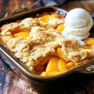 You need 4 cups of fresh peaches. To select ripe peaches, look for these signs: - They should feel soft but not mushy. - The skin should have a nice golden hue. - Smell near the stem; ripe peaches have a sweet scent. If you can find local peaches, they taste best. The flavor of fresh peaches makes this cobbler shine. You can use granulated sugar or brown sugar in this recipe. Granulated sugar gives a clean sweetness. Brown sugar adds a hint of caramel flavor. You might want to use less sugar if you like it less sweet. Start with 1 cup and adjust based on your taste. The Bisquick mix is key to making this cobbler easy. It creates a fluffy crust without extra fuss. Lemon juice adds brightness to the peaches. It helps balance the sweetness. Cinnamon brings warmth and depth to the dish. Just 1/2 teaspoon is enough to lift the flavors. For the full recipe, check the link above. To start, wash the peaches under cool water. Now, let's peel them. A sharp knife works best for this. Cut a small slit at the top of each peach. Then, use your fingers to peel the skin away. If you find it hard, you can blanch them in hot water for a minute. This makes peeling easier. Next, slice the peaches into thin pieces. Aim for slices about a half-inch thick. Once sliced, put them in a bowl. Add half a cup of sugar and lemon juice. Stir gently to coat the peaches. Let them sit for about ten minutes. This allows the peaches to release their sweet juices, which makes the cobbler even better. Grab another bowl for the batter. Add the Bisquick mix and the rest of the sugar. Whisk these together well. Then, pour in the milk and melted butter. Don't forget the vanilla extract and a pinch of salt. Mix until it is smooth. The batter should be thick but pourable. If it feels too thick, add a splash more milk. Now, it’s time to bake! Preheat your oven to 350°F (175°C). Pour the peach mixture into a greased 9x13-inch baking dish. Spread it evenly. Then, pour the batter over the peaches. Do not stir it together. The batter will rise as it bakes. Bake the cobbler for 40 to 45 minutes. Keep an eye on it. The top should turn golden brown. You can check by inserting a toothpick in the center. If it comes out clean, your cobbler is ready. Let it cool for a few minutes before serving. Enjoy your Bisquick peach cobbler, warm and delicious from the oven! For the complete recipe, check out the Full Recipe. To get a great crust, start with the right pan. Use a 9x13-inch baking dish. This size helps the cobbler cook evenly. To avoid a soggy bottom, let the peaches sit with sugar. This step draws out moisture. When you mix the batter, do not overdo it. Just blend until smooth. Butter is key for richness. Use unsalted butter for better control of salt. Melt it before mixing to help it blend in. This adds flavor and keeps the crust flaky. This peach cobbler shines best when served warm. A scoop of vanilla ice cream on top makes it a treat. Whipped cream is also a good choice. It adds a light and fluffy touch. For a nice look, sprinkle a bit of cinnamon or nutmeg on top. Arrange the cobbler on a colorful plate. This adds to the appeal. Serve it right out of the oven for the best taste. One common mistake is not measuring ingredients. Follow the ratios in the Full Recipe closely. Too much or too little can change the texture. Another mistake is over-mixing the batter. Stir just enough to combine. Over-mixing can make the crust tough. Keep it light and simple for a perfect cobbler. {{image_2}} You can switch up the fruit in your cobbler. Berries like blueberries, raspberries, or blackberries work great. Apples also add a nice crunch. Mix different fruits for a fun twist. For example, peaches with blueberries create a tasty blend. Experimenting with fruits can lead to new favorite flavors. Adding spices can elevate your cobbler's taste. A dash of nutmeg brings warmth, while ginger adds a zing. You can also swap vanilla extract for other flavored extracts. Almond or coconut extract can give your cobbler a unique flair. These simple changes make a big difference in flavor. If you need a gluten-free option, use gluten-free Bisquick. This swap allows everyone to enjoy your cobbler. Just keep an eye on the cooking time. Gluten-free mixes can bake a bit faster. Test for doneness by inserting a toothpick. It should come out clean when your cobbler is ready. For more specific instructions, check the Full Recipe. After you enjoy your Bisquick peach cobbler, store the leftovers in the fridge. Place them in an airtight container to keep them fresh. It should stay good for up to three days. If it starts to smell or looks off, toss it out. To enjoy your cobbler again, reheat it in the oven. Preheat the oven to 350°F (175°C). Place the cobbler in an oven-safe dish. Heat for about 15 to 20 minutes until warm. You can also microwave it for a quick option. Just heat for 30 seconds at a time. If you want to freeze it, slice the cobbler and wrap each piece in plastic wrap. Store in a freezer bag. It lasts for up to three months. For easy serving later, freeze individual portions. Use small containers or freezer bags. Make sure to label them with the date. You can also prep the cobbler ahead of time. Just follow the full recipe, but do not bake it. Cover tightly and store in the fridge for one day. This way, you can bake it fresh when you want it. Yes, you can use canned peaches. They are easy and save time. However, fresh peaches have better taste and texture. Canned peaches can be too soft and may add extra juice. If using canned, drain them well to avoid a soggy cobbler. You may need to adjust the sugar too, as canned peaches are often sweetened. Look for a golden brown top. The batter should be firm and not jiggly. A toothpick inserted into the center should come out clean. If the top is brown but the center is wet, bake it a bit longer. Trust your eyes and nose; it should smell sweet and inviting! Yes, you can! You can mix flour, baking powder, and salt to make your own blend. You can also try cake mix as a quick substitute. If you prefer a more complex flavor, consider using oat flour or almond flour. Just adjust the milk to get the right batter consistency. Not all Bisquick is gluten-free. Look for specific gluten-free Bisquick brands. They work well, but the texture may differ a bit. Your cobbler might be a bit denser but still delicious. Always check labels for other gluten sources in your ingredients. This blog post covered a tasty peach cobbler recipe from start to finish. You learned about selecting ripe peaches, using different sugars, and the role of key ingredients like Bisquick, lemon juice, and cinnamon. The step-by-step instructions guide you through preparing and baking the cobbler perfectly while avoiding common mistakes. We shared tips for the ideal crust and serving suggestions that make the dish shine. Finally, you discovered variations, storage options, and answers to common questions. Now, grab your peaches and enjoy making this delicious treat!