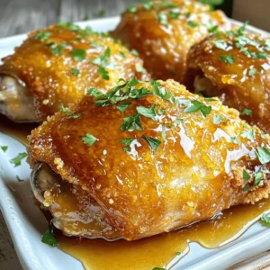 To make this dish, you will need a few key items. Here’s the list: - 4 boneless, skinless chicken thighs - 1 cup buttermilk - 1 cup all-purpose flour - 1/2 cup cornmeal - 1 teaspoon smoked paprika - 1 teaspoon garlic powder - 1 teaspoon onion powder - 1/2 teaspoon cayenne pepper (adjust for spice level) - 1/2 teaspoon salt - 1/2 teaspoon black pepper - 1/4 cup hot honey (store-bought or homemade) - Fresh parsley, chopped (for garnish) These ingredients work together to create a great flavor and texture for the chicken. The buttermilk helps make the chicken moist and tender. The flour and cornmeal create a crunchy texture when baked. The spices add warmth and depth to each bite. You might want to add some extra ingredients to boost the taste. Here are some ideas: - A splash of hot sauce for more heat - Lemon zest for a fresh twist - Fresh herbs like thyme or rosemary - A sprinkle of cheese for richness Adding these ingredients can help you personalize the dish to your taste. Feel free to experiment with flavors that you love! When picking chicken thighs, look for meat that is plump and pink. Avoid any with gray spots or a bad smell. Here are a few tips: - Choose thighs with skin on for extra flavor. - Look for organic or free-range chicken for better taste and quality. - If possible, buy from a local butcher or farmer. Selecting good chicken will make a big difference in your dish. Fresh chicken leads to a more flavorful and satisfying meal. Start by marinating the chicken thighs. In a large bowl, mix the chicken with buttermilk. This step helps the chicken stay tender and juicy. Cover the bowl and refrigerate it for at least one hour. If you have more time, let it sit overnight. The longer it marinates, the better the flavor. Next, it's time to prepare the crunchy coating. In a separate bowl, combine flour, cornmeal, and spices. Add smoked paprika, garlic powder, onion powder, cayenne pepper, salt, and black pepper. Stir the mixture well to ensure it’s evenly mixed. This blend gives the chicken a tasty and crunchy crust. Before baking, preheat your oven to 425°F (220°C). Line a baking sheet with parchment paper for easy cleanup. Remove the marinated chicken from the buttermilk and let the excess drip off. Dredge each piece in the flour mixture. Press down to ensure a thick, even coating. Place the chicken on the baking sheet. Lightly spray the chicken with cooking spray or drizzle it with olive oil. This adds extra crunch. Bake for 25-30 minutes. Look for a golden brown color and an internal temperature of 165°F (75°C). Once done, drizzle hot honey over the chicken right away. The heat from the chicken will make the honey caramelize, adding a sweet and spicy kick. Garnish with fresh parsley for a pop of color and enjoy! To get your chicken super crunchy, start with the right coating. Mix flour and cornmeal for a great texture. The cornmeal adds a nice crunch. Press the coating onto the chicken firmly. This helps it stick better during baking. A light spray of cooking oil on top also aids in crispiness. Bake at 425°F to ensure it gets golden brown. Adjusting the spice level is easy. If you like it spicy, add more cayenne pepper to the coating. You can also choose a hotter hot honey. For a milder flavor, reduce the cayenne or use regular honey. Taste as you go to find what you like best. Remember, the honey adds sweetness, balancing the heat. Many people skip marinating the chicken. This step is key for flavor and tenderness. Always let the chicken sit in buttermilk for at least an hour. Another mistake is not pressing the coating on enough. This can lead to a soggy crust. Lastly, avoid overcooking. Use a meat thermometer to check for 165°F. This ensures juicy chicken without dryness. For the complete recipe, check out the Full Recipe section. {{image_2}} If you need a gluten-free version, swap the all-purpose flour with a gluten-free blend. You can also replace the cornmeal with ground oats. This way, you still get that great crunch without gluten. Always check labels to ensure all ingredients are gluten-free. While chicken thighs are juicy, you can use chicken breasts or drumsticks. Breasts cook faster and have less fat. Drumsticks add more flavor and moisture. Just adjust the cooking time if you switch cuts. Remember, the chicken should reach 165°F (75°C) to be safe. Want to add a twist? Try adding fresh herbs like thyme or rosemary to the coating. You can also mix in spices like paprika or cumin for extra depth. A splash of lemon juice or zest can brighten up the dish too. Get creative and make it your own! For the full recipe, check the earlier section. Store any leftover Baked Crunchy Hot Honey Chicken in an airtight container. Keep it in the fridge for up to four days. Make sure the chicken is cool before sealing it. This keeps it fresh and safe to eat later. To reheat the chicken, use an oven for the best taste. Preheat your oven to 350°F (175°C). Place the chicken on a baking sheet. Heat for about 15-20 minutes until it’s warmed through. This helps keep the chicken crunchy and moist. You can cover it with foil to prevent drying out. If you want to freeze this dish, wrap the chicken tightly in plastic wrap. Then, place it in a freezer bag. It will stay good for up to three months. When you’re ready to eat, thaw it overnight in the fridge. Reheat as suggested above for great taste. Enjoy your meal later with the same crunch! Yes, you can use chicken breasts. They will cook faster than thighs. Thighs add more flavor and moisture, making them ideal for this dish. If you choose breasts, watch the cooking time closely. Aim for an internal temperature of 165°F. Hot honey is honey mixed with chili peppers or hot sauce. It adds a sweet and spicy kick. To make it at home, mix 1 cup of honey with 1-2 tablespoons of your favorite hot sauce. Heat it gently and let it sit for an hour. This allows the flavors to blend well. You can adjust the spice level based on your taste. To check if chicken is fully cooked, use a meat thermometer. Insert it into the thickest part of the thigh or breast. The temperature should read 165°F. If you don't have a thermometer, cut into the chicken. The juices should run clear, not pink. This ensures your chicken is safe to eat. For the full recipe, check the instructions above. In this blog post, we covered the essential ingredients for baked crunchy hot honey chicken, including options to enhance flavor and tips for choosing the best chicken thighs. You learned the step-by-step instructions on marinating, coating, and baking, along with tips for maximum crunch and spice adjustments. We discussed delicious variations and how to store and reheat leftovers. Baking this dish is fun and satisfying. With a few tweaks, you'll find your perfect crunch and flavor. Enjoy your cooking adventure!