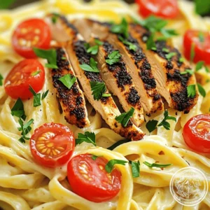 For a delicious Blackened Cajun Chicken Alfredo, you’ll need simple yet flavorful ingredients. Here’s what you will gather: - 2 boneless, skinless chicken breasts - 2 tablespoons Cajun seasoning - 2 tablespoons olive oil - Salt and pepper to taste - 8 oz fettuccine pasta - 1 cup heavy cream - ½ cup grated Parmesan cheese - 2 tablespoons unsalted butter - 3 cloves garlic, minced - 1 cup cherry tomatoes, halved - Fresh parsley, chopped for garnish Each ingredient plays a key role in bringing the dish to life. The chicken serves as the star, while the Cajun seasoning adds a bold kick. Olive oil helps achieve that perfect sear on the chicken. Fettuccine pasta gives a nice bite, and heavy cream makes the sauce rich and creamy. Adding garlic and cherry tomatoes brightens the dish. Finally, fresh parsley gives a lovely touch of color and freshness. For the full recipe, follow the steps in detail to create this amazing dish. To start, dry the chicken breasts with a paper towel. This step helps the seasoning stick better. Next, season both sides with salt, pepper, and Cajun seasoning. Press the spices into the meat for full flavor coverage. For cooking, heat olive oil in a skillet over medium-high heat. Add the seasoned chicken breasts once the oil is hot. Cook for about 6-7 minutes on each side. The chicken should be cooked through and have a nice blackened crust. Once done, remove the chicken from the skillet and let it rest. While the chicken rests, bring a large pot of salted water to a boil. Add the fettuccine pasta and cook it according to the package instructions until it is al dente. This usually takes around 8-10 minutes. Before draining, reserve about ½ cup of the pasta water. This water will help adjust the sauce later. Once done, drain the pasta and set it aside. In the same skillet where you cooked the chicken, melt unsalted butter over medium heat. Add minced garlic and sauté it for about 1 minute. You want the garlic to become fragrant but not brown. Next, pour in the heavy cream. Let it simmer for 2-3 minutes, stirring occasionally. This step helps thicken the sauce. Stir in grated Parmesan cheese and mix until it melts and becomes smooth. If the sauce is too thick, add the reserved pasta water a little at a time until you reach your desired consistency. Now, add the cooked fettuccine to the Alfredo sauce. Toss the pasta well to coat it evenly with the creamy sauce. Fold in the halved cherry tomatoes for a fresh burst of flavor. The tomatoes add color and a slight sweetness. Slice the blackened chicken breasts into strips. Place them on top of the creamy pasta. For a pop of color and freshness, sprinkle freshly chopped parsley over the dish. Serve it immediately and enjoy this flavor-packed meal! For the full recipe, check the guide above. To make great Cajun seasoning, you can buy it pre-made or make it at home. Some good brands include McCormick and Tony Chachere’s. If you want to make your own, mix paprika, cayenne, garlic powder, onion powder, and oregano. Adjust the heat by adding more or less cayenne. If you like it mild, start with just a pinch. You can always add more later! You can add veggies for extra flavor and color. Spinach, bell peppers, or mushrooms work well. If you want a different cheese, try adding Gouda or mozzarella. They melt nicely and add a creamy texture. Mixing cheeses can make the dish even more exciting. For sides, garlic bread and a simple salad pair well. They balance the creamy pasta. If you enjoy wine, consider a crisp white. A Sauvignon Blanc or Pinot Grigio can enhance the flavors. These drinks will make your meal feel extra special. Serve your Blackened Cajun Chicken Alfredo with these tips for a perfect dinner. For the full recipe, check out the details above! {{image_2}} You can switch up the protein in this dish. Shrimp makes a great option. Just sauté shrimp until pink and toss them in. If you want to add sausage, use andouille for a spicy kick. For vegetarians, try using mushrooms or tofu. Both add texture and flavor without meat. Not a fan of traditional pasta? No problem! You can use gluten-free pasta for a lighter option. Whole wheat pasta is also a good choice for extra fiber. Other noodles like zoodles (zucchini noodles) or rice noodles work well too. They change the dish's texture and taste. Want to mix up the sauce? Adding sun-dried tomatoes can bring a sweet and tangy flavor. Spinach is a great green addition, too. For a lighter sauce, try using low-fat milk instead of cream. You can also use broth to keep the sauce rich but lighter. These variations keep your Blackened Cajun Chicken Alfredo fresh and exciting. For the full recipe, check out the detailed steps to get you started! To keep your Blackened Cajun Chicken Alfredo fresh, use these methods: - Refrigerating: Place leftovers in an airtight container. This keeps moisture in and prevents smells from other foods. It stays good for about 3-4 days in the fridge. - Freezing: If you want to save it longer, freeze it. Use a freezer-safe container or freezer bags. Be sure to remove as much air as possible. It can last 2-3 months in the freezer. When you're ready to enjoy your leftovers, follow these tips: - Methods: Use the stovetop or microwave. For the stovetop, heat a pan over low heat. Add a splash of cream or reserved pasta water to keep it creamy. Stir often. For the microwave, cover the bowl loosely with a lid. Heat in short bursts, stirring in between. - Common Mistakes: Avoid reheating on high heat. This can dry out the dish and ruin the creamy sauce. Always add a little liquid to keep it moist. To season chicken for this dish, I use Cajun seasoning. This blend adds a lot of flavor. You can make your own mix or buy it. Make sure to generously coat both sides of the chicken. Press the seasoning into the meat. This step helps the flavor stick well during cooking. A sprinkle of salt and pepper boosts the taste too. Yes, you can use different pasta types. While fettuccine is great, try penne or linguine. These shapes hold the sauce just as well. If you like a twist, use whole wheat or gluten-free pasta. The cooking time may differ, so check the package. Each pasta type will give a unique taste and texture. To add heat, use more Cajun seasoning. You can also mix in red pepper flakes. Another choice is to add diced jalapeños. For a smoky kick, try smoked paprika. Adjust the spices to fit your taste. Just remember, a little goes a long way! Yes, this recipe is great for meal prep! Cook the chicken and pasta in advance. Store them in separate containers. This way, they keep their textures and flavors. When you're ready to eat, heat the chicken and sauce. Combine everything, and you have a quick meal. You can enjoy it all week long! For the full recipe, check down below. In this blog post, we explored making Blackened Cajun Chicken Alfredo. We covered key ingredients, cooking steps, and helpful tips for perfecting the dish. Remember to adjust the spice level to your taste and feel free to try different proteins or pasta types. This meal is not just satisfying; it’s versatile for any occasion. Enjoying this creamy dish with fresh veggies or a glass of wine can elevate your dining experience. Now, gather your ingredients and start cooking!