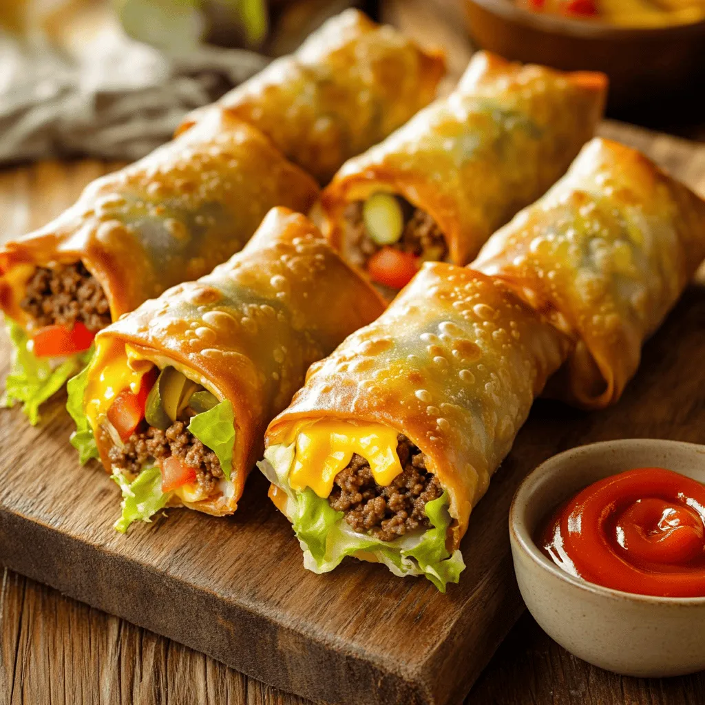 Cheeseburger Egg Rolls Irresistible Crunchy Delight