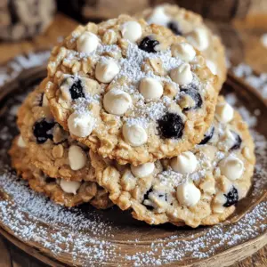 - 1 cup rolled oats - 1 cup all-purpose flour - 1/2 teaspoon baking soda - 1/2 teaspoon baking powder - 1/4 teaspoon salt - 1/2 cup unsalted butter, softened - 1/2 cup brown sugar, packed - 1/4 cup granulated sugar - 1 large egg - 1 teaspoon vanilla extract - 1 cup white chocolate chips - 1 cup fresh blueberries The main ingredients for these cookies create a lovely blend of flavors. Rolled oats add a hearty texture, while white chocolate chips bring sweetness. Fresh blueberries burst with flavor and moisture. Butter and sugars make the dough rich and soft. - Freeze-dried blueberries - Nuts or seeds for added texture You can swap fresh blueberries for freeze-dried ones for a chewy bite. Adding nuts or seeds gives a nice crunch that pairs well with the soft cookies. - Mixing bowls - Baking sheet - Parchment paper - Mixer Having the right tools makes baking easier. Use mixing bowls for combining ingredients and a baking sheet for even baking. Parchment paper prevents sticking, making cleanup simple. A mixer helps you cream the butter and sugars quickly. Check out the Full Recipe for more details on making these delightful cookies! 1. Preheat your oven to 350°F (175°C). 2. Line a baking sheet with parchment paper. This keeps cookies from sticking. 3. In a medium bowl, combine the rolled oats, flour, baking soda, baking powder, and salt. Mix well and set aside. 1. In a large bowl, cream the softened butter, brown sugar, and granulated sugar. Beat until light and fluffy, about 3-4 minutes. 2. Add the egg and vanilla extract. Mix until fully combined. 1. Gradually add the dry ingredients to the wet mixture. Mix just until combined. 2. Gently fold in the white chocolate chips and blueberries. Make sure they spread evenly in the dough. 3. Using a tablespoon, drop rounded balls of dough onto the prepared baking sheet. Space them about 2 inches apart. 4. Bake for 10-12 minutes. Look for golden edges and a set center. 5. Remove from the oven. Let the cookies cool on the baking sheet for 5 minutes. Then, transfer them to a wire rack to cool completely. For the full recipe, check the details above. Enjoy your baking! To get the best cookies, watch the baking time closely. Every oven is different. I suggest starting with 10 minutes. The cookies should be golden on the edges, but soft in the middle. If you want a chewier texture, try freeze-dried blueberries instead of fresh ones. They will give a fun crunch and a different taste. Add a dash of cinnamon to boost the flavor. It pairs well with blueberries. You can also enjoy these cookies with a glass of milk or a hot cup of tea. The warm drinks balance the sweetness and enhance the taste. For a lovely display, place the cookies on a fancy plate. A light sprinkle of powdered sugar gives a snowy look. You can also serve them with yogurt for dipping. Store your cookies in an airtight container to keep them fresh, and display them on a nice table for guests. {{image_2}} You can swap out all-purpose flour for gluten-free flour. Look for a blend that works well in cookies. This keeps the texture nice and chewy. For butter, you can use coconut oil or vegan butter. Both options keep the cookies rich and tasty without dairy. Add nuts like walnuts or pecans for a nice crunch. Dried fruits, such as cranberries or raisins, can add flavor too. If you want to play with chocolate, try dark or milk chocolate chips. Each choice brings out a new taste in these cookies. For vegan cookies, use flaxseed instead of an egg. Mix 1 tablespoon of flaxseed with 2.5 tablespoons of water and let it sit. This will help bind the dough. You can also find low-sugar options using sugar substitutes like stevia or erythritol. These keep the sweetness without the extra sugar. Check the full recipe for more details on how to make these tasty treats. To keep your white chocolate blueberry oatmeal cookies fresh, store them in an airtight container. This helps keep moisture out and maintains their soft texture. Cookies stored this way last about one week at room temperature. For longer freshness, place them in the fridge, where they can last for up to two weeks. Freezing cookies is a great way to save some for later. To freeze them, let the cookies cool completely. Then, place them in a single layer on a baking sheet and freeze until solid. Once frozen, transfer them to a zip-top bag. They can stay in the freezer for up to three months. When you want to enjoy them, let the cookies thaw in the fridge overnight for the best results. To reheat your cookies, use your oven. Preheat it to 350°F (175°C). Place the cookies on a baking sheet and heat for about 5 minutes. This method helps restore their fresh-baked texture and flavor. You can also use a microwave. Just heat them for 10-15 seconds. Enjoy the warm, melty chocolate! You can tell cookies are done by looking at their color. The edges should be golden brown, while the center remains soft. This means they are set but not overbaked. After you take them out, let them cool for a few minutes on the baking sheet. This cooling time helps them firm up, making them easier to move. If you skip this step, they may break apart. Yes, you can use frozen blueberries. Just be aware that they may add extra moisture. To fix this, you can slightly reduce the amount of butter in the dough. Frozen blueberries might also make the cookies a little softer. If you want a firmer texture, try using fresh blueberries when possible. If you want to swap white chocolate chips, you have options. You can use semi-sweet or dark chocolate chips instead. These will change the cookie's flavor, making it richer and less sweet. For a fun twist, try adding peanut butter chips or butterscotch chips. Each choice gives a unique taste to the cookies. For the full recipe, check out the detailed steps. These cookies are a delight, made with key ingredients like oats and blueberries. You learned how to prepare, mix, and bake them step-by-step. We also covered tips to make them perfect, and variations to meet different diets. Storing and freezing cookies keeps them fresh and tasty. Enjoy trying these recipes. You now have the skills to bake cookies that impress everyone! Happy baking!