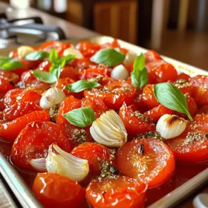 For this roasted tomato sauce, I use three pounds of ripe tomatoes. You can choose Roma or vine-ripened tomatoes. Ripe tomatoes are key to a rich flavor. They add sweetness and depth to your sauce. Look for tomatoes that feel heavy and firm. A few blemishes are fine, but avoid any that are mushy. In addition to tomatoes, you need a few other ingredients: - 1 medium onion, quartered - 4 cloves garlic, unpeeled - 2 tablespoons olive oil - Salt and pepper to taste The onion adds sweetness as it roasts. Garlic gives a warm, rich flavor. The olive oil helps everything caramelize nicely. Adjust salt and pepper based on your taste. Herbs and spices make your sauce sing. I use: - 1 teaspoon dried oregano - 1 teaspoon dried basil - ½ teaspoon red pepper flakes (optional) Dried oregano and basil complement the tomatoes well. If you like a kick, add red pepper flakes. Fresh basil leaves can be used for garnish later. These herbs brighten the sauce and enhance its aroma. For the full recipe, check the section above. Start by preheating your oven to 400°F (200°C). This heat will help caramelize the tomatoes. Next, take 3 pounds of ripe tomatoes and cut them in half. You can use Roma or vine-ripened tomatoes for the best flavor. Now, quarter 1 medium onion and leave 4 cloves of garlic unpeeled. Spread the halved tomatoes cut-side up on a large baking sheet. Scatter the onions and garlic among the tomatoes. Drizzle 2 tablespoons of olive oil over the veggies. Then sprinkle with 1 teaspoon each of dried oregano and dried basil. If you like a bit of heat, add ½ teaspoon of red pepper flakes. Season with salt and pepper to your taste. Now it’s time to roast! Place the baking sheet in the oven and roast for about 30 to 35 minutes. Keep an eye on them until the tomatoes get caramelized and slightly charred. This roasting step brings out the natural sweetness in the tomatoes. Once done, carefully remove the baking sheet from the oven. Let the mixture cool for a few minutes. After cooling, squeeze the softened garlic cloves out of their skins. Discard the skins. Next, transfer the roasted tomatoes, onion, and garlic into a blender or food processor. Blend until smooth. If you want a chunkier sauce, pulse a few times to reach your desired texture. Pour the sauce into a saucepan. Simmer over low heat for about 10 minutes. This step helps the flavors meld together beautifully. Now your roasted tomato sauce is ready! You can serve it hot, or let it cool and store it in an airtight container in the fridge for up to a week. Enjoy the rich and flavorful experience of this homemade sauce. For the full recipe, check out the earlier section! Roasting tomatoes brings out their natural sweetness. Use ripe tomatoes for the best flavor. I like to use Roma or vine-ripened tomatoes. Cut them in half and place them cut-side up on a baking sheet. Make sure to give them space. Overcrowding leads to steaming instead of roasting. Roast them at 400°F for 30-35 minutes. Look for caramelization and slight charring. This step is key for a rich taste. To make your sauce pop, add layers of flavor. Start with a quartered onion and unpeeled garlic cloves. They roast well and add depth. Use olive oil to keep everything moist and tasty. Dried herbs like oregano and basil add aroma. If you like heat, add red pepper flakes. Taste the sauce before blending. Adjust salt and pepper to fit your palate. Remember, you can always add more, but you can't take it out. This roasted tomato sauce goes well with many dishes. Serve it over pasta for a classic meal. You can also use it as a base for pizza or a dip for bread. Garnish with fresh basil leaves for a burst of color and flavor. A drizzle of extra olive oil adds richness. You can even blend in some cream for a creamy twist. Explore these ideas to make your meal special. For the full recipe, check the details above. {{image_2}} Want some heat? You can spice things up easily. Add red pepper flakes or diced fresh chili peppers. Use one teaspoon for a mild kick. For more heat, add more! This sauce pairs well with pasta or as a dip. You can also mix in some crushed red pepper just before blending for a fresh flavor. For a rich, smooth sauce, add cream or a non-dairy substitute. After blending, stir in half a cup of heavy cream. This gives it a nice texture and flavor. You can also use sour cream or Greek yogurt for tanginess. This creamy sauce is perfect for pasta dishes or as a pizza base. Herbs can change the taste of your sauce. Fresh herbs add brightness. Try using fresh basil, thyme, or parsley. You can mix and match herbs based on what you like. If you prefer a bolder flavor, add rosemary or sage. Adding herbs during blending brings out their full taste. This way, your sauce stays fresh and vibrant. For the full recipe, check out Roasted Tomato Sauce Bliss! To store your roasted tomato sauce, let it cool first. Once cool, pour it into an airtight container. Seal it tightly to keep air out. Place the container in the fridge. Your sauce will stay fresh for up to one week. Always check for mold or off smells before using. Freezing is a great way to keep your sauce longer. After cooling, pour the sauce into freezer-safe bags or containers. Leave some space at the top, as liquids expand when frozen. Label the bags with the date. You can freeze the sauce for up to three months. Thaw it in the fridge before using. The shelf life of roasted tomato sauce depends on how you store it. In the fridge, it lasts about a week. In the freezer, it can last up to three months. If the sauce shows any signs of spoilage, it’s best to toss it. Always trust your senses when checking for freshness. To make roasted tomato sauce from scratch, gather fresh ingredients. You need ripe tomatoes, an onion, garlic, olive oil, and some herbs. Preheat your oven to 400°F (200°C). Halve the tomatoes and place them on a baking sheet. Add the onion and unpeeled garlic. Drizzle with olive oil and sprinkle herbs, salt, and pepper. Roast for 30-35 minutes until they are caramelized. Blend everything until smooth. Simmer the sauce for ten minutes to bring out the flavors. You can find the full recipe at the top of this article. Yes, you can use canned tomatoes. Canned tomatoes are great if fresh ones are not available. Look for high-quality canned tomatoes. Choose whole peeled or diced tomatoes in juice. Drain excess liquid for a thicker sauce. Use the same roasting method by blending canned tomatoes with herbs and spices. The taste will be a bit different, but it will still be tasty. You can find good roasted tomato sauce at specialty grocery stores. Many local markets offer homemade versions. Look for organic brands that use quality ingredients. Check farmers' markets for fresh sauces made by local chefs. Online, many artisanal brands sell gourmet tomato sauces. Always check reviews to find the best options. Roasted tomatoes are rich in vitamins and minerals. They are a great source of vitamin C, which helps boost your immune system. Tomatoes also contain lycopene, an antioxidant that may lower the risk of some diseases. Roasting enhances their flavor and makes the nutrients easier to absorb. Plus, they are low in calories, making them a healthy choice for any meal. We explored how to make delicious roasted tomato sauce from fresh tomatoes. You learned the key ingredients, preparation steps, and roasting techniques. I shared tips for perfecting flavor and serving options. We also discussed sauce variations and how to store it properly. Homemade roasted tomato sauce enhances any dish. With simple steps, anyone can create it. Now, you can enjoy your cooking adventures with confidence and flavor!