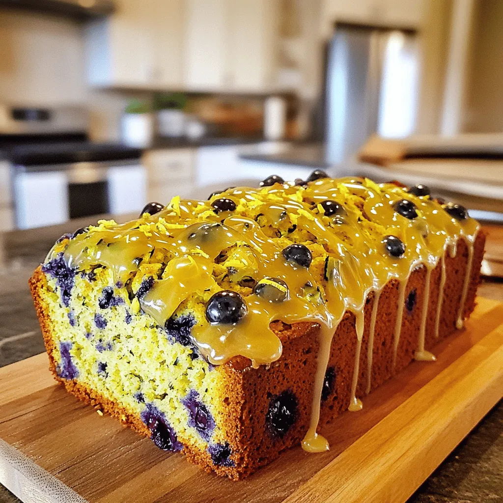 Glazed Lemon Blueberry Zucchini Bread Delight