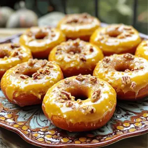 To make baked pumpkin donuts, you need fresh flavors and simple items. Here’s what you will need: - 1 cup canned pumpkin puree - 1/2 cup granulated sugar - 1/4 cup brown sugar - 1/4 cup vegetable oil - 1/4 cup milk (dairy or non-dairy) - 1 large egg - 1 teaspoon vanilla extract - 1 1/2 cups all-purpose flour - 1 teaspoon baking powder - 1/2 teaspoon baking soda - 1 teaspoon ground cinnamon - 1/2 teaspoon ground nutmeg - 1/4 teaspoon ground ginger - 1/2 teaspoon salt These ingredients blend to create a rich, moist donut. The pumpkin puree gives flavor and keeps the donuts soft. The sugars add sweetness, while the spices bring warmth and depth. The maple glaze adds a sweet finish to the donuts. For the glaze, gather these items: - 1 cup powdered sugar - 2 tablespoons maple syrup - 1 tablespoon milk (dairy or non-dairy) Mixing these together gives you a smooth, shiny glaze. The maple syrup offers a natural sweetness that pairs perfectly with pumpkin. You can adjust the recipe based on your taste or what you have. Here are some ideas: - Use fresh pumpkin instead of canned for a different texture. - Swap granulated sugar for coconut sugar for a healthier option. - Try almond milk or oat milk in place of regular milk for a unique flavor. - Add chocolate chips or nuts to the batter for extra crunch. These substitutions keep the spirit of the recipe but let you play with flavors. For the complete recipe, check the [Full Recipe]. To start, gather all your ingredients. You need pumpkin puree, sugars, oil, milk, egg, and vanilla. In a large bowl, mix the wet ingredients. Whisk until smooth. This step is key for a good texture. In another bowl, sift together the dry ingredients. Use flour, baking powder, baking soda, and spices. Mix well to combine. Next, add the dry mix to the wet mix slowly. Stir gently until just combined. Don’t overmix; it’s okay to have some lumps. This keeps the doughnuts fluffy. Now, preheat your oven to 350°F (175°C). Grease your donut pan with non-stick spray. Using a piping bag or spoon, fill each cavity about two-thirds full with batter. This allows room for rising. Bake the donuts for 10 to 12 minutes. Check doneness with a toothpick. If it comes out clean, they are ready. Let the donuts cool in the pan for five minutes, then transfer them to a wire rack. Cooling them fully is important for the glaze. While the donuts cool, prepare the maple glaze. In a small bowl, mix powdered sugar, maple syrup, and milk. Whisk until smooth and pourable. If you want a thinner glaze, add more milk. For a thicker glaze, add more sugar. Once the donuts are cool, dip the tops into the glaze. Let the extra glaze drip off. Place them back on the rack to set. Enjoy this sweet touch atop your baked pumpkin donuts! For the full recipe, check the recipe section. When baking pumpkin donuts, a few mistakes can happen. Here are key points to remember: - Overmixing the batter: Mixing too much can lead to tough donuts. Stir gently until just combined. - Not measuring ingredients: Accurate measurements are crucial. Use a scale for precision. - Skipping the cooling step: Let the donuts cool before glazing. Warm donuts can make the glaze runny. - Ignoring oven temperature: Always preheat your oven. An unheated oven can cause uneven baking. Getting the glaze right is vital. Follow these tips for the best results: - Use powdered sugar: This sugar dissolves easily for a smooth glaze. - Check the consistency: Adjust with more milk for a thinner glaze or more sugar for thickness. - Dip, don’t pour: Dip the tops of the donuts into the glaze. This gives an even coat. - Let it set: Allow the glaze to sit for a few minutes. This helps it firm up nicely. Having the right tools makes baking easier. Here are my must-haves: - Donut pan: Choose a non-stick pan for easy removal. - Mixing bowls: Use large bowls for mixing wet and dry ingredients separately. - Whisk: A whisk helps blend ingredients smoothly. - Piping bag: This tool makes filling the donut pan easier and less messy. - Cooling rack: A cooling rack allows air to circulate around the donuts, preventing sogginess. For the full recipe, check out the complete guide I shared. {{image_2}} You can spice up your baked pumpkin donuts in many ways. Adding a pinch of allspice or cloves can deepen the flavor. You might also try a dash of cardamom for a unique twist. For extra richness, a splash of maple extract boosts the maple flavor. Vanilla bean paste offers a lovely aroma and taste. Mix and match these spices to find your perfect combo. If you need a gluten-free option, you can use a gluten-free flour blend. This will swap easily with all-purpose flour. Look for blends that include xanthan gum, as it helps with texture. Almond flour is another great choice, but combine it with coconut flour for balance. Be sure to check your baking powder for gluten-free labeling. Toppings can make your donuts even more fun. Try chopped nuts, like pecans or walnuts, for a crunchy texture. You can also sprinkle some coarse sea salt for a sweet and salty mix. If you love chocolate, mini chocolate chips are a tasty addition. For a fruity touch, mix in dried cranberries or raisins. Get creative and make each batch a new treat! To keep your baked pumpkin donuts fresh, store them in an airtight container. This helps prevent them from drying out. If you plan to eat them within a few days, you can leave them at room temperature. For longer storage, place them in the fridge. Just remember to let them cool completely before storing. This keeps the glaze from becoming soggy. You can freeze these donuts for up to three months. Wrap each donut tightly in plastic wrap. Then, place them in a freezer bag. When you’re ready to enjoy them, take the donuts out and let them thaw at room temperature. You can also reheat them in the oven. This will bring back some of their original texture. Just heat at 350°F (175°C) for about 5-7 minutes. These donuts are best eaten within a week. After that, they might lose some flavor and texture. The maple glaze can also harden over time. If you notice they are getting dry, try warming them up a bit before eating. This adds back some moisture and makes them taste better. For the best experience, enjoy them fresh from the oven. Check out the Full Recipe for more tips on keeping these yummy treats at their best! Yes, you can use fresh pumpkin. Roast the pumpkin, then puree it. This makes a rich flavor. Just ensure the puree is smooth and not too watery. Fresh pumpkin adds a nice touch to the donuts. These donuts stay fresh for about 2-3 days at room temperature. Store them in an airtight container. You can also refrigerate them for up to a week. However, they taste best fresh! Absolutely! Replace the egg with a flax egg or applesauce. Use non-dairy milk and oil instead. The donuts will still be soft and full of flavor. You won’t miss the egg at all. To make mini donuts, use a mini donut pan. Bake them for about 8-10 minutes. Keep an eye on them to avoid overcooking. Mini donuts are cute and perfect for sharing! You can use chocolate glaze, vanilla glaze, or even a cream cheese glaze. Each adds a different flavor twist. Experiment with flavors like maple or honey for a fun change. Get creative! Baked pumpkin donuts are a fun treat that anyone can make. We covered the key ingredients, steps to bake perfectly, and tips to avoid common mistakes. You can even explore different flavors and storage methods. Remember, these donuts can fit any diet. Experiment with toppings and glazes to make them your own. Enjoy the baking process, and savor each bite of your delicious creation. With these guidelines, you will bake like a pro.