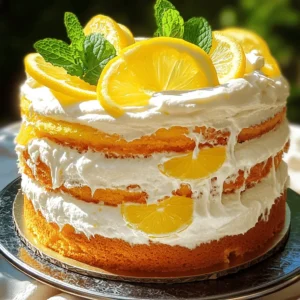 To make the Limoncello Cream Cake, you need a few key ingredients. These ingredients blend together to create a delightful dessert packed with lemon flavor. Here’s what you will need: - 2 cups all-purpose flour - 1 ½ teaspoons baking powder - ½ teaspoon baking soda - ½ teaspoon salt - 1 cup unsalted butter, softened - 1 ½ cups granulated sugar - 4 large eggs - 1 tablespoon lemon zest - 1 teaspoon vanilla extract - ½ cup buttermilk - 1 cup heavy cream - ¼ cup powdered sugar - ¼ cup lemon juice - 1 cup mascarpone cheese - Fresh lemon slices and mint leaves for garnish These ingredients come together to create a cake that is light, fluffy, and bursting with lemon goodness. The mascarpone cheese adds a creamy touch, while the lemon zest and juice bring a fresh, bright flavor. You can find the full recipe [Full Recipe] to guide you through the steps. Enjoy the process of baking and the sweet rewards afterward! 1. Preheat your oven to 350°F (175°C). Grease and flour two 9-inch round cake pans. This step helps the cake release easily after baking. 2. Mix the dry ingredients in a bowl. Whisk together 2 cups of all-purpose flour, 1 ½ teaspoons of baking powder, ½ teaspoon of baking soda, and ½ teaspoon of salt. Set this mixture aside. 3. Cream the butter and sugar. In a large bowl, use a mixer to beat 1 cup of softened unsalted butter and 1 ½ cups of granulated sugar until light and fluffy. This takes about 3-5 minutes. Then, add 4 large eggs, one at a time. Mix well after each egg. Add 1 tablespoon of lemon zest and 1 teaspoon of vanilla extract, and mix until combined. 1. Combine dry and wet ingredients. Gradually add the dry mixture to the butter mix. Alternate this with ½ cup of buttermilk, starting and ending with the dry mix. Be careful not to overmix; stop when just combined. 2. Divide and bake the batter in the pans. Pour the batter evenly into the prepared pans. Bake for 25-30 minutes. Check with a toothpick in the center; it should come out clean. 3. Cool the cakes before frosting. Let the cakes cool in the pans for 10 minutes. Then carefully transfer them to wire racks to cool completely. 1. Whip the heavy cream. In a medium bowl, whip 1 cup of heavy cream with ¼ cup of powdered sugar until soft peaks form. This adds lightness to the cream. 2. Fold in mascarpone and lemon juice. Gently mix in 1 cup of mascarpone cheese and ¼ cup of lemon juice until well combined. Be gentle to keep the cream fluffy. 3. Assemble the cake layers. Once the cakes are cool, place one layer on a serving platter. Spread half of the limoncello cream over the top. Then, add the second cake layer and top with the remaining cream. This creates a stunning, layered effect. For the full recipe, check out the detailed instructions above. Enjoy your Limoncello Cream Cake! To get a great cake, avoid overmixing the batter. Mixing too much can make your cake dense. Only mix until the ingredients are just combined. This keeps the cake light and fluffy. Choosing the right baking pans is also key. Use 9-inch round pans to get even layers. Make sure to grease and flour them well. This helps the cake come out clean without sticking. Adding more lemon zest can really boost the flavor. The zest gives a bright and fresh taste. Just add a little more than the recipe calls for. Also, using high-quality Limoncello makes a big difference. Good Limoncello has a rich and smooth flavor. It will elevate your cake and make each bite delightful. If your cake turns out flat, check your baking powder. Old baking powder can lose its lift. Make sure it is fresh for the best results. For uneven baking, rotate your pans halfway through baking. This helps ensure even heat. If your cream breaks, don’t worry! You can fix it by re-whipping it. Just whip for a bit longer until it comes back together. For the full recipe, check out the detailed instructions above. {{image_2}} You can change the taste of your Limoncello Cream Cake by adding fruit purees or extracts. For example, try using raspberry or strawberry puree. This will add a fruity twist and a lovely color. You can also use almond or coconut extract for a unique flavor. Creative frosting alternatives can make your cake even more special. Instead of limoncello cream, consider a lemon buttercream or a light whipped cream. This can give you a different texture and taste. Pair your Limoncello Cream Cake with drinks that enhance its bright flavor. A light white wine or a sparkling water with lemon works great. You can also serve it with a scoop of lemon sorbet for a refreshing treat. When it comes to garnishing, fresh mint leaves and lemon zest can add color and aroma. You might even try edible flowers for a fancy touch. These simple changes can elevate your cake’s presentation. If you need a gluten-free cake, you can substitute all-purpose flour with a gluten-free blend. Make sure the blend has a good balance of starches. For a dairy-free option, use coconut cream instead of heavy cream and dairy-free butter. You can also replace mascarpone cheese with a dairy-free cream cheese. These swaps keep your cake delicious while catering to different diets. To keep your Limoncello Cream Cake fresh, use these simple tips: - Refrigeration: Place the cake in an airtight container. This helps prevent the cake from drying out. If you don’t have a container, cover the cake tightly with plastic wrap. This method keeps the cake moist and tasty. - Freezing Tips: If you want to save some for later, freeze individual slices. Wrap each slice in plastic wrap, then in aluminum foil. This keeps them safe from freezer burn. You can freeze the cake for up to three months. Your Limoncello Cream Cake will last a while if stored correctly: - Fridge Lifespan: In the fridge, the cake stays good for about five days. Make sure it is always covered. - Signs of Spoilage: Look for any mold or a sour smell. If the cake feels hard or dry, it may not taste good anymore. Always check before you eat! When it’s time to enjoy leftover cake, follow these tips: - Restoring Moisture: To warm the cake without drying it out, place a slice on a microwave-safe plate. Cover it with a damp paper towel. Heat for about 10-15 seconds. This keeps the cake soft and moist. - Best Ways to Serve: Serve the cake cold or warm. You can add a dollop of fresh whipped cream or a drizzle of Limoncello to enhance the flavors. Serve it with a slice of lemon or a sprig of mint for a nice touch. Enjoy your delightful cake! For the full recipe, please refer to the recipe section. Limoncello is a sweet lemon liqueur from Italy. It has a bright, zesty taste. This flavor shines in the cake, adding a lovely lemony kick. The liqueur also keeps the cake moist and rich. As you bake, the Limoncello brings warmth and depth to each slice. It creates a perfect balance with the creamy frosting. Yes, you can swap Limoncello for another citrus liqueur. Try using orange liqueur like Cointreau or Grand Marnier. You could also use a lemon extract for a non-alcoholic option. Just keep in mind that the taste will change slightly. The key is to choose something that complements the cake's lemony flavor. You can bake the cake a day before serving. Let it cool completely, then wrap it tightly in plastic wrap. Store it in the fridge. The cream can also be made ahead. Store it in the fridge in a sealed container. Just assemble the cake the day you plan to serve it. This way, it stays fresh and tasty. Serve the cake chilled for a refreshing treat. Cut slices and plate them with a garnish of lemon slices and mint leaves. This adds a nice touch and brightens the dessert. Pair it with coffee or tea for a delightful end to any meal. If you want to impress guests, drizzle some extra Limoncello on top. Yes, this recipe is already nut-free! The ingredients used, like flour and butter, do not contain nuts. However, always check labels to ensure no cross-contamination. If you want more flavor, consider adding some poppy seeds or lemon zest. This keeps the cake nut-free while still being tasty. For the full recipe, refer to the section above. This post covered how to make a delicious Limoncello Cream Cake. You learned about key ingredients, step-by-step baking, and making limoncello cream. I shared tips for perfect texture and flavor enhancement. Plus, you discovered ways to adjust the recipe for dietary needs and how to store leftovers. Now, you’re armed with all the tools to create this tasty treat. Enjoy baking your cake and impressing your friends and family!