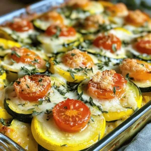 For the Zucchini and Yellow Squash Casserole, here are the must-have ingredients: - 2 medium zucchinis, sliced - 2 medium yellow squashes, sliced - 1 cup cherry tomatoes, halved - 1 small onion, diced - 4 cloves garlic, minced - 1 cup shredded mozzarella cheese - 1/2 cup grated Parmesan cheese - 1 teaspoon dried oregano - 1 teaspoon dried thyme - Salt and pepper to taste - 2 tablespoons olive oil These ingredients work together to create a tasty and colorful dish. You can add a few extra ingredients to make your casserole even better: - 1/2 cup breadcrumbs (for a crunchy topping) - Fresh herbs like basil or parsley (for garnish) - Bell peppers, diced (for added crunch and color) - Red pepper flakes (for a little heat) Feel free to mix and match these options based on your taste. If you need to swap ingredients, here are some ideas: - For zucchini, use yellow squash or eggplant. - Instead of mozzarella, try cheddar or gouda cheese. - Use shallots or green onions instead of regular onion. - For a dairy-free option, replace cheese with nutritional yeast. These substitutes can help you adapt the recipe to what you have on hand or your dietary needs. Start by gathering all your ingredients. You will need: - 2 medium zucchinis, sliced - 2 medium yellow squashes, sliced - 1 cup cherry tomatoes, halved - 1 small onion, diced - 4 cloves garlic, minced - 1 cup shredded mozzarella cheese - 1/2 cup grated Parmesan cheese - 1 teaspoon dried oregano - 1 teaspoon dried thyme - Salt and pepper to taste - 2 tablespoons olive oil - 1/2 cup breadcrumbs (optional for topping) Wash and slice the zucchinis and yellow squashes. Dice the onion and halve the cherry tomatoes. Mince the garlic. Set everything aside for easy access. 1. Preheat your oven to 375°F (190°C). 2. Use a large skillet and heat the olive oil over medium heat. 3. Add the diced onions and cook until they turn clear, about 3-4 minutes. 4. Stir in the minced garlic and cook for another minute. 5. Add the sliced zucchinis and yellow squashes to the skillet. Sauté for about 5-7 minutes until they soften. 6. Mix in the cherry tomatoes, dried oregano, dried thyme, salt, and pepper. Cook for an additional 3-4 minutes. 7. Remove the skillet from heat and let the mixture cool slightly. 8. In a large bowl, combine the vegetables with half of the mozzarella and half of the Parmesan cheese. Stir well. 9. Transfer the mix to a greased 9x13-inch baking dish, spreading it evenly. 10. Top the casserole with the remaining mozzarella and Parmesan cheese. If using, sprinkle breadcrumbs on top. 11. Bake in the oven for 25-30 minutes. The cheese should be bubbly and the top golden brown. 12. Once done, remove from the oven and let it sit for 5 minutes before serving. - Ensure your skillet is hot before adding onions. This helps them cook evenly. - Do not rush the sautéing process. Let the zucchinis and squashes soften to improve the flavor. - When mixing the cheeses, make sure they are evenly distributed for a cheesy bite in every forkful. - If you like a crunch, use breadcrumbs on top. Bake until golden for added texture. Follow these steps for a delicious Zucchini and Yellow Squash Casserole. For the complete recipe, check out the [Full Recipe]. To make the best zucchini and yellow squash casserole, follow these steps: - Choose fresh veggies: Look for firm zucchinis and yellow squashes. They should feel heavy for their size. - Slice evenly: Cut your vegetables into similar sizes. This helps them cook evenly. - Preheat the oven: Always start with a hot oven. This ensures your casserole cooks right. - Grease your dish: Use a little olive oil or cooking spray. This helps prevent sticking. - Layer wisely: Spread your vegetable mix evenly in the baking dish. This helps with even cooking. Here are some common pitfalls: - Overcooking the veggies: Sauté them just until they soften. They will cook more in the oven. - Skipping seasoning: Don’t forget salt and pepper! They enhance the flavors of your dish. - Using too much cheese: While cheese is delicious, too much can make your casserole greasy. - Not letting it rest: Give your casserole 5 minutes to sit after baking. This helps it set. If you need to adjust cooking time, consider these factors: - Oven differences: Every oven is different. If yours runs hot, check your casserole early. - Vegetable moisture: If your zucchini or squash is watery, it may take longer to cook. - Size of dish: A deeper dish may require more time. A shallow dish cooks faster. - Bubbling cheese: Look for bubbling cheese and a golden top. This means it’s ready! For cooking specifics, refer to the [Full Recipe]. {{image_2}} You can add proteins to this casserole for a hearty meal. Chicken or turkey works well. Cook them first and mix them in with the veggies. You can also use cooked sausage for a spicy kick. If you want something lighter, try shrimp or tofu. Just make sure to season them well before mixing. Changing the spices can make your casserole unique. Try adding cumin for a warm taste. Smoked paprika adds a nice depth. You can also use Italian seasoning for a classic touch. If you love heat, sprinkle in some red pepper flakes. Don't be afraid to experiment with herbs like basil or dill. Each spice will bring a new twist to your dish. This casserole is easy to make vegetarian or vegan. For a vegan version, skip the cheese. Use a plant-based cheese or nutritional yeast for flavor. You can also add beans like black beans or chickpeas for protein. They add a nice texture and keep it filling. With these swaps, you still get a delicious, satisfying meal. Check out the Full Recipe for more tips on making this dish your own. To keep your Zucchini and Yellow Squash Casserole fresh, let it cool first. Once cool, place it in an airtight container. This helps keep the flavors locked in. You can store it in your fridge for up to three days. If you want to keep it longer, freezing is a great option. When it’s time to eat the leftovers, preheat your oven to 350°F (175°C). Place the casserole in a baking dish. Cover it with foil to prevent drying out. Heat for about 20 minutes or until it’s warm all the way through. You can also use the microwave. Just heat in short bursts, stirring in between, until hot. To freeze, let the casserole cool down completely. Cut it into portions for easy serving later. Wrap each piece tightly in plastic wrap, then place them in a freezer bag. You can freeze it for up to three months. When ready to cook, thaw it in the fridge overnight. Then, reheat it in the oven for the best taste and texture. Serve this casserole warm, right from the oven. I like to add fresh herbs like basil or parsley on top. They add color and burst with flavor. You can pair it with grilled chicken or a fresh salad. This dish is also great as a side for any meal. Yes, you can prepare this casserole a day ahead. Just follow the steps until you are ready to bake. Cover it with foil and place it in the fridge. When you are ready, bake it straight from the fridge. You might need to add a few extra minutes to the cooking time. Look for a bubbly top with a golden brown color. The cheese should melt and blend with the veggies. Insert a fork into the casserole to check if the squash is soft. If it is tender, your casserole is ready to enjoy. For the full recipe, refer to the earlier sections. This blog post covered key ingredients, preparation, and cooking steps for a great casserole. I shared best practices and common mistakes to help you succeed. You learned how to adjust cooking times and explore tasty variations. Storing and reheating tips ensured leftovers stay fresh and delicious. Remember, with a few simple changes, you can make this dish your own. Enjoy creating and sharing your perfect casserole!