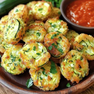 - 2 medium zucchinis, grated - 1 cup breadcrumbs (preferably whole wheat) - 1/2 cup grated Parmesan cheese - 2 large cloves of garlic, minced - 2 large eggs, beaten - 1/4 cup fresh parsley, chopped - 1 teaspoon dried oregano - Salt and pepper to taste - Olive oil for frying Zucchini is the star here. It adds moisture and a mild flavor. Breadcrumbs help bind everything together and give a nice crunch. Parmesan cheese brings saltiness and richness to each bite. Garlic adds a punch of flavor, making these bites taste fresh and fragrant. Eggs act as a binder, keeping the mixture together during cooking. Finally, parsley and oregano add brightness and aroma to the dish. If you need a gluten-free option, use gluten-free breadcrumbs. For a dairy-free version, skip the Parmesan or use a nut-based cheese. If you're vegan, replace the eggs with flaxseed meal mixed with water. This will help bind the mixture just like eggs do. First, gather all your ingredients. You will need two medium zucchinis, breadcrumbs, Parmesan cheese, garlic, eggs, parsley, oregano, salt, and pepper. Grate the zucchinis using a box grater. Place the grated zucchinis in a large bowl and add a pinch of salt. Let them sit for ten minutes. This step is key for removing excess moisture. After ten minutes, drain the zucchinis by pressing them in a clean kitchen towel. This ensures the bites are not soggy. If you choose to bake your zucchini bites, preheat your oven to 375°F (190°C). In the bowl with the drained zucchinis, add breadcrumbs, grated Parmesan, minced garlic, beaten eggs, parsley, oregano, salt, and pepper. Stir the mixture well until all ingredients are combined. Form small patties, about the size of golf balls. Place them on a baking sheet lined with parchment paper. Lightly brush each patty with olive oil for crispiness. Bake them for 20-25 minutes. Flip them halfway for even cooking. You want them golden brown and delicious. If frying sounds better, heat about 1/4 inch of olive oil in a skillet over medium heat. Form the zucchini mixture into bite-sized patties as before. Carefully place the patties in the hot oil. Fry each side for about 3-4 minutes until they turn golden brown. Use a slotted spoon to transfer the fried bites to a paper towel-lined plate. This helps absorb excess oil. Enjoy the crispy, flavorful bites warm! For more detailed steps, check the Full Recipe. To get your zucchini garlic bites crispy, start by drawing out moisture. Grate the zucchinis and sprinkle them with salt. Let them sit for about 10 minutes. This pulls out extra water. After that, squeeze them dry in a towel. This step is key for a crunchy texture. If you bake, brush them lightly with olive oil. If frying, ensure your oil is hot before adding the bites. This helps them fry evenly. To boost the flavor, use fresh herbs like parsley or basil. These add a bright taste. You can also mix in some red pepper flakes for a little heat. Adding spices like smoked paprika can give a nice twist, too. For texture, consider using panko breadcrumbs instead of regular ones. They are lighter and crispier. This change can make a big difference in your bites. One common mistake is not draining the zucchini well. If you skip this step, the bites can turn out soggy. Another error is overcrowding the pan when frying. Leave space between bites. This ensures they cook evenly. Lastly, don’t skip the salt in your mixture. It brings out the flavors of the other ingredients. Follow these tips for a tasty snack! For the full recipe, check out the details above. {{image_2}} You can change the flavor of your zucchini garlic bites by adding herbs and spices. Try using fresh basil, thyme, or rosemary for a different taste. If you like heat, add red pepper flakes for a spicy kick. You can also use a mix of Italian seasoning for a savory touch. These small changes can make a big difference in flavor. Parmesan cheese is great, but you can use other cheeses too. Shredded mozzarella gives a gooey texture. Feta cheese adds a salty and tangy flavor. If you want a richer taste, try cheddar. Experimenting with cheese can change the bites’ flavor and texture, making them fun and unique. Adding more veggies or proteins makes these bites heartier. Grated carrots or spinach can boost nutrition and color. If you want protein, add cooked chicken, turkey, or even beans. You can mix these into the zucchini mixture before forming the patties. This will create a filling snack that packs a punch. For the full recipe, be sure to check out the details above! After you enjoy your zucchini garlic bites, store any leftovers in an airtight container. Keep them in the fridge for up to three days. This helps keep them fresh and tasty. If you want to keep them longer, consider freezing. When you're ready to eat your leftovers, you have a few options. You can reheat them in the oven. Set the oven to 350°F (175°C) and bake for about 10 minutes. This method keeps them crispy. You can also use a skillet on medium heat. Just add a little olive oil and heat for a few minutes. Both methods work well to bring back that fresh flavor. To freeze your zucchini bites, first, let them cool completely. Then, place them in a single layer on a baking sheet. Freeze for about one hour. After that, transfer the bites to a freezer-safe bag or container. Label them with the date. You can freeze them for up to three months. When you're ready to cook them, no need to thaw. Just bake or fry straight from the freezer. This way, you have a quick snack ready whenever you want. Yes, you can. To replace eggs, use 1/4 cup of applesauce or mashed banana. These options help bind the ingredients. You can also use flaxseed meal mixed with water. Combine 1 tablespoon of flaxseed meal with 2.5 tablespoons of water. Let this sit for about 5 minutes until it thickens. This will work well in the recipe. To make these zucchini bites gluten-free, use gluten-free breadcrumbs instead of regular ones. You can also pulse gluten-free oats in a food processor to make a breadcrumb texture. This simple swap keeps the bites light and crispy. Zucchini garlic bites taste great with many dips. I love serving them with marinara sauce for a classic touch. You can also try tzatziki, ranch, or garlic aioli for a tasty twist. Mix and match to find your favorite! This article covered how to make tasty zucchini bites from start to finish. We looked at key ingredients, shared cooking methods, and offered tips for crispiness and flavor. You can mix in herbs, spices, or different cheeses to make them your own. Storing and reheating leftovers is easy, too. Experiment and enjoy these bites at your next meal. You'll find that they are versatile and delicious.
