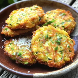 - 2 medium zucchinis, grated - 1 teaspoon salt - 1/2 cup all-purpose flour - 1/4 cup cornmeal - 1/4 cup grated Parmesan cheese - 1 large egg - 2 green onions, finely chopped - 2 cloves garlic, minced - 1/2 teaspoon black pepper - 1/2 teaspoon paprika - Olive oil for frying - Optional: Fresh herbs (like parsley or basil) for garnish These ingredients come together to create crispy zucchini fritters that are not just tasty but also fun to make. The zucchinis are the star here. They provide a fresh taste and a lovely texture. I love using medium zucchinis because they have the right amount of moisture for this recipe. The salt is important. It helps draw out the water from the zucchinis, making the fritters crispy. After grating the zucchinis, I let them sit with salt for about ten minutes, then wring them to remove extra moisture. This step is key to avoiding soggy fritters. The flour and cornmeal mix gives the fritters their structure. The flour binds everything, while the cornmeal adds a nice crunch. Parmesan cheese offers a savory flavor that makes each bite delightful. The egg acts as a binder, bringing all the ingredients together. Green onions and garlic add a punch of flavor. Black pepper and paprika bring warmth and depth. Finally, using olive oil to fry the fritters gives them a golden, crispy exterior. These ingredients are simple, yet they come together to create a delicious dish. You can find the full recipe for crispy zucchini fritters, which details every step to create this tasty delight. First, you need to grate the zucchinis. Use a box grater or a food processor for ease. Place the grated zucchini in a clean kitchen towel. Sprinkle one teaspoon of salt over it. Let it sit for about ten minutes. This helps draw out moisture. After ten minutes, wring out the towel. Remove as much liquid as you can. This step is important. Too much moisture makes the fritters soggy. You want a dry mixture for crispiness. In a large mixing bowl, combine the drained zucchini with the following ingredients: - 1/2 cup all-purpose flour - 1/4 cup cornmeal - 1/4 cup grated Parmesan cheese - 1 large egg - 2 finely chopped green onions - 2 minced garlic cloves - 1/2 teaspoon black pepper - 1/2 teaspoon paprika Stir until all the ingredients mix well. You want a batter-like consistency. If it feels too wet, add a bit more flour. If too dry, add a touch of water. Heat a non-stick skillet over medium heat. Drizzle olive oil to coat the bottom. Once the oil is hot, scoop about two tablespoons of the zucchini mixture. Drop it into the pan. Gently flatten each fritter with the back of your spatula. Fry each fritter for about three to four minutes on each side. Look for a golden brown color and a crispy texture. If needed, add more oil between batches. Once cooked, place the fritters on a plate lined with paper towels. This helps absorb any extra oil. To get that golden crunch, choose the right oil. I recommend olive oil for its flavor and heat tolerance. Heat the oil until it shimmers. This helps the fritters fry evenly and stay crispy. Managing the temperature is key. Keep your skillet on medium heat. If it’s too hot, the outside cooks fast, but the inside stays raw. If it’s too low, the fritters absorb oil and become greasy. Dips and sauces can elevate your fritters. Try a tangy yogurt dip or a zesty salsa. Both add freshness to each bite. For garnishing, sprinkle fresh herbs like parsley or basil. A bright green touch makes the dish look appealing. You can also add a squeeze of lemon for zest. One common mistake is over-salting the zucchini. Too much salt draws out water but can make the fritters too salty. Use just one teaspoon for the best flavor. Another mistake is not draining the zucchini enough. After salting, always wring out the water well. Excess moisture will make your fritters soggy. Remember, the drier the zucchini, the crispier the fritters. For the full recipe, check out the complete guide on crispy zucchini fritters. {{image_2}} To boost the taste of your crispy zucchini fritters, consider adding herbs and spices. Fresh herbs like parsley or basil bring brightness. You can also experiment with dried herbs such as oregano or thyme. Adding a pinch of cayenne can give a fun kick. Different cheeses can also enhance the flavor. While Parmesan adds a rich taste, you might try feta or goat cheese for a tangy twist. Mixing cheeses creates a unique flavor profile that makes your fritters special. If you need gluten-free options, replace all-purpose flour with almond flour or chickpea flour. Both options give great texture and flavor without gluten. For a vegan version, substitute the egg with a flaxseed egg. Mix one tablespoon of ground flaxseed with three tablespoons of water. Let it sit for a few minutes until it thickens. This works well to bind the fritters together. You can serve zucchini fritters in fun ways. Try making zucchini fritter tacos. Use small tortillas and fill them with fritters, avocado, and salsa for a tasty bite. Another idea is to toss your fritters in a salad. Slice them up and add them to mixed greens, tomatoes, and a light vinaigrette. This adds crunch and flavor to your meal. For the full recipe, check out the detailed instructions above. To store your crispy zucchini fritters, let them cool completely. Place them in a single layer on a plate. This helps prevent them from getting soggy. Use an airtight container to keep them fresh. Glass containers work well. You can also use plastic containers, but make sure they seal tightly. When it's time to enjoy your leftovers, reheating is key. Use the oven for the best results. Preheat it to 350°F (175°C). Place the fritters on a baking sheet. This method keeps them crispy. Heat them for about 10 minutes, flipping them halfway. You can also use a skillet on medium heat for a few minutes. Just add a little olive oil to help maintain the crunch. If you want to freeze your fritters, first let them cool completely. Arrange them in a single layer on a baking sheet. Freeze them for about an hour until solid. Then, transfer them to a freezer-safe bag. This way, they won't stick together. When you're ready to eat, thaw them in the fridge overnight. Reheat them in the oven to restore that crispy texture. Enjoy your delicious fritters anytime! For the full recipe, check the earlier section. To keep your zucchini fritters crispy, moisture control is key. Start by salting the grated zucchini. This draws out extra water. Let the zucchini sit for about 10 minutes. After that, use a clean kitchen towel to squeeze out the moisture. The drier your zucchini, the crispier your fritters will be. Yes, you can bake zucchini fritters! Preheat your oven to 400°F (200°C). Line a baking sheet with parchment paper. Shape the fritters and place them on the sheet. Lightly spray or brush them with olive oil. Bake for about 20-25 minutes, flipping halfway. This method gives you a healthier option, though they may not be as crispy as fried fritters. These fritters pair well with many sides. Try serving them with a fresh salad. A yogurt dip or tzatziki sauce adds a nice touch. You can also serve them with a spicy marinara sauce for a kick. Experiment with different sauces to find your favorite pairing! Crispy zucchini fritters stay fresh for about 3 days in the fridge. Store them in an airtight container. To keep them crispy, place a paper towel inside the container to absorb moisture. Reheat them in a skillet for the best texture, and enjoy! For the full recipe, check the earlier section. Zucchini fritters are easy and fun to make. We covered the key ingredients, mixing techniques, and cooking tips for perfect crispiness. I shared variations and storage advice to keep your fritters fresh and tasty. Remember, moisture control is crucial to avoid soggy fritters. Whether you choose to fry or bake, these fritters are a delicious treat. Explore your creativity with flavors and serving ideas. Enjoy making and sharing these simple yet delightful fritters in your kitchen.