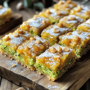 To make these tasty bars, you need some key ingredients: - 2 cups grated zucchini (about 2 medium zucchinis) - 1 cup all-purpose flour - 1 teaspoon baking powder - ½ teaspoon baking soda - ½ teaspoon salt - 1 teaspoon ground cinnamon - ½ cup unsalted butter, softened - 1 cup brown sugar, packed - ½ cup granulated sugar - 2 large eggs - 1 teaspoon vanilla extract - 1 cup butterscotch chips - ½ cup chopped walnuts (optional) Each ingredient plays a role in creating a moist and sweet treat. The zucchini keeps the bars soft, while the butterscotch chips add a rich flavor. If you want to add a twist to your bars, consider these optional ingredients: - ½ cup chopped walnuts - ½ cup shredded coconut - 1 teaspoon nutmeg These add-ins enhance the flavor and texture. Walnuts add crunch, while coconut gives a tropical feel. You might not have every ingredient at hand. Here are some smart swaps: - Replace all-purpose flour with whole wheat flour for a healthier option. - Use coconut oil instead of butter for a dairy-free treat. - Swap granulated sugar with honey or maple syrup for a natural sweetener. These substitutions can keep your bars tasty while meeting different dietary needs. For the full recipe, check out the details above. First, gather your ingredients. You need grated zucchini, flour, and baking soda. Make sure to preheat your oven to 350°F (175°C). Grease a 9x13 inch baking pan. Line it with parchment paper. Leave some paper hanging over the edges. This helps when you remove the bars later. In a bowl, whisk together the flour, baking powder, baking soda, salt, and cinnamon. Set this dry mix aside. In a large bowl, cream the softened butter with both sugars. Mix until it looks light and fluffy. Add in the eggs, one by one, and stir well. Then, mix in the vanilla extract. Slowly add the dry mix to the wet ingredients. Stir gently until just combined. Avoid overmixing! Next, fold in the grated zucchini and butterscotch chips. If you want, add chopped walnuts for extra crunch. Pour the batter into your prepared pan. Spread it evenly with a spatula. Bake for 25 to 30 minutes. To check if your bars are done, insert a toothpick into the center. If it comes out clean, the bars are ready. If there’s batter on the toothpick, bake for a few more minutes. Once baked, take the pan out of the oven. Let the bars cool for about 10 minutes in the pan. Use the parchment paper to lift them out. Cool completely on a wire rack before cutting. For the full recipe, check the details above. When making butterscotch zucchini bars, avoid overmixing. This can make your bars tough. Also, do not skip the step of grating the zucchini. Large chunks can lead to uneven cooking. Lastly, always use fresh ingredients. Old baking powder or stale spices can ruin the taste. To keep your bars moist, use well-grated zucchini. The finer the grate, the better it mixes. Also, do not squeeze out the zucchini juice. This juice adds moisture to the batter. Make sure to use softened butter as well. It helps blend in the sugars, creating a creamy texture. These bars are great on their own, but you can dress them up. Dust with powdered sugar for a nice touch. Drizzling warm butterscotch sauce on top adds extra flavor. Serve them with a scoop of vanilla ice cream for a fun dessert. You can also pair them with a cup of coffee or tea. For the full recipe, check out the original instructions. {{image_2}} You can change up your Butterscotch Zucchini Bars with fun mix-ins. Try adding chocolate chips for a richer taste. Nuts like pecans or hazelnuts add a nice crunch. You can also use dried fruits, like raisins or cranberries, for a sweet twist. Just remember not to add too much, so the bars stay moist. If you want muffins instead of bars, it’s easy! Just use the same batter. Pour it into a lined muffin tin instead of a baking pan. Bake for about 18-22 minutes. Check for doneness by using a toothpick. Muffins are a great option for a quick breakfast or snack. They are easy to grab and go. You can make these bars gluten-free by using almond flour or a gluten-free flour blend. For a vegan version, swap eggs with flax eggs. Mix one tablespoon of ground flaxseed with three tablespoons of water for each egg. Use coconut oil instead of butter for moisture. This way, everyone can enjoy these tasty treats! For the complete recipe, check out the Full Recipe section. To keep your butterscotch zucchini bars fresh, store them in an airtight container. This helps maintain their soft texture and flavor. You can use wax paper or parchment paper to separate layers. Avoid stacking them too high to prevent squishing. Keep the bars at room temperature for short-term storage, or place them in the fridge for a longer shelf life. When stored properly, butterscotch zucchini bars can last up to four days at room temperature. If you refrigerate them, they can stay good for about a week. Always check for any signs of spoilage, like a strange smell or mold. If you want to enjoy them later, freezing is a great option. To freeze your butterscotch zucchini bars, first let them cool completely. Then, wrap each bar tightly in plastic wrap. Place the wrapped bars in a freezer-safe bag or container. They can last up to three months in the freezer. When you're ready to eat them, just thaw them in the fridge overnight. You can also reheat them in the oven for a warm treat. For the full recipe, check out the provided details. Yes, you can make Butterscotch Zucchini Bars ahead of time. They store well for a few days. Just let them cool completely. After that, wrap them in plastic wrap or put them in a sealed container. This keeps them fresh. If you want to make them even earlier, consider freezing them. They freeze well for up to three months. When ready to eat, just thaw them in the fridge overnight. Reheating Butterscotch Zucchini Bars is super easy. You can use the oven or microwave. For the oven, preheat it to 350°F (175°C). Place the bars in an oven-safe dish, cover with foil, and heat for about 10-15 minutes. This warms them without drying them out. If you prefer the microwave, heat one bar at a time for about 15-20 seconds. Keep an eye on them so they don’t get too hot. To check if your zucchini bars are too moist, look for a few signs. If the bars sink in the middle or stay very wet after baking, they may be too moist. You can also insert a toothpick into the center. If it comes out with wet batter, they need more time in the oven. Next time, try squeezing out some water from the grated zucchini before mixing it in. This can help balance the moisture. For the full recipe, refer to the earlier section. In this article, we explored how to make tasty butterscotch zucchini bars. We looked at key ingredients, optional flavor boosters, and substitutions. I shared step-by-step instructions and offered tips for perfect bars. We also discussed serving ideas, variations, and storage methods. Butterscotch zucchini bars are fun to make and enjoy. Remember to have fun with flavors and share with others. Happy baking!