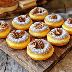 To make these tasty gluten-free pumpkin donuts, you need simple ingredients. Here’s what you will need: - 1 cup gluten-free all-purpose flour - 1/2 teaspoon baking powder - 1/2 teaspoon baking soda - 1/2 teaspoon ground cinnamon - 1/4 teaspoon ground nutmeg - 1/4 teaspoon ground ginger - 1/4 teaspoon salt - 1/2 cup canned pumpkin puree - 1/4 cup maple syrup - 2 tablespoons coconut oil, melted - 1 large egg - 1 teaspoon vanilla extract These ingredients come together to create a moist and flavorful donut. The blend of spices gives it that lovely fall taste that everyone loves. If you want to add some extra flavor, you can include some add-ins. Here are a few suggestions: - 1/4 cup chopped pecans or walnuts for crunch - Dark chocolate chips for sweetness - A dash of allspice for more warmth These add-ins can make your donuts even more special. You can mix and match based on what you like! If you have allergies or dietary needs, you can still enjoy these donuts. Here are some easy swaps: - Use almond flour instead of gluten-free flour for a nutty taste. - Replace maple syrup with honey or agave syrup for a different sweetener. - Swap the egg for a flax egg (1 tablespoon ground flaxseed mixed with 2.5 tablespoons water) if you want a vegan option. These substitutions keep the donuts delicious while making them work for your needs. Enjoy experimenting with the recipe! First, gather your tools. You need a donut pan, mixing bowls, and a whisk. Preheat your oven to 350°F (175°C). Grease your donut pan with coconut oil. This helps the donuts come out clean. In a medium bowl, add the dry ingredients. Use 1 cup of gluten-free flour, 1/2 teaspoon of baking powder, and 1/2 teaspoon of baking soda. Next, add spices: 1/2 teaspoon of cinnamon, 1/4 teaspoon of nutmeg, and 1/4 teaspoon of ginger. Finally, mix in 1/4 teaspoon of salt. Whisk everything until well combined. This step ensures your donuts have even flavor. In another bowl, mix all the wet ingredients. Start with 1/2 cup of canned pumpkin puree. Add 1/4 cup of maple syrup and 2 tablespoons of melted coconut oil. Crack in 1 large egg and pour in 1 teaspoon of vanilla extract. Whisk until the mixture is smooth and creamy. This mix brings moisture and flavor to your donuts. Now, it’s time to combine the dry and wet mixes. Gradually add the dry mix into the wet mix. Stir gently until just combined. You want to avoid overmixing. If you like nuts, fold in 1/4 cup of chopped pecans or walnuts for extra crunch. This will add texture to your donuts. Spoon the batter into the donut pan. Fill each cavity about 3/4 full. Bake in your preheated oven for 10-12 minutes. To check if they are done, insert a toothpick in the center. If it comes out clean, they are ready. Let the donuts cool in the pan for 5 minutes. Then, transfer them to a wire rack to cool completely. Enjoy your homemade gluten-free pumpkin donuts! For the full recipe, refer to the earlier section. To create fluffy donuts, use the right flour. Gluten-free flour blends work best. They provide structure without making the donuts dense. Ensure your ingredients are fresh. Old baking powder or baking soda can ruin the texture. Don’t skip the baking powder and baking soda. These help the donuts rise and stay light. Mixing is key, but too much can hurt your donuts. After combining wet and dry ingredients, stir gently. Only mix until the flour disappears. Overmixing makes the donuts tough. If you see lumps, that’s fine. They will cook out in the oven. Decorating adds fun and flavor. After cooling, dust donuts with powdered sugar. You can also sprinkle cinnamon for extra spice. For a richer taste, dip them in a simple glaze made from powdered sugar and maple syrup. Add chopped nuts on top for crunch. Get creative with toppings like chocolate chips or sprinkles. These ideas make your donuts not just tasty but also beautiful. Want to try more? Check out the Full Recipe for more tips! {{image_2}} You can have fun with flavors for these donuts! Try adding cocoa powder to make chocolate donuts. Start with 1/4 cup of cocoa powder and reduce the gluten-free flour by 1/4 cup. For a sweet treat, roll the warm donuts in cinnamon sugar. Mix 1/2 cup sugar with 1 tablespoon cinnamon and coat the donuts right after baking. You can also add other spices like cloves or allspice for extra warmth. Want a healthier donut? You can reduce the sugar in the recipe. Use just 1/4 cup of maple syrup instead of 1/4 cup plus 2 tablespoons. Applesauce is another great swap. Replace half of the oil with unsweetened applesauce. This keeps the donuts moist while cutting fat and sugar. You can also add some ground flaxseed for fiber. Just mix 1 tablespoon of flaxseed with 3 tablespoons of water to replace one egg. Donut holes are a fun twist! Simply follow the same recipe, but use a mini muffin pan instead of a donut pan. Fill each spot about halfway. Bake them for 8-10 minutes. This makes bite-sized treats that are easy to share or snack on. You can still decorate them with glaze or roll in cinnamon sugar for a tasty finish. Enjoy these fun variations to make the recipe your own! For the complete recipe, check out the Full Recipe. To keep your gluten-free pumpkin donuts fresh, store them in an airtight container. This helps avoid moisture loss and keeps them soft. You can leave them at room temperature for up to two days. For longer freshness, refrigerate them. Just make sure to wrap them well to prevent drying out. If you want to save some donuts for later, freezing is a great option. First, let the donuts cool completely. Then, place them in a single layer on a baking sheet. Freeze them for about one hour. After that, transfer the frozen donuts to a freezer-safe bag. They will stay good for up to three months. When you’re ready to enjoy your frozen donuts, take them out of the bag. Let them sit at room temperature for about 10 minutes. For a warm treat, you can reheat them in the microwave for 15-20 seconds. If you prefer them crispy, place them in the oven at 350°F (175°C) for about 5 minutes. This way, you’ll enjoy them just like they were freshly baked! No, this recipe needs gluten-free flour. Regular flour contains gluten, which makes donuts chewy. Gluten-free flour gives these donuts a light and fluffy texture. If you use regular flour, the donuts may not turn out well. These donuts stay fresh for about three to five days. Store them in an airtight container at room temperature. For longer storage, keep them in the fridge. They can last up to a week in the fridge. You can use applesauce, mashed banana, or flaxseed meal. To replace one egg, mix one tablespoon of flaxseed meal with three tablespoons of water. Let it sit for five minutes until it thickens. This works well to keep the donuts moist. You can find gluten-free pumpkin donuts at health food stores. Many bakeries now offer gluten-free options too. Some grocery stores sell them in the freezer section. Check online for local bakeries that specialize in gluten-free treats. To sum it up, we explored how to make gluten-free pumpkin donuts. We discussed essential ingredients and tasty add-ins to boost flavor. You learned the right steps to mix and bake your donuts for the best result. Tips on texture and ways to decorate added fun to the process. Try different flavors and healthy swaps to make this treat your own. With proper storage, your delicious donuts will last longer. Enjoy these delightful bites, and happy baking!
