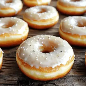To make cloud-like vanilla donuts, you need the following ingredients: - 2 cups all-purpose flour - 1 cup granulated sugar - 1 tablespoon baking powder - 1/2 teaspoon salt - 1/2 teaspoon ground nutmeg - 3/4 cup whole milk - 1/4 cup unsalted butter, melted - 2 large eggs - 2 teaspoons pure vanilla extract - 1 cup powdered sugar (for glaze) - 2 tablespoons milk (for glaze) - Extra vanilla bean seeds (optional, for garnish) These ingredients create a soft, fluffy treat that melts in your mouth. I always recommend using fresh vanilla extract for the best flavor. If you want to add a special touch, consider using vanilla bean seeds. They give a lovely look and a rich taste. Make sure your butter is melted but not hot. This helps the donuts stay soft as they bake. Room temperature eggs mix in better and make for a smoother batter. With these ingredients in hand, you are ready to create a delightful batch of cloud-like vanilla donuts. For the complete process, check out the Full Recipe. - Preheat your oven to 375°F (190°C) and prepare your donut pan. - In a large bowl, combine the dry ingredients: all-purpose flour, sugar, baking powder, salt, and nutmeg. Whisk these together until mixed well. - In another bowl, mix the wet ingredients: milk, melted butter, eggs, and vanilla extract. Whisk until it is smooth. - Pour the wet mix into the dry mix. Stir gently until just combined. Do not overmix; a few lumps are fine. - Spoon the batter into a piping bag or a zip-lock bag. Fill each donut cavity about 3/4 full. - Bake for 10-12 minutes. They should be golden brown. Stick a toothpick into the center; it should come out clean. - Let the donuts cool for about 5 minutes in the pan. Then, move them to a wire rack to cool completely. - While the donuts cool, prepare the glaze. In a small bowl, mix powdered sugar and milk until smooth. Adjust thickness with more milk if needed. - Once the donuts are cool, dip the tops in the glaze. Let any extra glaze drip off. - For a nice touch, sprinkle a few vanilla bean seeds on top for extra flavor and style. This detailed guide comes from the Full Recipe, ensuring your Cloud-like Vanilla Donuts turn out perfectly every time! To get soft, fluffy donuts, you must avoid overmixing. When you mix the batter too much, it makes the donuts dense. You want to stir until the ingredients just come together. A few lumps in the batter are perfectly fine. Using room temperature ingredients also plays a big role. When the eggs and milk are warm, they blend better with the other ingredients. This helps create a light texture, making your donuts cloud-like. Oven temperature accuracy is key for perfect baking. Use an oven thermometer to check if your oven runs hot or cold. Baking at the right temperature ensures your donuts rise well and cook evenly. Using a piping bag makes filling the donut pan easier. It helps you control the batter flow and keeps it neat. If you don’t have a piping bag, a zip-lock bag with a snipped corner works just as well. These donuts pair well with coffee or tea. The vanilla flavor complements hot drinks perfectly. You can also add a sprinkle of powdered sugar or colorful sprinkles. Toppings make the donuts look fun and taste even better. Enjoy them fresh for the best experience! For the full recipe, check out the Cloud-like Vanilla Donuts section above. {{image_2}} You can make your donuts even more fun with a few tweaks. Adding cocoa powder turns your donuts into rich chocolate treats. Just mix in 1/3 cup of cocoa powder with the dry ingredients. This simple change will give you a delightful twist! Another great idea is to add citrus zest. Grating the peel of an orange or lemon brings a bright flavor. Just add one tablespoon of zest to the wet mixture. This addition makes your donuts taste fresh and lively. Toppings can take your cloud-like vanilla donuts to the next level! Try adding colorful sprinkles for a burst of joy. Chopped nuts give a nice crunch too. If you love coconut, sprinkle some flakes on top for a tropical flair. You can also switch up the glaze. Instead of the basic vanilla glaze, try a chocolate or caramel glaze. Just melt chocolate or mix caramel sauce with a bit of milk. Dip your donuts in these delicious options for a sweet treat. For the full recipe, check out the Cloud-like Vanilla Donuts section. Enjoy your baking! To keep your cloud-like vanilla donuts fresh, store them in a cool, dry place. Place them in an airtight container at room temperature. This keeps them soft and tasty for up to three days. If you want to keep them longer, freezing is a great option. Wrap each donut in plastic wrap, then place them in a freezer bag. They can last up to three months in the freezer without losing flavor. When you are ready to enjoy your donuts again, reheating is key for freshness. The best way to reheat them is in an oven. Preheat your oven to 350°F (175°C). Place the donuts on a baking sheet for about five minutes. This warms them up while keeping them soft. Avoid using a microwave, as it makes them soggy. If you must use a microwave, heat them for only 10 seconds to avoid moisture build-up. Enjoy your donuts just like they were fresh from the oven! Can I use whole wheat flour instead of all-purpose? Yes, you can use whole wheat flour. It will change the taste and texture. The donuts may be denser, but still delicious. Start with a 50/50 mix for best results. How do I make the glaze thicker or thinner? To make the glaze thicker, add more powdered sugar. For a thinner glaze, mix in more milk. Adjust slowly to reach your desired consistency. What’s the best way to prevent sticking in the pan? Greasing the pan well is key. Use non-stick spray or butter. Also, let the donuts cool a bit before removing them. This helps keep their shape. How long do these donuts last before they go stale? These donuts stay fresh for two days at room temperature. For longer storage, keep them in an airtight container. You can also freeze them for up to three months. What can I substitute for eggs? You can use applesauce or mashed bananas as egg substitutes. Each egg can be replaced with 1/4 cup of these ingredients. This keeps the donuts moist and adds sweetness. Can I use plant-based milk alternatives? Yes, you can use any plant-based milk. Almond, oat, or soy milk all work well. Just choose one that fits your taste. This will keep your donuts light and fluffy. You learned how to make delicious donuts step by step. We covered the right ingredients, preparation, and baking tips. You now know how to achieve the perfect texture and explore fun flavors. With storage info and reheating tips, you can enjoy your donuts longer. Don't forget to try different toppings and glazes! Making these treats is fun and easy. Enjoy baking, sharing, and eating your homemade donuts.