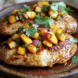 - 4 boneless, skinless chicken breasts - 2 ripe peaches, diced - 2 jalapenos, finely sliced (seeds removed for less heat) - 1 red onion, sliced - 3 cloves garlic, minced - 1 tablespoon olive oil - 1 tablespoon honey - 1 teaspoon smoked paprika - Salt and pepper to taste - Fresh cilantro for garnish (optional) Choosing ripe peaches Select peaches that are soft to the touch. They should have a sweet aroma. Avoid any firm or hard peaches, as they may not taste as sweet. Adjusting jalapeno heat levels If you want less heat, remove the seeds and membranes. You can also use fewer jalapenos. For more heat, keep some seeds in or add an extra pepper. Fresh vs. canned ingredients Fresh ingredients bring vibrant flavors. You can use canned peaches in a pinch, but they may alter the texture and taste. Fresh jalapenos create a better spicy kick than canned options. - Large bowl for marinating - Skillet for cooking - Knife and cutting board To create the peach-jalapeno mixture, start by dicing the ripe peaches. Slice the jalapenos finely, removing the seeds for less heat. Next, cut the red onion into thin slices. Mince the garlic cloves. Combine these ingredients in a large bowl. Add honey, smoked paprika, and a pinch of salt and pepper. Toss everything together well. Let this mixture sit for about 15 to 20 minutes. This marinating time helps the flavors blend beautifully. Heat olive oil in a large skillet over medium-high heat. While the oil heats up, season the chicken breasts with salt and pepper on both sides. Add the chicken to the skillet. Sear each side for about 6 to 7 minutes. Ensure the chicken reaches an internal temperature of 165°F (75°C). This step gives the chicken a golden crust, sealing in the juices. Once the chicken is cooked, lower the heat. Pour the marinated peach-jalapeno mixture over the chicken. Let it cook for an additional 5 minutes. This step allows the flavors to meld. The peaches soften, creating a delicious sauce. After this, remove the skillet from heat. Let the chicken rest for a few minutes. You can garnish with fresh cilantro for an added touch. Enjoy this dish with your favorite sides! To make the best Jalapeno Peach Chicken, balance the sweet and spicy flavors. You can adjust the honey and jalapeno levels to fit your taste. If you want more heat, add an extra jalapeno. If you prefer it sweeter, add more honey. This dish pairs well with side dishes like rice or a fresh salad. These sides help to cool down the heat while enhancing the flavors. Cooking chicken perfectly is key. The internal temperature should reach 165°F (75°C). Use a meat thermometer to check this. This ensures your chicken is safe to eat and juicy. After cooking, let the chicken rest for about five minutes. This resting time allows the juices to settle, keeping the chicken tender and moist. Garnishing your dish makes it look great. Fresh cilantro adds a pop of color and flavor. Just sprinkle some on top before serving. For serving, plate the chicken attractively with the peach-jalapeno mixture over it. This makes the meal more appealing and shows off those vibrant colors. Try serving it on a wooden board for a rustic touch. For the full recipe, check out the detailed instructions. {{image_2}} You can switch the chicken for turkey or pork. Turkey breasts work well and stay juicy. Pork chops add a different taste and texture. For those who prefer plant-based meals, try using tofu or tempeh. Both can soak up flavors nicely. Marinate them just like the chicken for best results. Feel free to mix in other fruits. Mango or pineapple can add a sweet twist. Both fruits balance the heat of the jalapeno. You can also play with spices. Try using cumin or chili powder for a different kick. This keeps the dish fresh and exciting. You have options when it comes to cooking. Grilling gives the chicken a smoky flavor. It also creates nice grill marks. Pan-searing is great for a quick meal and keeps the chicken juicy. If you want a hands-off method, slow cooking is perfect. It tenderizes the meat and blends the flavors well. To keep your Jalapeno Peach Chicken fresh, store it in an airtight container. Place it in the fridge right after it cools. This dish lasts about three to four days in the fridge. Always check for freshness before eating. If you want to save leftovers for later, freezing is a great option. Use freezer-safe bags or containers to avoid freezer burn. Make sure to seal them tightly. You can freeze Jalapeno Peach Chicken for up to three months. When you're ready to eat, thaw it overnight in the fridge. Reheat it on the stove or in the microwave until hot. Don't let those leftovers go to waste! You can use the chicken in many ways. Shred the chicken and add it to salads for a tasty meal. You can also mix it into tacos or wraps. For a quick lunch, try it on a sandwich. There are many options to enjoy this flavorful dish again! You can pair Jalapeno Peach Chicken with several tasty sides. Here are some great options: - Rice: White or brown rice soaks up the sauce well. - Quinoa: A healthy choice that adds extra protein. - Grilled Vegetables: Zucchini, bell peppers, or asparagus work great. - Salad: A fresh green salad adds a nice crunch. - Cornbread: It balances the sweet and spicy flavors. These sides complement the dish and enhance your meal. Yes, you can prepare Jalapeno Peach Chicken in advance. Here are some tips: - Marinate the Chicken: You can marinate the chicken and peach mixture a few hours ahead. This deepens the flavors. - Cook and Store: Cook the chicken, then cool it quickly. Store it in an airtight container in the fridge. - Reheat: When you’re ready to eat, reheat the chicken on the stove. Add a splash of water to prevent it from drying out. Planning ahead makes serving easy and saves time. Jalapeno Peach Chicken stands out due to its bold flavors. Here’s what makes it special: - Sweet and Spicy: The ripe peaches add sweetness, while jalapenos bring heat. This combo excites your taste buds. - Fresh Ingredients: Using fresh peaches and jalapenos enhances the dish's flavor. - Versatile Recipe: You can adjust the heat by adding or removing jalapenos. This means everyone can enjoy it. This dish offers a delightful mix of textures and flavors. For the full recipe, check out the detailed instructions in the earlier sections. In this article, we explored the delicious Jalapeno Peach Chicken recipe. We covered key ingredients, marinating techniques, and cooking tips to ensure juicy chicken. Remember to adjust the heat and sweetness as you like. Try different proteins or cooking methods for fun variations. Finally, store leftovers properly or use them in new meals. With these tips, you'll impress everyone at the table. Enjoy creating this tasty dish and make it your own!