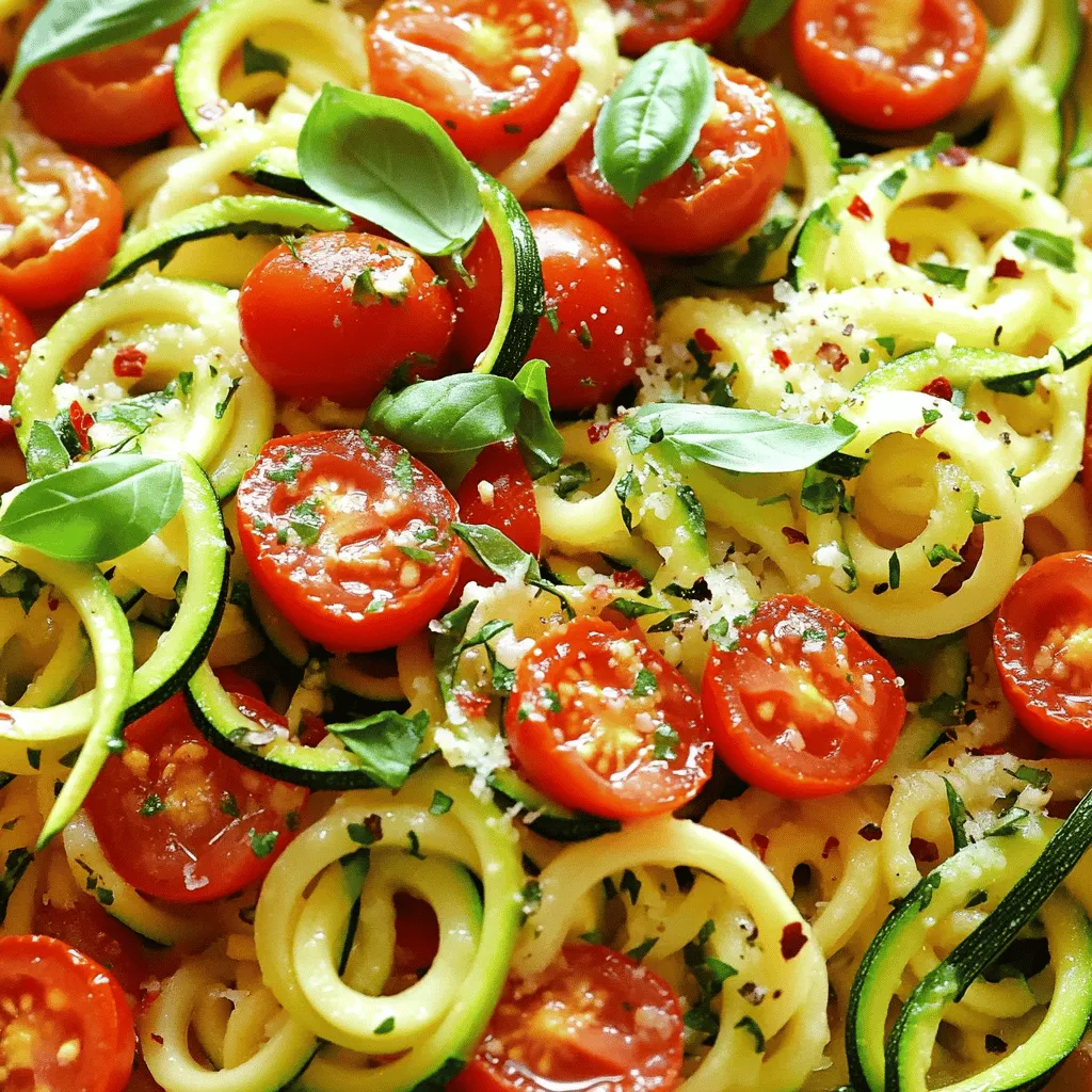 Healthy Tomato Zucchini Pasta Quick and Easy Recipe