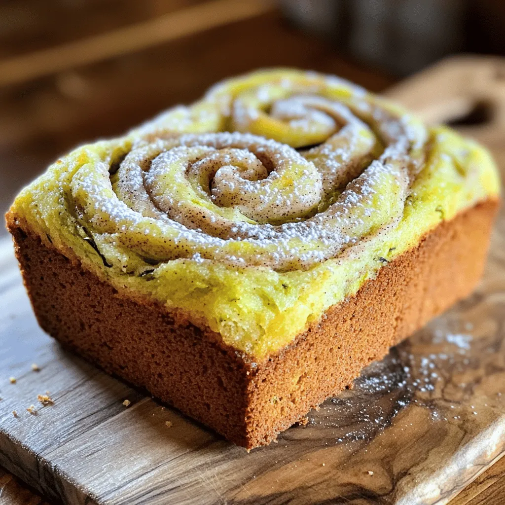 To create the best cinnamon swirl zucchini bread, you need a few key items. Here are the must-haves: - 2 cups grated zucchini (about 2 medium zucchinis) - 1 ½ cups all-purpose flour - 1 cup granulated sugar - ½ cup brown sugar, packed These ingredients work together to make your bread moist and flavorful. The zucchini adds a nice texture, while the sugars bring out the sweetness. If you want to elevate the taste, consider these extra ingredients: - ½ teaspoon nutmeg (optional) - ¼ cup chopped walnuts or pecans (optional) Nutmeg adds warmth and depth, while nuts give a nice crunch to the bread. Feel free to skip them if you prefer a simpler flavor. To create that delightful cinnamon swirl, you need to prepare a simple mixture: - 2 tablespoons cinnamon sugar This blend of cinnamon and sugar adds a sweet, spicy twist. You will sprinkle this mixture in layers as you build your batter in the loaf pan. Now, you’re ready to make the best cinnamon swirl zucchini bread! Check the [Full Recipe] for all the steps. First, I preheat my oven to 350°F (175°C). This helps the bread bake evenly. Next, I prepare my 9x5-inch loaf pan. I lightly grease it or line it with parchment paper. This makes it easy to remove the bread later. I start by grating the zucchini. I use a box grater or a food processor. After grating, I place it in a clean kitchen towel. I squeeze out the extra moisture. This step is key to keeping the bread from getting soggy. Now, I combine the dry ingredients. In a medium bowl, I whisk together the flour, baking soda, baking powder, ground cinnamon, salt, and nutmeg if I choose to use it. I set this aside. In a large mixing bowl, I beat the granulated sugar, brown sugar, and vegetable oil. I mix until it is well combined. Then, I add the eggs one at a time, mixing well after each one. Finally, I stir in the vanilla extract. Next, I add the dry mixture to the wet mixture. I mix gently, just until combined. Then, I fold in the grated zucchini. If I want, I can add chopped nuts at this point. I prepare the cinnamon sugar mixture in a small bowl. For this, I use 2 tablespoons of cinnamon sugar. I pour half of the zucchini batter into the loaf pan first. Then, I sprinkle half of the cinnamon sugar mix on top. I pour the remaining batter over this layer. Finally, I finish with the rest of the cinnamon sugar on top. I place the loaf in the preheated oven. I bake it for 55 to 65 minutes. I check for doneness by inserting a toothpick into the center. If it comes out clean, the bread is ready. Once done, I take the loaf from the oven. I let it cool in the pan for about 10 minutes. After that, I transfer it to a wire rack. This helps it cool completely. Enjoy the warm smell of cinnamon as it fills your kitchen! For the full recipe, you can refer to the previous section. To make the best cinnamon swirl zucchini bread, focus on moisture. Zucchini has a lot of water. Remove excess liquid by squeezing the grated zucchini in a towel. This step keeps your bread from being soggy. Next, adjust the sweetness. You can change the sugar amounts based on your taste. If you want a sweeter bread, add more sugar. If you prefer it less sweet, cut back slightly. Serve your zucchini bread warm or at room temperature. For a special touch, drizzle a light icing on top. Mix powdered sugar with a bit of milk for this simple icing. It adds sweetness and makes the bread look great. You can also sprinkle some cinnamon on top before serving for extra flavor. Use a 9x5-inch loaf pan for the best results. A non-stick pan or one lined with parchment paper helps with easy removal. A box grater or food processor makes grating zucchini quick and easy. A mixing bowl and whisk are essential for combining ingredients smoothly. Having these tools ready will make your baking journey smoother. For the full recipe, check out the complete guide to making the best cinnamon swirl zucchini bread! {{image_2}} You can make your cinnamon swirl zucchini bread even better! Here are two great ideas: - Adding chocolate chips: Stir in a cup of chocolate chips or chunks. The sweet chocolate will mix well with the warm spices. It adds a rich flavor that kids and adults love. - Experimenting with spices: Try adding different spices for fun. You can mix in a pinch of ginger or allspice. These spices will give your bread a unique twist. Just remember to keep the cinnamon as the star. If you have dietary needs, you can still enjoy this bread. Here are some easy swaps: - Gluten-free options: Use a gluten-free flour blend instead of all-purpose flour. Make sure it works well for baking. This swap keeps the bread tasty without gluten. - Vegan substitutions: Replace eggs with flax eggs. Mix one tablespoon of ground flaxseed with three tablespoons of water. Let it sit for a few minutes before using. You can also substitute vegetable oil with applesauce for a lighter option. What goes well with this bread? Here are some tasty ideas: - Best drinks: Serve your cinnamon swirl zucchini bread with a warm cup of tea or coffee. Milk also pairs well, especially for kids. - Sides to serve: You can enjoy this bread with a side of fresh fruit. Slices of apple or berries balance the sweetness nicely. For a special treat, add a dollop of whipped cream or a smear of cream cheese. For the full recipe, check the earlier section. Enjoy baking! You can store zucchini bread at room temperature or in the fridge. If the bread is wrapped tightly, it can last about three days on the counter. Use a clean kitchen towel or plastic wrap for this. If you want it to last longer, put it in the fridge. The cool air helps keep it fresh for up to a week. Just remember, the fridge can make it a bit dry. Freezing is a great way to save zucchini bread for later. To freeze, wrap the loaf in plastic wrap, then in aluminum foil. This helps keep out air and moisture. You can also cut it into slices before freezing. This way, you can grab a slice when you want a treat. When you are ready to eat, thaw it in the fridge overnight or on the counter for a few hours. For the best taste, eat zucchini bread within a week. If stored well, frozen bread can last for up to three months. To keep your portions fresh, store them in airtight containers or zip-top bags. This keeps air out and helps maintain moisture. Keeping track of dates helps you enjoy your delicious bread at its best! Yes, you can use frozen zucchini. Just make sure to thaw it first. Drain any extra water. This helps keep the bread from getting soggy. Frozen zucchini works well in many recipes, but you need to squeeze out the moisture. This way, your bread stays fluffy and tasty. To check if your zucchini bread is done, use a toothpick. Insert it in the center of the loaf. If it comes out clean, your bread is ready. You can also look for a golden-brown color on top. The edges should pull away slightly from the pan. Both signs mean it's time to take it out of the oven. Dense zucchini bread can happen for a few reasons. Too much zucchini can add extra moisture. Make sure you measure correctly. Also, mixing the batter too much can cause it to become tough. Mix just until the ingredients combine. Lastly, check your oven temperature. If it's too low, the bread won't rise well. Cinnamon swirl zucchini bread combines tasty ingredients for a winning treat. We discussed essential and optional items, like grated zucchini and nuts. The step-by-step instructions guide you from preheating to frosting your loaf. Remember tips for moisture and serving suggestions. You can even try variations for different flavors. Lastly, knowing how to store and freeze your bread helps it last longer and taste fresh. Enjoy making your perfect cinnamon swirl zucchini bread today!