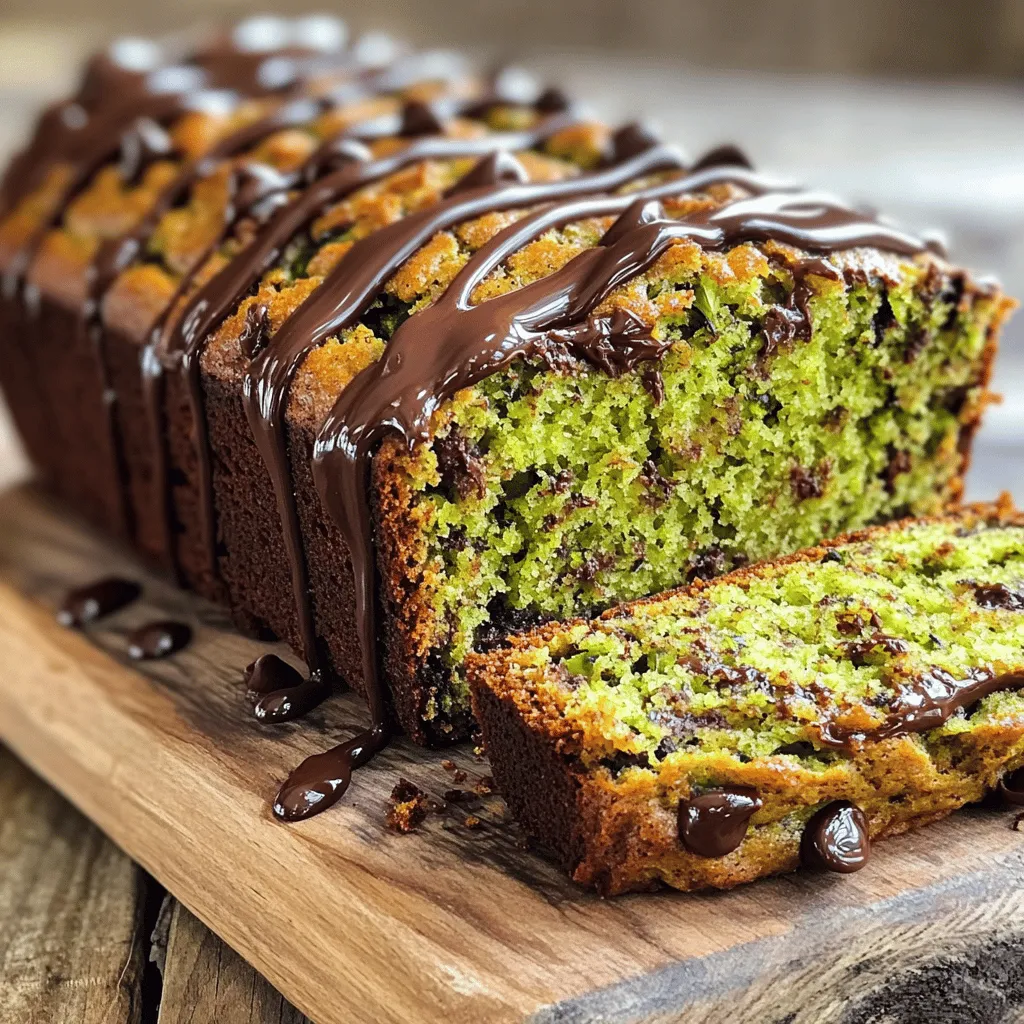 - 1 ½ cups grated zucchini - 2 large eggs - ½ cup vegetable oil - ½ cup unsweetened applesauce - 1 cup granulated sugar - 1 teaspoon vanilla extract - 1 ½ cups all-purpose flour - 1 teaspoon baking powder - 1 teaspoon baking soda - ½ teaspoon salt - 1 teaspoon ground cinnamon - 1 cup semi-sweet chocolate chips - ½ cup chopped walnuts or pecans (optional) To make chocolate chip zucchini bread, gather all your ingredients first. The grated zucchini adds moisture and nutrition. Use a medium zucchini to get about 1 ½ cups. Eggs bind everything together. Vegetable oil and applesauce keep the bread soft and flavorful. Granulated sugar sweetens the mix, while vanilla extract adds a warm aroma. Next, all-purpose flour forms the base. Baking powder and baking soda help the bread rise. Salt enhances flavor, and ground cinnamon gives it a cozy taste. Lastly, chocolate chips bring in that sweet touch. If you like nuts, walnuts or pecans are great options to add a nice crunch. You can find the full recipe above. Enjoy the process of making this delightful treat! - Preheat your oven to 350°F (175°C). - In a large bowl, combine the grated zucchini, eggs, vegetable oil, applesauce, sugar, and vanilla extract. Mix well until smooth. - In another bowl, mix the flour, baking powder, baking soda, salt, and cinnamon. - Gradually add the dry mix to the wet mix. Stir gently until just combined. Don't overmix; lumps are okay. - Fold in the chocolate chips and nuts if you choose to use them. This adds great flavor and texture! - Pour the batter into your prepared loaf pan. Make sure it spreads evenly. - Bake for 50-60 minutes. Check doneness with a toothpick; it should come out clean. - Let the bread cool in the pan for about 10 minutes. Then, transfer it to a wire rack to cool fully. This method ensures your Chocolate Chip Zucchini Bread is moist and flavorful. For the full recipe, check the earlier section. Enjoy your baking adventure! - Ensure proper measurement of zucchini: Use a medium zucchini, which gives you about 1 ½ cups when grated. Squeeze out excess water for best results. - Avoid overmixing the batter: Mix the wet and dry ingredients gently. A few lumps are fine. Overmixing can make the bread tough. - Check doneness using a toothpick: Insert a toothpick in the center of the loaf. If it comes out clean, your bread is ready. If not, give it a few more minutes. - Presentation tips for serving: Slice the zucchini bread into even pieces. Place it on a rustic wooden board. Drizzle melted chocolate over the top for a fun touch. - Pairing ideas: Enjoy your chocolate chip zucchini bread with a cup of coffee or tea. The warm flavors are perfect for a cozy snack. {{image_2}} You can enjoy chocolate chip zucchini bread without gluten. Use gluten-free flour instead of all-purpose flour. Look for a blend that works well for baking. You may need to add a bit more liquid to keep the bread moist. For a vegan version, replace the eggs. You can use flaxseed meal mixed with water, or applesauce. Both work as great egg replacements. Choose maple syrup or coconut sugar for sweetening. Use coconut oil or vegetable oil instead of butter. To change up the flavor, add spices like nutmeg or ginger. A splash of almond extract can also give a nice twist. Try using dark chocolate chips or milk chocolate for variety. You can even mix in dried fruit or nuts for added texture. To keep your chocolate chip zucchini bread fresh for a week, store it at room temperature. Place it in an airtight container or wrap it tightly in plastic wrap. This way, it stays moist and tasty. Avoid putting it in the fridge, as this can make the bread dry. If you want to keep each slice fresh, cut it into pieces before wrapping. For long-term storage, freezing is your best option. To freeze, wrap the entire loaf or slices in plastic wrap, then place them in a freezer bag. This helps keep them fresh for up to three months. When you want to enjoy it, thaw the bread in the fridge overnight. For a quick thaw, leave it at room temperature for a few hours. To maintain texture, warm the bread in the oven for a few minutes before serving. This makes it taste fresh and soft, just like when it was baked. Can I use yellow squash instead of zucchini? Yes, you can use yellow squash. The taste will be slightly different, but it works great. Just make sure to grate it well, just like zucchini. How do I make zucchini bread less sweet? To reduce the sweetness, cut back on the sugar. Try using half a cup instead of a full cup. You can also add a pinch of salt to balance the flavors. What can I use instead of applesauce? If you don’t have applesauce, use mashed bananas or yogurt. Both will keep your bread moist and add flavor. How do I know when the zucchini bread is done baking? Insert a toothpick into the center. If it comes out clean or with a few crumbs, your bread is done. If it’s wet, bake a bit longer. Can I add other toppings or mix-ins? Yes! You can add nuts, dried fruits, or different kinds of chocolate. Get creative with spices too, like nutmeg or ginger, for extra flavor. For the complete recipe, check out the Full Recipe. This blog post guides you in making delicious zucchini bread. We covered ingredients, preparation steps, and baking tips. You can also explore options for gluten-free and vegan variations. Remember, proper measurements and avoiding overmixing are key. Store it right to enjoy it fresh or frozen. Baking is fun, and this recipe makes it easy. Enjoy your tasty creation!