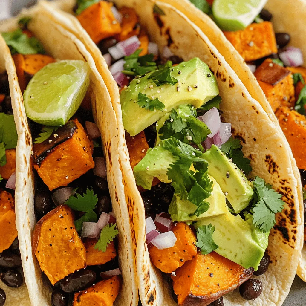 Roasted Sweet Potato and Black Bean Tacos Recipe