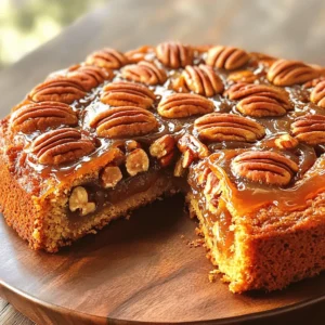 To make this delicious cake, gather these key ingredients: - 1 cup pecan halves - 1/2 cup unsalted butter - 1 cup brown sugar - 1/4 cup maple syrup - 1 cup all-purpose flour - 1 teaspoon baking powder - 1/2 teaspoon baking soda - 1/4 teaspoon salt - 1/2 cup granulated sugar - 1/2 cup buttermilk - 2 large eggs - 1 teaspoon vanilla extract These ingredients blend together to create a rich and tasty cake. The pecans add crunch, while the maple syrup lends a warm flavor. If you’re missing an ingredient, here are some easy swaps: - Unsalted Butter: Use coconut oil or margarine. - Brown Sugar: You can use white sugar mixed with molasses. - Buttermilk: Mix milk with lemon juice or vinegar for an easy substitute. - Granulated Sugar: You can replace it with coconut sugar for a more natural option. These substitutes keep the cake tasty while making it easier for you to bake. For this recipe, you will need: - 9-inch round cake pan - Small saucepan - Mixing bowls - Whisk - Measuring cups and spoons - Toothpick for testing doneness Having the right tools makes baking smooth and fun. A sturdy cake pan ensures even baking, and good mixing bowls help combine ingredients well. Follow the [Full Recipe] for step-by-step instructions, and enjoy your baking! To start, you need to prepare the base and topping for the cake. First, preheat your oven to 350°F (175°C). Grease a 9-inch round cake pan and set it aside. In a small saucepan, melt 1/2 cup of unsalted butter over medium heat. Add 1 cup of brown sugar and 1/4 cup of maple syrup. Stir this mixture until it combines and bubbles, which takes about 2-3 minutes. Once done, pour it into the bottom of your prepared pan. Now, evenly arrange 1 cup of pecan halves on top of this caramel mixture. Next, it’s time to mix and bake the cake. In a mixing bowl, whisk together 1 cup of all-purpose flour, 1 teaspoon of baking powder, 1/2 teaspoon of baking soda, and 1/4 teaspoon of salt. Set this bowl aside. In another bowl, beat 1/2 cup of granulated sugar with the remaining 1/2 cup of butter until creamy, about 3 minutes. Add 2 large eggs, mixing well after each. Stir in 1 teaspoon of vanilla extract. Now, gradually mix in the dry ingredients, alternating with 1/2 cup of buttermilk. Start and end with the flour. Mix until smooth. Carefully pour this cake batter over the pecans in the pan, smoothing the top. Bake for 30-35 minutes. Check for doneness by inserting a toothpick into the center. If it comes out clean, your cake is ready! After baking, let the cake cool in the pan for about 10 minutes. Then, carefully invert it onto a serving plate. You’ll see the beautiful caramelized pecans on top. Allow the cake to cool for another 10-15 minutes before slicing. For extra delight, serve it warm with whipped cream or a scoop of vanilla ice cream. Enjoy this delicious treat! For the full recipe, click here. One common mistake is overcooking the cake. Keep an eye on the time. Check it at 30 minutes. Insert a toothpick to see if it comes out clean. If it does, the cake is done. Another mistake is not letting the cake cool before inverting it. This can lead to a messy presentation. Also, be careful when pouring the batter. If you pour too fast, it may disturb the pecans. To get that perfect caramel layer, heat the butter, brown sugar, and maple syrup slowly. Stir it until it bubbles. This can take about 2-3 minutes. Don’t rush this step. If you cook it too long, it can burn. Pour the caramel into the pan while it's hot. This helps the pecans stick well and creates a nice glaze. For a moist cake, use room temperature ingredients. This includes butter, eggs, and buttermilk. Mix the batter gently. Overmixing can lead to a tough cake. It’s better to mix until just combined. Lastly, let the cake cool in the pan for a few minutes. This keeps it moist and helps it hold together better. For a detailed guide, check the Full Recipe. {{image_2}} You can swap pecans for other nuts. Walnuts work well and add a nice crunch. Almonds bring a light taste and a different texture. Hazelnuts also make a great choice. Just chop them roughly and add them to the cake. The caramel topping will be just as tasty with these nuts. Add a splash of orange juice or zest for a bright twist. You can also mix in spices like cinnamon or nutmeg for warmth. Dark chocolate chips can bring richness and depth. For a tropical touch, try adding shredded coconut. Each of these add-ins makes the cake unique and exciting. To make this cake gluten-free, use a gluten-free flour blend. This keeps the texture light and airy. For a vegan version, replace eggs with flaxseed meal or applesauce. Use plant-based butter and almond milk instead of buttermilk. These swaps keep the cake delicious while meeting dietary needs. For the full recipe, check the earlier section. Enjoy exploring these fun variations! To keep your cake fresh, wrap it tightly in plastic wrap. You can also place it in an airtight container. Store it at room temperature for up to three days. If you want it to last longer, refrigeration is a good option. Just remember, refrigeration can change the cake's texture a bit. For long-term storage, freezing is best. Slice the cake into pieces for easy serving later. Wrap each slice in plastic wrap, then place them in a freezer bag. Label the bag with the date. The cake can last up to three months in the freezer. When you're ready to enjoy it, simply thaw it in the fridge overnight. To reheat your cake, preheat the oven to 350°F (175°C). Place the cake on a baking sheet and cover it with foil to keep it moist. Heat it for about 10-15 minutes. You can also microwave a slice for 15-20 seconds. Just be careful not to overheat it, as it can dry out. Enjoy your warm, gooey cake! For the full recipe, check out the details above. You can bake the cake a day or two in advance. Once it cools, cover it tightly. Store it at room temperature. This keeps the cake moist and fresh. When you are ready, you can warm it slightly in the oven. This step brings back its delicious flavor. Yes, you can! While pecans are great, walnuts or almonds work well too. Just keep the same amount. Each nut gives a unique flavor and texture. Try mixing nuts for added taste, too! If your cake turns out dry, try these tips. Serve it warm with a drizzle of syrup or cream. You can also add a scoop of ice cream. The moisture will help balance the dryness. Next time, check your baking time. Overbaking can lead to dryness. To check if your cake is done, use a toothpick. Insert it into the center of the cake. If it comes out clean, your cake is ready. If there’s batter on the toothpick, bake it a bit longer. The cake should also spring back when touched lightly. This cake pairs well with many treats. A dollop of whipped cream adds lightness. Vanilla ice cream is a classic choice, too. You can also serve it with fresh fruit or a hot coffee. Each option enhances the cake's rich flavors. For the full recipe, refer to the earlier section. You learned how to make a delicious Caramelised Pecan Upside Down Cake. We covered all the ingredients, tools, and step-by-step instructions to ensure your success. I shared tips to avoid common mistakes and achieve great flavors. Plus, I offered storage advice and answers to your most pressing questions. Remember, cooking is about pleasure and creativity. Enjoy making this cake, and don’t hesitate to try new flavors and extras. Your kitchen is a space for fun and taste. Happy baking!