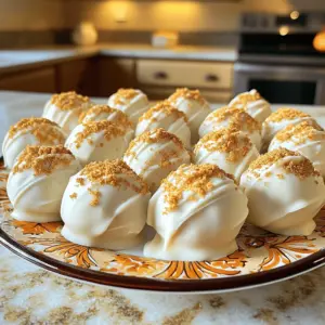 - 8 oz cream cheese, softened - 1 cup pumpkin puree - 1 cup powdered sugar The base of these truffles is a smooth mix of cream cheese, pumpkin puree, and powdered sugar. Cream cheese gives a rich and creamy feel. Pumpkin puree adds a warm flavor that screams fall. The powdered sugar sweetens the mix and balances the tanginess of the cream cheese. - 1 teaspoon vanilla extract - 1 teaspoon pumpkin pie spice - 1/2 cup crushed graham crackers - 1 cup white chocolate chips - 1 tablespoon coconut oil (optional) Next, we add vanilla extract for warmth and depth. Pumpkin pie spice brings in that cozy, spiced flavor we all love. Crushed graham crackers add texture and a hint of crunch. To coat the truffles, we melt white chocolate chips with coconut oil. The coconut oil helps the chocolate coat smoothly. - Extra crushed graham crackers for coating Finally, we use extra crushed graham crackers to coat the truffles. This adds a delightful crunch and looks great too. The truffles become little bites of joy, perfect for any occasion! Start by gathering your ingredients. In a large bowl, beat 8 oz of softened cream cheese with 1 cup of pumpkin puree. Mix until the blend is smooth and creamy. Next, add 1 cup of powdered sugar, 1 teaspoon of vanilla extract, and 1 teaspoon of pumpkin pie spice. Stir it all together until well combined. Finally, fold in 1/2 cup of crushed graham crackers. This step adds texture and flavor to your truffles. Once your cheesecake mixture is ready, cover the bowl with plastic wrap. Place it in the fridge for about 30 minutes. This chilling process helps the mixture firm up, making it easier to handle. After chilling, scoop out about 1 tablespoon of the mixture. Roll it into small balls using your hands. Place these truffles on a baking sheet lined with parchment paper. Now it's time to coat your truffles. In a microwave-safe bowl, melt 1 cup of white chocolate chips. If you like, add 1 tablespoon of coconut oil to the chocolate. This will help it stay smooth. Heat the mixture in 30-second intervals, stirring in between, until it's fully melted. Dip each truffle into the melted chocolate. Let any excess chocolate drip off. Then, roll the truffle in extra crushed graham crackers for a crunchy coating. After coating, place the truffles back on the parchment paper. Refrigerate them for about 15 minutes to set the chocolate. Enjoy your delicious pumpkin cheesecake truffles! To make your truffles stand out, presentation is key. Arrange the truffles on a decorative plate. You can sprinkle a bit of pumpkin pie spice on top for a warm touch. Using mini cupcake liners for each truffle adds charm and makes serving easy. Sweetness can make or break your truffles. If you prefer a sweeter bite, add more powdered sugar. For a less sweet flavor, cut back a little. When rolling your truffles, wet your hands slightly. This helps prevent sticking. Aim for uniform balls to ensure even coating. If your mixture feels too soft, chill it longer. A firmer mix makes rolling easier. For chocolate coating, if the chocolate is too thick, add more coconut oil. This will help it glide smoothly over the truffles. If you face any issues, don’t worry! Cooking is about learning and having fun. {{image_2}} You can easily change the flavors of your pumpkin cheesecake truffles. - Chocolate pumpkin truffles: Use dark or milk chocolate instead of white chocolate. Melt the chocolate and dip the truffles for a rich taste. This twist adds depth to the classic pumpkin flavor. - Nutty pumpkin truffles: Add chopped nuts like walnuts or pecans into the cheesecake mixture. This adds crunch and a lovely nutty flavor, making them even more delightful. Swapping ingredients can keep the joy alive in your truffle-making. - Using different types of chocolate: While white chocolate is creamy, you can try semi-sweet or milk chocolate. Each type brings a unique taste and sweetness level to the truffles. - Gluten-free options: Use gluten-free graham crackers to make the truffles safe for those with gluten allergies. Many brands offer great-tasting options that work well. The way you serve your truffles can enhance the experience. - Pairing with beverages: These truffles go well with coffee, chai, or hot cocoa. The warmth of the drinks complements the cool truffles perfectly. - Seasonal serving ideas: Serve these truffles at fall gatherings or holiday parties. Arrange them on a decorative plate and sprinkle some pumpkin pie spice on top for a festive touch. To keep your Pumpkin Cheesecake Truffles fresh, refrigeration is key. I suggest placing them in an airtight container. This method helps prevent moisture and odors from affecting the flavor. Line the container with parchment paper to avoid sticking. If you want to save truffles for later, you can freeze them. First, place the truffles on a baking sheet in a single layer. Freeze them until solid, about 1-2 hours. Then, transfer the frozen truffles into a freezer-safe bag or container. Label it with the date for easy reference. In the fridge, these truffles last about one week. Store them properly to maximize their freshness. To tell if they’ve gone bad, watch for changes in texture or smell. If the truffles feel sticky or have an off odor, it's time to toss them. By following these storage tips, you can enjoy your Pumpkin Cheesecake Truffles for days! To make these truffles vegan, swap the cream cheese for a vegan cream cheese. Use maple syrup instead of powdered sugar for sweetness. You can also use dairy-free chocolate chips instead of white chocolate. Coconut oil is still an option for smooth melting. This makes a creamy, tasty treat without any animal products. Yes, you can use fresh pumpkin. Start by roasting a small pumpkin. Cut it in half, remove the seeds, and place it cut-side down on a baking sheet. Roast at 400°F for about 30 minutes or until soft. Scoop out the flesh and blend it until smooth. This fresh puree will add a bright flavor to your truffles. For a party, arrange the truffles on a decorative plate. You can use mini cupcake liners for a neat look. Sprinkle some pumpkin pie spice on top for a special touch. Keep them chilled until serving to maintain the best texture. Small, bite-sized servings work best for guests. Absolutely! You can prepare the truffles a day in advance. Just follow the recipe, then store them in the fridge in an airtight container. They hold their taste and texture well. If you want to make them even earlier, freeze the truffles. Just let them thaw in the fridge before serving for the best results. This blog post covered everything you need for pumpkin cheesecake truffles. You learned about essential ingredients, easy steps, tips for perfect texture, and creative variations. We also discussed how to store your truffles and answered common questions. These treats are fun to make and share. With a little creativity, you can impress at any gathering. Enjoy making your pumpkin cheesecake truffles and savor every bite!