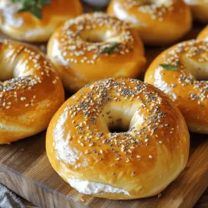 To make Healthy Greek Yogurt Bagels, you need just a few simple items. Here’s what you will need: - 1 cup Greek yogurt (plain, unsweetened) - 1 ½ cups all-purpose flour (plus more for dusting) - 1 tsp baking powder - ½ tsp salt These ingredients create a soft and chewy bagel. The Greek yogurt gives moisture and protein, while the flour provides structure. If you like a hint of sweetness, you can add a sweetener. Use one of these options: - 1 tsp honey - 1 tsp maple syrup These sweeteners are optional. They add a nice touch without overpowering the bagel flavor. Toppings make bagels fun! You can add a variety of flavors. Here are some tasty choices: - Sesame seeds - Poppy seeds - Everything bagel seasoning Sprinkling these on top will make your bagels look great and taste amazing. Choose your favorites for a personal touch! Start by preheating your oven to 375°F (190°C). Line a baking sheet with parchment paper to prevent sticking. In a large bowl, mix 1 cup of Greek yogurt, 1 ½ cups of all-purpose flour, 1 teaspoon of baking powder, and ½ teaspoon of salt. Stir until a sticky dough forms. If you want a touch of sweetness, add 1 teaspoon of honey or maple syrup now. Next, lightly flour a clean surface. Turn the dough onto it, then knead gently for 5-7 minutes. Add more flour if the dough is too sticky. Once smooth and elastic, divide the dough into 4 equal pieces. Roll each piece into a ball. Use your finger to poke a hole in the center of each ball, creating the classic bagel shape. Place your shaped bagels on the lined baking sheet. Feel free to sprinkle sesame seeds, poppy seeds, or everything bagel seasoning on top, pressing them in gently. Bake in the preheated oven for 20-25 minutes. They should be golden brown on top. After baking, let the bagels cool on the sheet for a few minutes before transferring them to a wire rack. Enjoy your delicious homemade bagels! To get the best texture for your Healthy Greek Yogurt Bagels, start with high-quality Greek yogurt. This gives your bagels a nice, soft base. When you mix the flour, don’t overwork the dough. Knead just enough to make it smooth. If it feels too sticky, add a little more flour. Keep your hands floured while shaping the bagels. This will help prevent sticking. Bake until they are golden brown. This gives them a nice crunch on the outside. To keep your bagels fresh, store them in a sealed bag. Place them at room temperature for up to two days. If you want to keep them longer, freeze them. Wrap each bagel tightly in plastic wrap. Then, place them in a freezer bag. When you want to eat them, just thaw at room temperature. You can also toast them straight from the freezer. This makes them taste fresh again. You can easily change some ingredients based on your needs. If you need a gluten-free option, use a gluten-free flour blend. Make sure it has a good binding agent. For a dairy-free choice, try coconut yogurt instead of Greek yogurt. If you prefer less sugar, skip the honey or maple syrup. You can also use herbs or spices to add flavor without extra calories. {{image_2}} Greek yogurt is a power food. It is rich in protein, which helps build muscle. It also has probiotics, which are good for your gut. This yogurt can help you feel full longer, making it great for weight loss. The calcium in Greek yogurt helps strengthen bones. It also has less sugar than regular yogurt, making it a healthier choice. Traditional bagels often have high carbs and low protein. This can lead to quick hunger. In contrast, Greek yogurt bagels have more protein and less sugar. They are lighter on the stomach. You get a satisfying bagel without the heavy feel. This makes them a smart option for breakfast or a snack. Here is the caloric and nutritional breakdown of one Healthy Greek Yogurt Bagel: - Calories: About 170 - Protein: 10 grams - Carbohydrates: 30 grams - Fat: 2 grams - Fiber: 1 gram These bagels are a great source of energy. They can fit into many diets. You can enjoy them without feeling guilty. You can add fun flavors to your bagels. Try mixing in dried herbs like oregano or thyme. You can also use garlic powder or onion powder for a savory twist. These flavors will make every bite exciting. Just add about one teaspoon of your choice to the dough. If you want a touch of sweetness, there are many choices. Honey or maple syrup works great, but you can also try agave nectar. For a low-calorie option, use stevia or monk fruit sweetener. These options keep your bagels tasty without too much sugar. Just add one teaspoon of your sweetener to the mix. You can make these bagels vegan and gluten-free too. Use a plant-based yogurt instead of Greek yogurt. For gluten-free options, substitute all-purpose flour with almond flour or a gluten-free flour blend. This way, everyone can enjoy these bagels. Just make sure to adjust the baking time if needed. To make these bagels gluten-free, swap the all-purpose flour for a gluten-free blend. Look for a mix that has xanthan gum. This helps mimic the texture of regular flour. Use the same amount, 1 ½ cups. Mix it with the other ingredients as usual. Knead the dough gently, just like the original recipe. Yes, you can freeze these bagels. First, let them cool completely after baking. Then, wrap each bagel in plastic wrap. Place them in a freezer-safe bag. They will stay fresh for about three months. When you're ready to eat, thaw them in the fridge overnight or toast them straight from the freezer. You can choose many tasty toppings! Some great options are: - Sesame seeds - Poppy seeds - Everything bagel seasoning - Fresh herbs like dill or chives - Cream cheese or avocado spread These toppings add flavor and make your bagels even more delicious. You learned how to make healthy Greek yogurt bagels from scratch. We covered main ingredients, optional sweeteners, and tasty toppings. You now know the steps for prepping, shaping, and baking them to perfection. With tips on texture and storage, you can enjoy fresh bagels longer. Don't forget the nutritional benefits and fun variations. Choose flavors or alternatives to match your needs. Happy bagel-making—I hope you enjoy each bite!