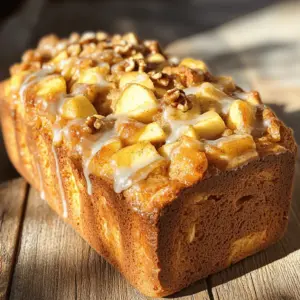 - 2 large apples (such as Granny Smith or Honeycrisp), peeled and diced - 1/2 cup brown sugar - 1/2 cup granulated sugar - 1/2 cup unsalted butter, melted - 2 large eggs - 1 teaspoon vanilla extract - 2 cups all-purpose flour - 1 tablespoon baking powder - 1 teaspoon ground cinnamon - 1/2 teaspoon ground nutmeg - 1/4 teaspoon salt - 1/2 cup milk - Optional: 1/2 cup chopped walnuts or pecans To make Country Apple Fritter Bread, you need fresh apples. I love using Granny Smith or Honeycrisp apples. They add great flavor and texture. The mix of brown sugar and granulated sugar creates a nice sweetness. Melted unsalted butter gives the bread a rich taste. Two large eggs help bind the mixture. Don't forget the vanilla extract; it adds a lovely aroma. You’ll also need all-purpose flour, baking powder, and spices. Ground cinnamon and nutmeg give a warm, cozy flavor. Salt balances the sweetness. Lastly, add milk to make the batter smooth. If you want some crunch, consider adding chopped walnuts or pecans. They give a nice texture contrast. This simple list of ingredients brings together a delightful treat. You can find the Full Recipe for step-by-step guidance. First, set your oven to 350°F (175°C). While it warms up, grease a 9x5-inch loaf pan with butter or cooking spray. Next, take two large apples, like Granny Smith or Honeycrisp. Peel and dice them. In a medium bowl, toss the diced apples with 1/4 cup of brown sugar and 1 teaspoon of cinnamon. Let them sit for a bit. This allows the apples to release some juices. In a large bowl, whisk together 1/2 cup of melted butter, the remaining 1/4 cup of brown sugar, 1/2 cup of granulated sugar, 2 large eggs, and 1 teaspoon of vanilla extract. Keep whisking until the mixture is smooth and creamy. In another bowl, mix together 2 cups of all-purpose flour, 1 tablespoon of baking powder, 1/2 teaspoon of ground nutmeg, and 1/4 teaspoon of salt. Gradually add this dry mix to the wet ingredients. Alternate with 1/2 cup of milk, starting and ending with the flour. Stir gently until just combined. Be careful not to overmix. Now, gently fold the apples into the batter. If you want, you can also add 1/2 cup of chopped walnuts or pecans for extra crunch. Make sure the apples are evenly spread without breaking them up too much. Spoon the batter into your greased loaf pan. Use a spatula to smooth the top, making it nice and even. Bake in your preheated oven for 50-60 minutes. Check with a toothpick. It should come out clean. If the top browns too fast, cover it with aluminum foil halfway through. After baking, let the bread cool in the pan for about 10 minutes. Then, transfer it to a wire rack to cool completely. Slice the bread and enjoy it warm or at room temperature. For a special treat, drizzle a simple glaze made from powdered sugar and milk over the top. Don’t forget to check the Full Recipe for more details! Choosing the right apples is key to a great Country Apple Fritter Bread. I love using Granny Smith or Honeycrisp apples. They bring a nice blend of tartness and sweetness. Tart apples hold their shape well when cooked. This keeps your bread from becoming mushy. When you pick apples, look for firm ones without bruises. Fresh apples give your bread better flavor. Texture can make or break your bread. You want it soft and moist but not dense. To achieve this, make sure your wet and dry ingredients are mixed just right. When you combine these, don’t stir too much. A few lumps are okay! This helps keep the bread light and airy. The apples also add moisture. Their juices mix in during baking, which enhances the texture. Overmixing is a common mistake that leads to tough bread. When you add your dry mix to the wet mix, use a gentle hand. Mix until you see no dry flour. This means the batter is just combined. If you keep stirring, you’ll develop the gluten too much. Remember, a few lumps are fine! This will ensure your Country Apple Fritter Bread remains soft and tender. For the full recipe, check out the detailed instructions. {{image_2}} You can change the flavor of your Country Apple Fritter Bread by adding spices. Try mixing in ginger or allspice for a warm twist. A pinch of cardamom will also add a lovely aroma. Feel free to adjust amounts to match your taste! If you need a gluten-free version, swap the all-purpose flour for a gluten-free blend. Make sure it has xanthan gum in it. This helps the bread hold its shape. Use the same amount as the recipe calls for. Your bread will still be soft and delicious. Toppings can make your bread even better. Instead of a glaze, sprinkle some coarse sugar on top before baking. It gives a nice crunch. You can also drizzle melted chocolate on top once the bread cools. This adds a sweet touch. For a fruity finish, try a glaze made from apple cider. Just mix powdered sugar with a bit of cider until it’s smooth. For the full recipe, check out the details above! After you enjoy your Country Apple Fritter Bread, store any leftovers in an airtight container. This helps keep the bread fresh. Place it at room temperature for up to three days. If you want to keep it longer, consider freezing it. To freeze your bread, wrap it tightly in plastic wrap. Then, place it in a freezer bag. This keeps out air and moisture. You can freeze it for up to three months. When you’re ready to eat, just thaw it overnight in the fridge. To reheat the bread, slice off what you need. You can use a microwave or an oven. For the microwave, heat for 15-30 seconds. If you prefer the oven, set it to 350°F (175°C) and warm for about 10 minutes. Enjoy your warm, tasty treat! For more details, check out the Full Recipe. Yes, you can! Try pears, peaches, or berries. Each fruit brings a unique taste. Just chop them into small pieces like the apples. Adjust the sugar based on the fruit's sweetness. The best way to check is with a toothpick. Insert it into the center of the bread. If it comes out clean, the bread is ready. The top should look golden brown, and the edges should pull away from the pan. If the bread is dry, try adding a little milk or butter. You can also serve it with cream cheese or a scoop of ice cream. This adds moisture and extra flavor. Slice the bread and serve it warm. You can drizzle it with a simple glaze made of powdered sugar and milk. It also tastes great with butter or cream cheese. Pair it with coffee or tea for a cozy treat. Absolutely! Kids can help with mixing and adding ingredients. They can also toss the apples with sugar and spices. Just watch them around the oven. Baking together is a fun way to teach cooking skills. For more details on making this delightful treat, check the Full Recipe. This blog post covers how to make delicious Country Apple Fritter Bread. We discussed the simple ingredients, like apples and spices, and gave clear steps to bake it right. I shared tips to help pick the best apples and avoid mistakes while mixing. You can try fun variations or freeze leftovers for later. Remember, baking is about enjoying the process and sharing tasty treats. With this recipe, you can create a warm, comforting dessert that everyone will love. Happy baking!