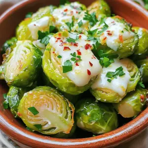 - 1 lb Brussels sprouts, trimmed and halved - 3 tablespoons olive oil - 4 cloves garlic, minced - 1 teaspoon garlic powder - ½ cup grated Parmesan cheese - 1 teaspoon salt - ½ teaspoon black pepper - 1 teaspoon red pepper flakes (optional) - Fresh parsley, chopped (for garnish) Gathering the right ingredients is key. First, I love using fresh Brussels sprouts. Trim them well and cut them in half. This helps them cook evenly. You will need olive oil for a nice golden color. Garlic adds a wonderful flavor. I use both minced garlic and garlic powder for depth. Parmesan cheese gives it a savory touch. Sprinkle it on right after roasting. Salt and black pepper enhance the taste. If you like heat, add red pepper flakes for a kick. Finally, fresh parsley adds color and freshness. - Mixing bowl - Baking sheet - Parchment paper - Chef's knife You’ll need a few tools for this recipe. A mixing bowl is great for combining all the ingredients. A baking sheet helps the Brussels sprouts roast evenly. Using parchment paper makes clean-up easy. A sharp chef's knife is perfect for cutting the sprouts. Having these tools ready will make your cooking smoother and more fun. - Preheat the oven to 400°F (200°C). - Prepare the Brussels sprouts by trimming and halving them. First, let's get our oven ready. Preheating is key for even cooking. While it warms up, take your Brussels sprouts. Trim off the tough ends and slice them in half. This helps them cook evenly. - Combine ingredients in a mixing bowl. - Spread Brussels sprouts on a baking sheet. - Roast and stir halfway. In a large mixing bowl, add the trimmed Brussels sprouts. Pour in 3 tablespoons of olive oil. Then, add 4 cloves of minced garlic, 1 teaspoon of garlic powder, 1 teaspoon of salt, and ½ teaspoon of black pepper. If you like heat, sprinkle in 1 teaspoon of red pepper flakes. Toss everything well. Make sure each sprout gets coated. Now, spread them out in a single layer on a baking sheet lined with parchment paper. Roast them in the oven for 20-25 minutes. Stir the sprouts halfway through cooking. This helps them brown nicely. - Add Parmesan cheese and return to oven. - Garnish before serving. When the Brussels sprouts are golden brown and tender, take them out. Immediately sprinkle ½ cup of grated Parmesan cheese on top. Return the baking sheet to the oven and roast for another 5 minutes. This will melt the cheese and give it a slight crisp. Once done, let them cool for a moment. Finally, transfer your delicious Brussels sprouts to a serving platter. Garnish with fresh parsley for color and flavor before serving. Enjoy this tasty side! To get the best flavor from your Brussels sprouts, an even coat of oil is key. This helps them roast evenly. I use three tablespoons of olive oil. Make sure to toss the sprouts well. It ensures every piece has oil. For a crispy texture, keep the sprouts in a single layer on the baking sheet. If they overlap, they won’t crisp up. Stir them halfway through roasting. This helps them brown nicely. Want to kick up the flavor? Try adding a squeeze of lemon juice after roasting. It brightens the dish. You can also mix in some herbs like thyme or rosemary for added depth. For a fun side, serve these sprouts with a simple yogurt dip. Just mix plain yogurt with garlic and lemon juice. It pairs well with the strong cheese flavor. Plating can make your dish pop! Arrange the Brussels sprouts in a bowl. Drizzle any leftover olive oil from the baking sheet over them. This adds shine and extra flavor. To enhance the look, add a light sprinkle of extra Parmesan on top. Finish with fresh parsley. It adds a nice touch of color and freshness. {{image_2}} You can change the cheese to fit your taste. Try cheddar for a sharp flavor or feta for a tangy twist. If you want to mix it up, use other veggies instead of Brussels sprouts. Cauliflower or green beans can work well too. Each swap adds a new layer to your dish. For a quick method, use an air fryer. It cooks the sprouts fast and keeps them crispy. Set the air fryer to 375°F and cook for about 15 minutes. Shake the basket halfway through for even cooking. If you prefer, try stovetop sautéing. Heat olive oil in a pan, add the sprouts, and cook for around 10-12 minutes. Stir often for the best results. Add fruits or nuts to your sprouts for more texture. Dried cranberries bring sweetness, while walnuts add crunch. You can also try spice blends for unique flavors. A mix of cumin and paprika can give a warm taste. Experiment and find your favorite combo! To keep your Garlic Parmesan Roasted Brussels Sprouts fresh, place them in an airtight container. Make sure they cool down to room temperature before sealing. Store them in the fridge. They will stay good for about 3 to 5 days. When reheating, use the oven for best results. Preheat it to 350°F (175°C). Spread the Brussels sprouts on a baking sheet. Heat for about 10 to 15 minutes. This method helps keep them crispy. Avoid using the microwave, as it can make them soggy. You can freeze leftover Brussels sprouts, but they may lose some texture. First, let them cool completely. Place them in a freezer bag, pushing out as much air as you can. They can last up to 2 months in the freezer. To thaw, place them in the fridge overnight before reheating. This ensures they taste great when you enjoy them again. Can I prepare Garlic Parmesan Roasted Brussels Sprouts ahead of time? Yes, you can prep them ahead. Trim and halve the Brussels sprouts. Toss them with oil and seasoning. Store in the fridge for up to a day. When ready, roast them as usual. This saves time and adds flavor. What to serve with Garlic Parmesan Roasted Brussels Sprouts? These Brussels sprouts pair well with many dishes. Try serving them with roasted chicken or grilled steak. They also complement pasta dishes and can be a tasty side for a holiday meal. Are Brussels sprouts healthy? Yes, Brussels sprouts are very healthy. They are low in calories and high in fiber. They also provide vitamins C and K, which are good for your immune system and bones. Why are my Brussels sprouts bitter? Bitterness can come from overcooking or using old sprouts. Always choose fresh Brussels sprouts and roast them until tender. A sprinkle of salt or a splash of lemon juice can help cut the bitterness. What to do if they aren't crispy? If your Brussels sprouts are not crispy, they may need more oil. Make sure they are in a single layer on the baking sheet. Stir them halfway through roasting. If they still lack crunch, try roasting a bit longer. Caloric content per serving Each serving of Garlic Parmesan Roasted Brussels Sprouts has about 180 calories. Breakdown of macronutrients - Protein: 6g - Carbohydrates: 15g - Fat: 12g In this blog post, we explored how to make Garlic Parmesan Roasted Brussels Sprouts. We covered ingredients, preparation, cooking steps, and tips for the best results. Remember to coat the sprouts well and watch for the golden color. You can customize the dish with different cheeses or vegetables for exciting twists. Freezing and reheating methods ensure your leftovers stay tasty. Now, you have everything you need to create a delicious side dish. Enjoy making these sprouts again and again!