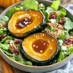 To create this delicious salad, you'll need: - 1 medium acorn squash, halved and seeds removed - 2 tablespoons olive oil - 2 tablespoons pure maple syrup - Salt and pepper to taste - 1 cup quinoa, rinsed - 2 cups vegetable broth or water - 1/2 cup dried cranberries - 1/2 cup pecans, roughly chopped - 2 cups mixed greens (arugula, spinach, or kale) - 2 tablespoons lemon juice - 1 teaspoon cinnamon These ingredients work together to create a mix of sweet and savory flavors. The acorn squash adds a lovely warmth, while the quinoa provides a nice texture. To boost the taste of your salad, consider adding: - 1/4 cup feta cheese, crumbled - Fresh herbs like parsley or mint for garnish Feta cheese adds a creamy touch, while fresh herbs bring brightness to the dish. Feel free to experiment with other ingredients to match your taste. This salad serves four people. Each serving contains: - Calories: 290 - Protein: 9g - Carbohydrates: 43g - Dietary Fiber: 6g - Sugars: 8g - Fats: 10g This nutritional profile makes the salad a healthy choice. It offers fiber, protein, and healthy fats, making it a filling option for lunch or dinner. First, preheat your oven to 400°F (200°C). Cut the acorn squash in half and scoop out the seeds. Brush the cut sides with olive oil. Sprinkle salt, pepper, and a pinch of cinnamon on top. Place the squash cut-side down on a lined baking sheet. Roast it for 30 to 35 minutes. After 15 minutes, drizzle maple syrup over the squash. Return it to the oven until tender. While the squash roasts, it’s time to cook the quinoa. In a medium pot, bring 2 cups of vegetable broth or water to a boil. Add 1 cup of rinsed quinoa. Lower the heat and cover the pot, allowing it to simmer. Cook for about 15 minutes or until the liquid is absorbed. Remove from heat and let it sit for 5 minutes. Fluff the quinoa with a fork. Once the squash cools, scoop out the flesh and mix it into a large bowl with the cooked quinoa. Add dried cranberries and chopped pecans. Drizzle in lemon juice and stir well. Taste and adjust salt, pepper, or lemon juice as needed. To serve, place mixed greens on a plate. Top with the quinoa and squash mix. Finish with crumbled feta cheese if you like. Enjoy your salad delight! To pick the best acorn squash, look for a firm skin. It should feel heavy for its size. The color should be deep green with some orange streaks. Avoid squash with soft spots or blemishes. These signs mean they might be old or spoiled. Fresh squash will taste better in your salad. Cooking quinoa is simple. Rinse one cup of quinoa under cold water. This step removes bitterness. Then, boil two cups of vegetable broth or water in a pot. Add the rinsed quinoa and reduce the heat. Cover and simmer for about 15 minutes. Once the liquid absorbs, let it sit for five minutes. Fluff it with a fork for the best texture. For a beautiful presentation, use a large, shallow bowl. Start with a bed of mixed greens. Then, add the quinoa and acorn squash mix on top. Sprinkle crumbled feta for color and taste. You can also add a few whole pecans on top. This adds crunch and looks great. Don’t forget to drizzle a bit of extra maple syrup for sweetness! {{image_2}} You can easily swap out some ingredients for others. If you lack acorn squash, try butternut squash or sweet potatoes. Both have a sweet taste that works well. For quinoa, you can use farro or rice. Both grains offer a nice texture. If you want a nut-free option, replace pecans with sunflower seeds. You can also skip the feta cheese if you need a dairy-free salad. Roasting gives the squash a sweet and caramelized flavor. But you can also steam or microwave it. Steaming takes about 15 minutes and keeps the squash soft. To microwave, place the squash in a dish with a little water. Cook it for about 8-10 minutes or until tender. Each method changes the texture but keeps the taste great. This salad is tasty as is, but you can add protein to make it a full meal. Grilled chicken or shrimp pairs nicely with the flavors. You can also add chickpeas or black beans for a plant-based option. Tofu is another great choice. Just cube and sauté it until golden. These additions not only fill you up but also boost the nutrition of your salad. To keep your Maple Glazed Acorn Squash Quinoa Salad fresh, let it cool first. Place any leftovers in an airtight container. This keeps the flavors intact. Store it in the fridge for up to three days. If you want to enjoy it later, make sure to separate the greens. They can wilt and lose texture. When reheating, you can use the microwave or the stove. If using a microwave, place the salad in a bowl. Heat it for about 30 seconds at a time, stirring in between. If you prefer the stove, use a pan on low heat. Stir gently until warmed through. Be careful not to overheat, as it can dry out the quinoa. I recommend using glass or BPA-free plastic containers with tight lids. Glass containers are great as they do not absorb odors. They are also safe for reheating. If you want to store individual servings, use smaller containers. This makes it easier to grab and go! Yes, you can prepare this salad ahead of time. I often make it a day before serving. Just store the salad in the fridge. Keep the greens separate until you serve it. This keeps them fresh and crisp. The flavors will blend nicely overnight. If you don’t have quinoa, try using brown rice or farro. Both options work well. They add a great texture. You can also use couscous for a lighter choice. Adjust cooking times as needed for these substitutes. This salad is perfect for meal prep! You can make a big batch and store it. Pack it in airtight containers for easy lunches. It stays fresh for about 3 to 4 days. Just remember to add greens just before eating for the best taste. Maple Glazed Acorn Squash Quinoa Salad offers a tasty, healthy meal. We covered key ingredients, step-by-step cooking, and helpful tips. You can adjust flavors, try different cooking methods, and even add proteins. Store leftovers easily and enjoy them later. This salad fits perfectly into a meal prep plan. I encourage you to try this recipe for a delicious blend of taste and nutrition. Embrace the changes and enjoy every bite!