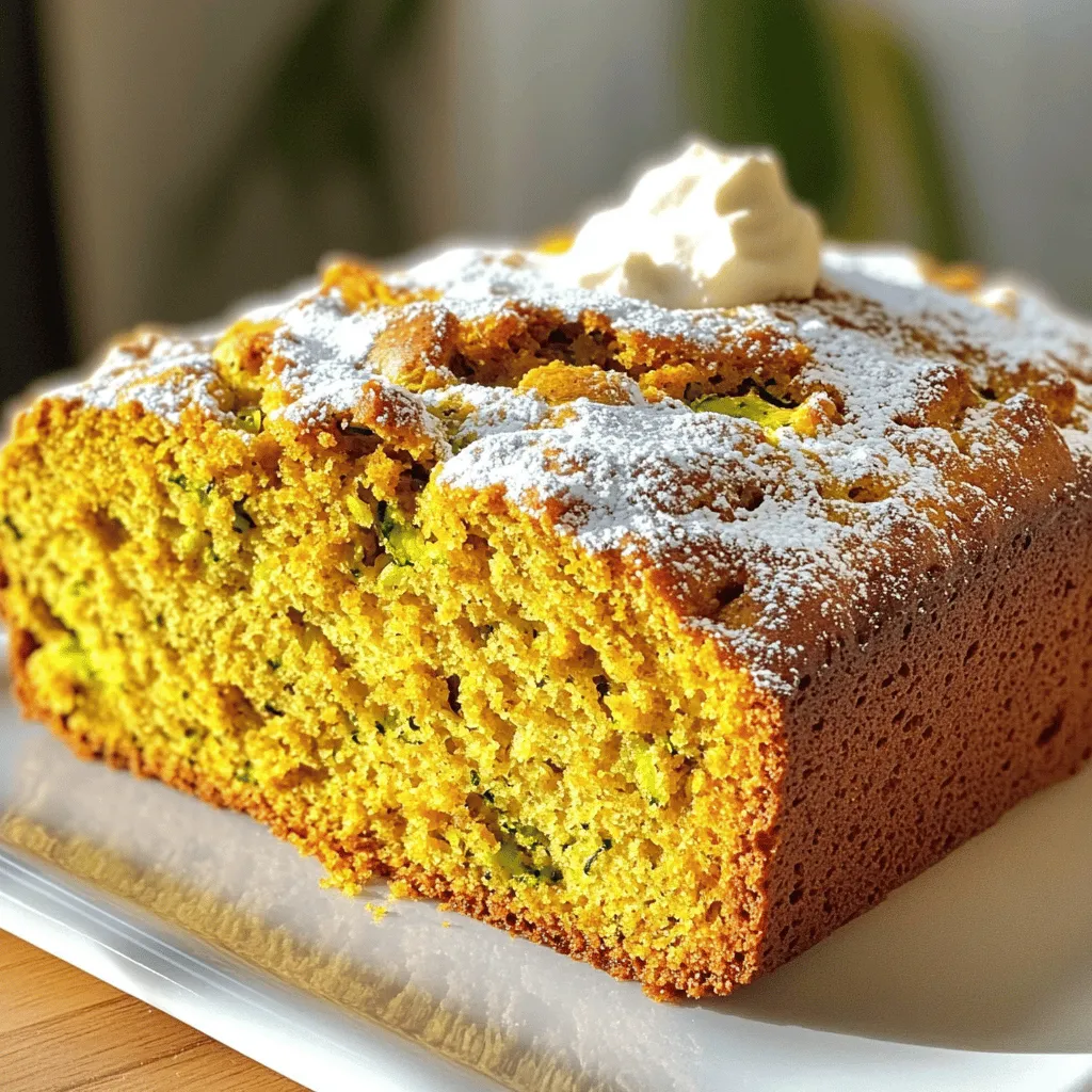 To make a delicious and moist pumpkin zucchini bread, gather these simple ingredients. Each one plays a key role in making this treat delightful. - Grated zucchini (1 cup, about 1 medium zucchini) - Pumpkin puree (1 cup, canned or fresh) - Vegetable oil (1/2 cup) - Brown sugar (3/4 cup) - Granulated sugar (1/2 cup) - Eggs (2 large) - Vanilla extract (2 teaspoons) - All-purpose flour (2 cups) - Baking soda (1 teaspoon) - Baking powder (1/2 teaspoon) - Ground cinnamon (1 teaspoon) - Ground nutmeg (1/2 teaspoon) - Ground ginger (1/4 teaspoon) - Salt (1/2 teaspoon) - Chopped walnuts or pecans (1/2 cup, optional) - Chocolate chips (1/2 cup, optional) Each ingredient adds flavor and moisture. The grated zucchini keeps the bread soft, while pumpkin brings a rich taste. Using a mix of sugars helps achieve the right sweetness. You can add nuts or chocolate chips to make it even more exciting! Don't forget to check the [Full Recipe] for more details. Mixing Wet Ingredients Start by grabbing a large mixing bowl. Add 1 cup of grated zucchini and 1 cup of pumpkin puree. Pour in 1/2 cup of vegetable oil, 3/4 cup of brown sugar, and 1/2 cup of granulated sugar. Crack in 2 large eggs, then add 2 teaspoons of vanilla extract. Mix everything well until it is smooth. This step blends the flavors and moisture. Combining Dry Ingredients In a separate bowl, whisk together 2 cups of all-purpose flour, 1 teaspoon of baking soda, 1/2 teaspoon of baking powder, 1 teaspoon of ground cinnamon, 1/2 teaspoon of ground nutmeg, 1/4 teaspoon of ground ginger, and 1/2 teaspoon of salt. Make sure to mix it well. This dry mix adds structure and spice to your bread. Folding in Optional Add-ins If you like, fold in 1/2 cup of chopped walnuts or pecans. You can also add 1/2 cup of chocolate chips for a sweet touch. Gently mix until just combined. Be careful not to overmix, as that keeps your bread light and fluffy. Preheating the Oven Preheat your oven to 350°F (175°C). Greasing and flouring a 9x5 inch loaf pan helps the bread release easily after baking. Pouring into Loaf Pan Pour the batter into the prepared loaf pan. Smooth the top with a spatula to ensure it bakes evenly. This helps form a nice, even crust. Baking Time and Testing for Doneness Bake the bread for 50 to 60 minutes. To check if it’s done, insert a toothpick into the center. If it comes out clean, your bread is ready. Let it cool in the pan for about 10 minutes. Then, transfer it to a wire rack to cool completely. Enjoy this delightful bread and savor its warm, cozy flavors! For the full recipe, check out the complete section above. Avoiding Overmixing When you mix your batter, do it gently. Overmixing can make your bread tough. Mix only until you see no dry flour. This keeps your bread soft and fluffy. Importance of Fresh Ingredients Always use fresh zucchini and pumpkin. Fresh ingredients bring out the best flavors. If your zucchini is soggy or old, your bread may not rise well. Freshness matters for taste and texture. Oven Temperature Accuracy Make sure your oven is at the right temperature. An oven thermometer can help. If it's too hot or too cold, your bread won't bake evenly. A correct temperature leads to a perfect loaf. Cooling and Storing Best Practices After baking, let the bread cool in the pan for 10 minutes. Then, move it to a wire rack. This helps it cool evenly. Store the bread in an airtight container. It stays fresh longer this way. You can also wrap it tightly in plastic wrap for added protection. {{image_2}} You can boost the flavor of your pumpkin zucchini bread. Try adding spices like allspice or cloves. A touch of lemon or orange zest can brighten the taste. Just a teaspoon or two will do wonders. These flavors mix well with the pumpkin and zucchini. They create a warm, cozy feeling in every bite. If you love chocolate, add chocolate chips to your bread. They melt and create a rich sweetness. You can also swap them with dried fruit or nuts. Raisins, cranberries, or even pecans work great. This change adds a different texture and flavor. Experiment to find what you like best! To make this bread gluten-free, swap all-purpose flour for a gluten-free blend. Many brands offer great options. Just make sure it has xanthan gum for the right texture. Your bread will still be soft and tasty. This way, everyone can enjoy your delicious treat. You can easily turn this recipe vegan. Replace the eggs with flax eggs. To make a flax egg, mix one tablespoon of flaxseed meal with three tablespoons of water. Let it sit for a few minutes until it thickens. You can also use plant-based oil instead of vegetable oil. This keeps the bread moist and flavorful. These simple swaps keep the spirit of the recipe while catering to different diets. For short-term storage, keep your Pumpkin Zucchini Bread in the fridge. Wrap it tightly in plastic wrap or place it in an airtight container. This keeps the bread fresh and moist. It can stay good for about a week. If you plan to eat it soon, you can also leave it at room temperature for a couple of days. Just make sure to cover it well to prevent drying out. To store Pumpkin Zucchini Bread for a longer time, freezing is a great option. First, let the bread cool completely. Then, wrap it tightly in plastic wrap and foil. This helps prevent freezer burn. You can freeze it for up to three months. When you are ready to eat it, just thaw it in the fridge overnight. For a quick fix, you can microwave a slice for about 30 seconds. Enjoy it warm! You can find the full recipe for this delicious bread above. You can make gluten-free Pumpkin Zucchini Bread easily. The best gluten-free flour choices include almond flour, coconut flour, or a blend of gluten-free all-purpose flour. Each option works well and gives a nice texture. I suggest using a mix of these flours for the best taste and feel. Yes, you can use fresh pumpkin instead of canned. To prepare fresh pumpkin, start by roasting it. Cut the pumpkin in half, remove the seeds, and place it cut-side down on a baking sheet. Roast it at 400°F (200°C) for 45 minutes. Once it's soft, scoop out the flesh and blend it until smooth. This gives your bread a fresh taste. If you want to make this bread without eggs, there are great options. You can use unsweetened applesauce, mashed banana, or flaxseed meal mixed with water. Use 1/4 cup of applesauce or mashed banana for each egg. For flaxseed, mix 1 tablespoon of ground flaxseed with 2.5 tablespoons of water. Let it sit for five minutes before adding it to your mix. To test if the bread is done, use a toothpick. Insert the toothpick into the center of the bread. If it comes out clean or with a few crumbs, your bread is ready. The top should be golden-brown and spring back when gently pressed. This means you have baked a perfect loaf. This post covered the key ingredients and steps for making delicious pumpkin zucchini bread. You learned about mixing wet and dry ingredients, baking tips, and how to store the bread. I shared variations to suit different tastes and dietary needs, too. Always use fresh ingredients and avoid overmixing for the best texture. Enjoy every slice, and remember that baking is all about fun and creativity!