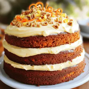- 2 cups all-purpose flour - 2 teaspoons baking powder - 1 teaspoon baking soda - 1 teaspoon ground cinnamon - ½ teaspoon ground nutmeg - ½ teaspoon salt - 1 cup vegetable oil - 1 cup granulated sugar - 1 cup brown sugar, packed - 4 large eggs - 3 cups grated carrots - ½ cup crushed pineapple, drained - 1 cup chopped walnuts (optional) - 1 cup raisins (optional) - 1 teaspoon vanilla extract Gather your ingredients before you start. This makes the process smooth and fun. You need flour, baking powder, and baking soda for the base. The spices, cinnamon and nutmeg, add warmth and a lovely aroma. Salt is key too; it balances the sweetness. Next, we use vegetable oil for moisture. Granulated and brown sugar give sweetness and depth. Eggs bind everything together and create a tender cake. Grated carrots are the star here, adding flavor and moisture. Crushed pineapple adds a sweet twist and keeps the cake moist. If you like, add chopped walnuts and raisins for texture and extra flavor. Finally, a touch of vanilla extract rounds out the taste. With these ingredients ready, you are set to make a delightful carrot cake that everyone will love! - Preheat your oven to 350°F (175°C). - Grease and flour two 9-inch round cake pans. First, set your oven to 350°F. This ensures the cake bakes evenly. Greasing and flouring the pans keeps the cake from sticking. You can use butter or cooking spray. Dust the pans with flour after greasing them. This step is key for a smooth release. - In a large mixing bowl, combine flour, baking powder, baking soda, cinnamon, nutmeg, and salt. In a big bowl, whisk together the flour, baking powder, and baking soda. Add the cinnamon, nutmeg, and salt. This mix gives the cake its structure. The spices add warmth and flavor. Make sure to mix well to distribute everything evenly. - Mix vegetable oil, granulated sugar, and brown sugar until smooth. - Beat in eggs one at a time. In another bowl, combine the vegetable oil, granulated sugar, and brown sugar. Mix until it is smooth and creamy. Next, crack in the eggs one at a time. Make sure each egg is well blended before adding the next. This helps the batter become fluffy and light. - Stir in grated carrots, crushed pineapple, walnuts, raisins, and vanilla. - Fold dry ingredients into the wet mixture. Now, add the grated carrots and crushed pineapple to the wet mix. You can also toss in walnuts and raisins if you like. These ingredients give the cake great texture and flavor. Once mixed, gently fold in the dry ingredients. Be careful not to overmix. This keeps the cake tender and moist. - Divide batter between pans and bake for 25-30 minutes. - Cool cakes in pans before transferring them to wire racks. Pour the batter evenly into the prepared pans. Bake in the oven for 25 to 30 minutes. Check with a toothpick; it should come out clean. Once baked, let the cakes cool in the pans for about 10 minutes. Then, move them to wire racks to cool completely. This step is vital for the perfect cake texture. To keep your carrot cake moist, avoid overmixing the batter. Overmixing can make the cake tough. Mix just until you see no dry flour. Using fresh, finely grated carrots also helps. Fresh carrots add moisture and flavor. Aim for three cups of grated carrots, which is about six to seven medium carrots. I recommend a simple cream cheese frosting for this cake. For the frosting, beat together 8 ounces of cream cheese with ½ cup of unsalted butter. Add 4 cups of powdered sugar and 1 teaspoon of vanilla extract. Mix until it’s smooth and creamy. To get the right consistency, start with room temperature butter and cream cheese. If it’s too thick, add a splash of milk. If it’s too thin, add more powdered sugar. You can add more spices for a flavor boost. Consider adding a pinch of ground ginger or allspice. For garnish, use grated carrots or chopped walnuts. These not only look great but also add texture. You can even sprinkle some coconut for a tropical twist. {{image_2}} For a gluten-free version, you can use almond flour or a gluten-free blend. Look for a mix that includes xanthan gum to help with texture. You may need to adjust baking times slightly. Start checking for doneness 5 minutes earlier than the original recipe. To make this cake vegan, replace the eggs with flax eggs. Mix 1 tablespoon of ground flaxseed with 2.5 tablespoons of water for each egg. For dairy, use almond milk or coconut milk instead of regular milk. This keeps the flavor rich and tasty while making it plant-based. You can add fun twists to your cake. Consider mixing in chopped apples, peaches, or even shredded coconut. For a chocolatey surprise, fold in cocoa powder or chocolate chips. These additions create unique flavors that make each bite special. To keep your leftover carrot cake fresh, store it in an airtight container. You can also wrap it in plastic wrap. This helps keep moisture in and prevents it from drying out. If you have frosting on your cake, cover it gently to avoid messing up the frosting. Always store it in the fridge if you don't eat it right away. You can freeze both unfrosted and frosted carrot cakes. For unfrosted cakes, wrap them well in plastic wrap and then in aluminum foil. For frosted cakes, place them in a box or container. This prevents freezer burn and keeps the frosting intact. When you're ready to eat, thaw the cake in the fridge overnight for the best texture. In the fridge, your carrot cake stays fresh for about 5 to 7 days. Look out for signs of spoilage, like an off smell or mold. If the cake becomes dry or hard, it’s best to toss it. Enjoy your delicious carrot cake while it’s at its best! This carrot cake is called “supreme” for several reasons. First, it uses fresh, grated carrots, which add moisture and natural sweetness. The crushed pineapple brings a unique flavor and extra moisture. I also blend two types of sugar—granulated and brown—for deep, rich sweetness. Adding warm spices like cinnamon and nutmeg gives it warmth and depth. Lastly, the technique of folding dry ingredients keeps the cake light and fluffy. These elements combine to create a cake that is moist, flavorful, and truly special. Yes, you can easily swap out nuts and raisins! If you prefer a nut-free option, simply leave out the walnuts. You can replace them with sunflower seeds or pumpkin seeds for crunch. If you do not like raisins, consider using dried cranberries or chopped dates. You can also skip these additions entirely for a simple cake that highlights the carrots and spices. Customize it to fit your taste! To lower the sweetness in your carrot cake, you can reduce the sugar. Try using only ¾ cup of granulated sugar and ¾ cup of brown sugar. You can also add a bit of unsweetened applesauce to keep the cake moist. If you want to balance flavors, add a pinch of salt or a bit more cinnamon. This will enhance the taste without making it overly sweet. This blog post showed you how to make a delicious carrot cake. You learned the key ingredients, from fresh carrots to spices and nuts. I detailed step-by-step instructions to guide your baking. Also, I shared tips for a moist cake and ideas to enhance flavor. Variations for gluten-free and vegan options ensure everyone can enjoy this treat. Finally, I covered storage and answered common questions. Now, you have everything to make the perfect carrot cake for any occasion. Enjoy your baking adventure!