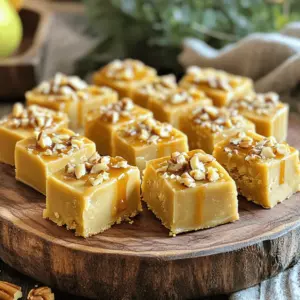 - Apple Butter: This key ingredient gives the fudge its sweet and fruity taste. You can find apple butter at most grocery stores. If you can’t find it, you can make your own by cooking apples down with sugar and spices. You can also use other fruit butters like pear or pumpkin. Just note that this will change the flavor. - White Chocolate Chips: These chips are creamy and sweet, perfect for this fudge. Look for high-quality brands for the best taste. If you want a different flavor, you can try dark chocolate chips or even butterscotch chips. Just keep in mind that it will change the overall taste of the fudge. - Kitchen Tools: - Medium saucepan - Spatula for stirring and spreading - 8x8 inch baking pan - Parchment paper - Recommended Brands: For the saucepan, I recommend brands like Cuisinart or T-fal. They distribute heat well and last long. For spatulas, look for silicone ones from OXO or Pampered Chef; they are sturdy and heat-resistant. To make this two-ingredient caramel apple fudge, you start by melting the apple butter and white chocolate. First, grab a medium saucepan and set it on low heat. Add 1 cup of apple butter to the pan. Then, pour in 1 cup of white chocolate chips. Stir the mixture with a wooden spoon or spatula. Keep stirring for 5 to 7 minutes. You want the mix to be smooth and creamy. If it seems too thick, keep stirring. This step is key for a good texture. Next, you need to prepare your baking pan. Take an 8x8 inch pan and line it with parchment paper. Make sure the paper hangs over the edges. This helps you lift the fudge out later. Now, pour your melted caramel apple mix into the pan. Use a spatula to spread it evenly. This makes sure every piece is just as tasty. After pouring, it’s time to chill. You need to refrigerate the fudge for at least 2 hours. This helps it set up and become firm. If you skip this step, your fudge might be too soft to cut nicely. Once it feels firm to the touch, you can lift it out using the parchment paper. Now, you can cut it into bite-sized squares. Enjoy your sweet treat! To get smooth caramel apple fudge, start with low heat. Heat helps melt the apple butter and white chocolate chips together. Stir them often to prevent burning. A good tip is to use a silicone spatula. It scrapes the pan well and helps mix the fudge smoothly. Keep stirring until you see no lumps. This can take about 5 to 7 minutes. To avoid sticking, always use a non-stick pan. If you don’t have one, line your pan with parchment paper. This makes it easy to lift the fudge out later. If you notice the fudge starting to thicken too quickly, remove it from the heat. Let it cool for a minute before stirring again. For a great look, cut the fudge into small squares. Arrange them on a decorative platter. You can sprinkle some chopped nuts on top for crunch. A drizzle of caramel sauce adds a fun touch too. It makes the fudge even more inviting. For gatherings, serve the fudge with toothpicks. This makes it easy for guests to grab a piece. You can also place it next to apple slices. This pairs nicely and adds a fresh taste. Everyone will enjoy this sweet treat! {{image_2}} To make your two ingredient caramel apple fudge even better, try adding spices. A dash of cinnamon can give warmth, while a hint of nutmeg adds depth. Both spices work well with the apple flavor. You can add about 1/2 teaspoon of either spice to the mixture. Another fun idea is to mix in crushed candies or nuts. Chopped pecans or walnuts add crunch. You can also sprinkle in crushed candy bars for a sweet twist. This way, you can create your own unique fudge flavor. You can adapt this fudge for the holidays. For instance, add pumpkin spice in fall for a cozy treat. A few drops of peppermint extract make a minty fudge for winter. Don’t forget about seasonal fruits! In spring, try mixing in berry fruit spreads. In summer, peach or cherry butters can brighten the flavor. Each season brings a chance to try something new and tasty. To keep your Two Ingredient Caramel Apple Fudge fresh, use an airtight container. Glass or plastic containers work well. Make sure the fudge is fully cooled before sealing. If you don't have a container, wrap the fudge tightly in plastic wrap. This keeps out moisture and air. Store the fudge in a cool, dry place. Avoid areas with heat or direct sunlight. If you live in a warm climate, the fridge is a better choice. When stored at room temperature, this fudge lasts about one week. If you refrigerate it, it can last up to two weeks. Check for signs of spoilage. If the fudge looks dry or has an off smell, it’s best to toss it. The texture may change over time, but it should still taste good if stored properly. To cut fudge neatly, chill it well. Cold fudge firms up and makes cutting easier. Use a sharp knife. A warm knife can help too. Dip it in hot water, then wipe it dry before slicing. - For neat squares, score the fudge first. Make light cuts before slicing fully. - A plastic knife works great for a clean cut. It prevents sticking. Yes, you can use other fruit butters. Pear, peach, or even pumpkin butter works well. Each will change the flavor of your fudge. - Different fruit butters can add unique tastes. For example, peach butter gives a sweet note. - Be mindful that some fruit butters may change the fudge's texture. If it's thinner, add more chocolate chips for firmness. You can make this fudge gluten-free and dairy-free. Use dairy-free chocolate chips instead of white chocolate. - Apple butter is naturally gluten-free. It’s safe for those with gluten issues. - For a vegan option, choose plant-based chocolate chips. They work just as well. - If you want to skip the chocolate, try coconut cream for a rich taste. To recap, this guide covered key ingredients like apple butter and white chocolate chips. I shared tools you need and recommended brands for success. I detailed steps for melting and setting fudge, plus tips to get the right texture. You learned how to add fun flavors and the best ways to store your fudge. In conclusion, making delicious fudge is easy and fun. With the right ingredients and a bit of care, you can impress everyone. Enjoy creating treats that make gatherings special!