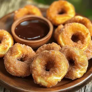 To make churro donut bites, gather these simple ingredients: - 1 cup all-purpose flour - 1/2 cup granulated sugar - 1 teaspoon baking powder - 1/4 teaspoon salt - 1/2 teaspoon ground cinnamon - 1/2 cup whole milk - 1 large egg - 2 tablespoons melted butter - Oil for frying - 1/2 cup granulated sugar mixed with 1 tablespoon cinnamon for coating These ingredients create a soft, sweet dough that fries up golden and crispy. If you need substitutes, here are some options: - Use almond milk instead of whole milk for a dairy-free version. - For the egg, try using a flaxseed meal mix (1 tablespoon flaxseed meal + 2.5 tablespoons water) as a binder. - You can swap all-purpose flour with gluten-free flour for a gluten-free treat. These substitutions keep the flavor while catering to your dietary needs. Want to jazz up your churro donut bites? Consider these add-ins: - Add 1/2 teaspoon vanilla extract to the wet mix for more depth. - Mix in chocolate chips or nuts for texture. - Try a pinch of nutmeg for a warm spice twist. These options let you customize your bites for a unique taste experience! To start, gather your ingredients. In a medium bowl, whisk together these dry items: - 1 cup all-purpose flour - 1/2 cup granulated sugar - 1 teaspoon baking powder - 1/4 teaspoon salt - 1/2 teaspoon ground cinnamon Mix them well until they look even. In another bowl, blend the wet items: - 1/2 cup whole milk - 1 large egg - 2 tablespoons melted butter Stir these together until smooth. Next, slowly add the wet mix to the dry mix. Use a spatula to fold gently. Be careful not to overmix; lumps are okay! Heat oil in a deep fryer or a large pot to about 350°F (175°C). This temperature is key for a crispy outside and soft inside. Use a small cookie scoop or a spoon to drop tablespoon-sized balls of batter into the hot oil. Fry a few at a time to keep the oil hot. Fry them for about 3-4 minutes. Turn them occasionally so they brown evenly. When they look golden brown, they are done! Remove the churro bites and let them drain on a paper towel-lined plate. While the donut bites are still warm, roll them in your cinnamon-sugar mix. For this, use: - 1/2 cup granulated sugar mixed with 1 tablespoon cinnamon Make sure each bite gets coated well. This step gives them that classic churro flavor! Enjoy them warm with chocolate or caramel sauce for dipping. To get that perfect churro donut bite, focus on the batter. Mix the dry and wet ingredients until just combined. Overmixing can make your bites tough. The right balance keeps them fluffy inside and crispy outside. Fry at 350°F (175°C). This temperature cooks them evenly and prevents greasiness. Many people crowd the pan when frying. This is a big mistake! Fry only a few at a time. It helps them cook evenly and stay fluffy. Also, remember to drain them on paper towels right after frying. This step removes excess oil and keeps them light. Serve churro donut bites warm. They taste best fresh out of the fryer. For fun, pair them with chocolate or caramel sauce for dipping. This adds a rich flavor that complements the cinnamon-sugar coating. You can also sprinkle a bit of extra cinnamon sugar on top for a delightful touch! {{image_2}} You can add new flavors to churro donut bites. For chocolate lovers, mix in cocoa powder with the dry ingredients. Use about 2 tablespoons. This gives your bites a rich chocolate taste. You can also add chopped nuts like walnuts or pecans. They add a nice crunch. Don't forget to sprinkle in some vanilla extract for a sweet twist. Just a teaspoon will do it! If you want a healthier treat, consider baking instead of frying. Preheat your oven to 375°F (190°C). Scoop the dough onto a baking sheet lined with parchment paper. Bake for about 10-12 minutes or until golden brown. You won't get the same crispy outside, but they will still taste great! You can also use whole wheat flour for more fiber. Coating makes a big difference! Instead of the classic cinnamon-sugar mix, try powdered sugar. It gives a sweet, soft touch. You can also roll your churro bites in crushed nuts for a fun crunch. Or drizzle them with chocolate or caramel sauce for an extra treat. Get creative and make each bite unique! To keep your churro donut bites fresh, store them in an airtight container. They will stay good for about two days at room temperature. If you want to keep them longer, place them in the fridge. Make sure to separate layers with parchment paper to avoid sticking. When you reheat churro donut bites, aim for the oven. Preheat your oven to 350°F (175°C). Place the bites on a baking sheet and heat for about 5-7 minutes. This will help them regain their crispiness. Avoid the microwave, as it can make them soggy. If you want to freeze churro donut bites, let them cool completely first. Then, place them in a single layer on a baking sheet. Freeze for about an hour. Once frozen, transfer them to a freezer-safe bag or container. They can last up to three months in the freezer. To enjoy, reheat them in the oven as described earlier. Churro donut bites are small, sweet treats that blend churros and donuts. They are fluffy on the inside and crispy on the outside. Each bite gets coated in a sweet cinnamon-sugar mix. These treats are perfect for sharing or enjoying on your own. Yes, you can prepare the batter a few hours ahead. Just keep it in the fridge. When you’re ready, heat the oil and fry the bites. This way, you’ll have fresh churro donut bites in no time. However, I recommend frying them just before serving for the best taste. Churro donut bites taste great with a range of dips. You can serve them warm with chocolate sauce or caramel sauce for extra sweetness. They also pair well with whipped cream or a scoop of ice cream. Don't forget a sprinkle of extra cinnamon-sugar for that added touch! You now have all the tools to create delicious churro donut bites. We explored the right ingredients, easy steps, and helpful tips for success. We also covered fun variations, storage tips, and common questions. These tasty bites are perfect for any gathering or treat. With a bit of practice, you’ll make these goodies shine. Enjoy your cooking and share your tasty results!