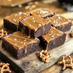 - 1 cup unsalted butter (2 sticks) - 1 cup granulated sugar - 1 cup packed brown sugar - 4 large eggs - 1 teaspoon vanilla extract - 1 cup all-purpose flour - 1 cup unsweetened cocoa powder - 1 teaspoon baking powder - 1/2 teaspoon salt - 1 cup pretzel twists, broken into pieces - 1 cup caramel sauce (store-bought or homemade) - 1/2 teaspoon sea salt (for garnish) You can swap unsalted butter for coconut oil. This gives a slight coconut taste. Use brown sugar instead of granulated sugar for a richer flavor. Egg substitutes like applesauce or mashed bananas can work, too. For gluten-free brownies, try almond flour or gluten-free all-purpose flour. If you want a twist, use chocolate-covered pretzels instead of regular ones. Choose fresh eggs for the best flavor and texture. Pick high-quality cocoa powder for rich taste. Look for unsalted butter to control salt levels. When buying pretzels, select ones that are crunchy and not stale. For caramel sauce, go for natural brands or make your own for a homemade touch. Always check the expiration dates on all ingredients. 1. First, preheat your oven to 350°F (175°C). Grease a 9x13 inch baking pan. You can also line it with parchment paper for easy removal. 2. Next, take a medium saucepan and melt the butter over low heat. Once melted, remove it from heat. 3. Stir in granulated sugar and brown sugar until the mixture is smooth. 4. Now, add the eggs one by one. Mix well after each addition. Then, stir in the vanilla extract. 5. In a separate bowl, mix the flour, cocoa powder, baking powder, and salt together. 6. Gradually add the dry mixture to the wet mixture. Stir until just combined. 7. Fold in the broken pretzel pieces gently until they are evenly spread throughout the batter. 8. Pour half of the brownie batter into your prepared baking pan. Spread it out evenly. 9. Drizzle half of the caramel sauce over the brownie batter. Use a knife to swirl it for a nice marbled look. 10. Next, pour the rest of the brownie batter on top and spread it evenly. 11. Drizzle the remaining caramel sauce on top of the batter. 12. Bake in your preheated oven for 25-30 minutes. Check if the edges are set and a toothpick comes out with a few moist crumbs. 13. Once baked, take the brownies out of the oven. Sprinkle sea salt over the top while they are still warm. 14. Allow the brownies to cool in the pan. Once cool, slice them into squares. 15. For a great presentation, serve the brownies on a rustic wooden board. Drizzle extra caramel sauce on top and add a few whole pretzels for decoration. To get the best texture for your brownies, focus on mixing. Mix your wet and dry ingredients until just combined. Overmixing can lead to tough brownies. The batter should be thick but smooth. When you fold in pretzel pieces, do it gently. You want them to stay whole for that delightful crunch. For a great balance of sweet and salty, use good quality sea salt. The sea salt on top enhances the caramel's sweetness. When you drizzle the caramel sauce, don’t be shy. Let it flow generously over the batter. This creates pockets of gooey goodness. You can also use less sugar if you like a stronger salty taste. To bake evenly, preheat your oven fully. Use an oven thermometer to check the temperature. This helps avoid undercooked centers or burnt edges. When you pour the batter, spread it evenly in the pan. Use a spatula to smooth the top. This ensures that the brownies bake uniformly. After baking, let them cool in the pan for perfect slicing. {{image_2}} You can add nuts for extra crunch. Walnuts or pecans work great. Chop them into small pieces and fold them into the brownie batter. This adds a lovely texture and flavor. You can also mix in chocolate chips for an extra chocolatey bite. Just adjust the amount of pretzels to keep the balance. You can use store-bought caramel sauce if you want a quick treat. However, making homemade caramel sauce gives a richer taste. Use brown sugar, cream, and butter for a classic flavor. If you like a twist, try flavored sauces like sea salt caramel or even chocolate caramel. Each type changes the taste and makes the brownies unique. To make these brownies gluten-free, swap the all-purpose flour for gluten-free flour. Almond flour or a gluten-free blend works well. Always check the labels to ensure all ingredients are gluten-free. This way, everyone can enjoy these sweet treats without worry. To keep your salted caramel pretzel brownies fresh, store them in an airtight container. This keeps them moist and tasty. Place a piece of parchment paper between layers to prevent sticking. You can store them at room temperature for up to three days. If you want them to last longer, use the fridge. They stay good for up to a week when chilled. Just remember to let them warm up a bit before eating for the best flavor. If you want to save some brownies for later, freezing is a great option. Cut the brownies into squares before freezing. Wrap each piece in plastic wrap and then place them in a freezer-safe bag. This helps avoid freezer burn. They can last up to three months in the freezer. When you're ready to enjoy, just pull them out and let them thaw in the fridge overnight. To bring back that fresh-baked taste, reheat the brownies before eating. You can use a microwave for quick heating. Just warm them for 10-15 seconds. If you prefer a crispier texture, heat them in the oven. Preheat your oven to 350°F (175°C) and place the brownies on a baking sheet. Heat for about 5-10 minutes. The goal is to warm them without drying them out. Enjoy your delicious treat! These brownies are "salted caramel" because of the rich caramel sauce. You drizzle this sauce on top of the brownies before baking. The sea salt adds a nice touch. It balances the sweetness of the caramel and chocolate. When you bite into them, you taste both sweet and salty. This mix is what makes them so tasty! Yes, you can make these brownies ahead of time! They stay fresh for a few days. Just let them cool completely before storing. Keep them in an airtight container. If you want to make them even earlier, you can freeze them. Wrap them tightly in plastic wrap. Place them in a freezer bag. They will last for about three months. When you're ready, thaw them in the fridge overnight. You can add different flavors to these brownies. Try adding nuts like walnuts or pecans for crunch. You can also mix in chocolate chips for extra chocolatey goodness. If you like spice, try adding a pinch of cinnamon. Want a fruity twist? Consider adding dried cherries or raspberries. Experiment to find your favorite mix! In this blog post, we covered essential ingredients for delicious salted caramel brownies. We discussed tasty substitutes and ways to pick the best ingredients. You learned step-by-step instructions for preparing, baking, and serving them, plus tips for perfect texture and flavor. We explored different mix-ins and storage options to keep your brownies fresh. Finally, we answered key questions to help you customize and enjoy your brownies. With these tips, you can create tasty treats every time!